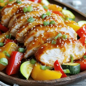 - 4 boneless, skinless chicken breasts - 1/2 cup sweet chili sauce - 2 tablespoons soy sauce - 1 tablespoon rice vinegar - 1 tablespoon honey - 2 cloves garlic, finely minced - 1 tablespoon fresh ginger, freshly grated - 1 tablespoon olive oil - 1 bell pepper, thinly sliced - 1 small zucchini, sliced - Green onion and sesame seeds for garnish - Salt and pepper to taste To make sweet chili chicken, gather these ingredients. The chicken is key; it should be fresh and tender. Sweet chili sauce adds a sweet and spicy flavor. Soy sauce gives it depth, while rice vinegar adds brightness. Honey balances the heat with sweetness. Garlic and ginger add zest and aroma. Use a bell pepper for crunch and color. Zucchini provides a lovely texture. Green onions and sesame seeds make great garnishes. They add taste and a nice look. Always have salt and pepper on hand to season. This list is simple yet effective. Each ingredient plays a role in creating a tasty dish. Feel free to check the Full Recipe for more details on preparation. To start, gather a small mixing bowl. In it, combine the following: - 1/2 cup sweet chili sauce - 2 tablespoons soy sauce - 1 tablespoon rice vinegar - 1 tablespoon honey - 2 cloves garlic, finely minced - 1 tablespoon fresh ginger, freshly grated Whisk these ingredients well. This mixture becomes your marinade, adding a sweet and tangy flavor to your chicken. Next, take your chicken breasts. Place them in a resealable bag or a shallow bowl. Pour the marinade over the chicken. Make sure every piece gets good coverage. Seal the bag or cover the bowl. Refrigerate for at least 30 minutes, or up to 2 hours. This step helps the chicken soak up all those great flavors. Get a large skillet and heat 1 tablespoon of olive oil over medium-high heat. Remove the chicken from the fridge. Take the chicken out of the marinade but save the marinade for later. Season the chicken with salt and pepper on both sides. Add the chicken to the hot skillet. Cook for about 6-7 minutes on each side. Look for a golden-brown crust. Ensure the chicken is cooked all the way through. When the chicken is almost done, it’s time for veggies. Introduce a thinly sliced bell pepper and one small zucchini, sliced into half-moons. Stir-fry these in the skillet for about 3-4 minutes. You want them tender but still crisp and colorful. Now, take the reserved marinade and pour it over the chicken and veggies in the skillet. Let it come to a gentle simmer for 2-3 minutes. This thickens the sauce and coats everything nicely. Afterward, remove the skillet from heat. Let the chicken rest for a couple of minutes. Slice the chicken into strips and it’s ready for serving. For the full recipe, you can refer to the initial section. Enjoy your delicious sweet chili chicken! To make your sweet chili chicken even better, think about adding lime juice. A squeeze of fresh lime gives a bright, zesty taste. You can also sprinkle in chili flakes. They add heat and depth. Adjust these additions to fit your taste. Experiment and find what you love. Achieving the perfect sear on chicken is key. Make sure your skillet is hot before adding the chicken. This step helps create a nice crust. Dry the chicken with paper towels. This helps it sear better. Avoid moving the chicken too much while it cooks. Let it sit for about 6-7 minutes on each side. This time allows the crust to form. Presentation makes your dish shine. After slicing the chicken, arrange it on a platter with vegetables. Scatter chopped green onions and sesame seeds on top. This adds color and a touch of crunch. Serve it hot for a stunning meal. For extra flair, you can add lime wedges on the side. This way, guests can add more zest if they want. {{image_4}} You can cook sweet chili chicken in different ways. You can bake it in the oven or grill it for a smoky flavor. - Oven-Baked: Preheat your oven to 400°F. Place the marinated chicken on a baking sheet. Bake for 20-25 minutes, or until it’s cooked through. This method keeps the chicken juicy and makes clean-up easy. - Grilling: Heat your grill to medium-high. Grill the chicken for about 6-7 minutes per side. This adds a nice char and depth of flavor. You can grill the bell pepper and zucchini too for extra taste. You can change some ingredients to make this dish your own. - Sweet Chili Sauce: If you can't find sweet chili sauce, use a mix of honey and hot sauce. This gives a similar sweet and spicy flavor. - Vegetables: Feel free to swap out the bell pepper and zucchini for broccoli, snap peas, or carrots. Each vegetable will add a unique taste and texture. - Proteins: You can use tofu or shrimp instead of chicken. Tofu is great for a vegetarian option, while shrimp cooks quickly and is full of flavor. What you serve with sweet chili chicken can change the meal. - Rice: Serve it over jasmine or brown rice. The rice soaks up the sauce well and adds a hearty base. - Noodles: Toss the chicken with rice noodles or soba noodles for a fun twist. Add some extra sauce for a tasty coating. - Salads: Pair it with a fresh salad for a lighter option. A simple green salad with a tangy dressing balances the sweet flavors nicely. Feel free to explore these variations and make this sweet chili chicken your own! For the complete recipe, refer to [Full Recipe]. To store leftover sweet chili chicken, let it cool first. Place it in an airtight container. This helps keep it fresh. The chicken can last in the fridge for up to four days. Always cover it well. This prevents it from drying out. You can freeze sweet chili chicken too! Use freezer-safe bags or containers. Make sure to remove as much air as possible. This helps prevent freezer burn. The chicken will keep well for up to three months. When you’re ready to eat, defrost it in the fridge overnight. This keeps it safe and tasty. For reheating, I recommend using the stovetop. Place the chicken in a skillet. Add a splash of water or broth to keep it moist. Heat it over medium heat. Stir occasionally until it's warmed through. You want to keep the flavor and texture just right. If using a microwave, cover it with a damp paper towel. This helps it heat evenly without drying out. Enjoy your sweet chili chicken again! Sweet chili chicken is a dish that blends flavors well. It uses sweet chili sauce, soy sauce, and garlic. The chicken gets marinated in this tasty mix, which gives it a rich, savory taste. You can serve it with rice or noodles. This dish is popular in Asian cuisine and is loved for its balance of sweet and savory notes. You can enjoy it on busy weeknights or special occasions. Yes, you can prepare sweet chili chicken ahead of time. Marinate the chicken in the sauce for a few hours or overnight. This adds more flavor. After cooking, let the chicken cool, then store it in an airtight container. It stays fresh in the fridge for up to three days. You can also freeze it for later use. Just remember to defrost it in the fridge before reheating. Sweet chili chicken is not very spicy. The sweet chili sauce brings a mild heat, making it enjoyable for many. If you prefer more heat, you can add chili flakes or hot sauce. The sweetness balances the heat, creating a lovely taste. Each bite is full of flavor without overwhelming spice. This recipe for sweet chili chicken is simple and full of flavor. We mixed a tasty marinade and marinated the chicken to soak in all that goodness. Cooking the chicken until it's golden brown made every bite fantastic. Adding bell pepper and zucchini brought in great textures. Remember, you can switch up ingredients and try different cooking methods too. With proper storage, you can enjoy this meal for days. Experiment and make this dish your own; it’s a crowd-pleaser!