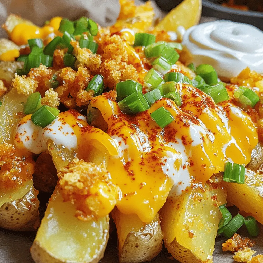 Here’s what you need to make Louisiana Voodoo Fries. This dish is a spicy, cheesy treat. Gather these items: - 4 large russet potatoes - 1 teaspoon smoked paprika - 1 teaspoon cayenne pepper - 1 teaspoon garlic powder - 1 teaspoon onion powder - ½ teaspoon salt - ½ teaspoon freshly ground black pepper - 2 tablespoons vegetable oil - 1 cup sharp shredded cheddar cheese - ¼ cup thinly sliced green onions - ½ cup sour cream - 2 tablespoons your favorite hot sauce (e.g., Tabasco) - ¼ cup cooked and crumbled jalapeño cornbread (optional) Using these ingredients, you’ll create a dish bursting with flavor. The russet potatoes give the fries their perfect texture. The spices add heat and depth. The cheese melts beautifully, making every bite heavenly. The sour cream cools down the spice, while the green onions add a fresh crunch. And if you want to take it further, sprinkle on some jalapeño cornbread for an extra twist. For the full recipe, check out the detailed instructions. Enjoy cooking! - Preheat your oven to 425°F (220°C). This heat helps make the fries crispy. - Rinse the russet potatoes under cold water to clean them. Scrub off any dirt. Slice them into fries that are about 1/4-inch thick. This size helps them cook evenly. - In a large bowl, mix the sliced fries with vegetable oil, smoked paprika, cayenne pepper, garlic powder, onion powder, salt, and black pepper. Make sure all the fries are coated well with the spices. - Line a baking sheet with parchment paper. Spread the fries in a single layer on the sheet, leaving space between each fry. This helps them get crispy. - Bake the fries for 30-35 minutes. Flip them halfway through to brown both sides. They should be golden brown and crispy when done. - Once the fries are done, take them out and sprinkle the shredded cheddar cheese on top. Return them to the oven for 5 more minutes. This melts the cheese nicely. - Drizzle your favorite hot sauce over the hot, cheesy fries for extra flavor. - Garnish with thinly sliced green onions for a fresh touch. If you want more texture, add crumbled jalapeño cornbread on top. - Serve the fries hot with sour cream on the side for dipping. The cool cream balances the heat perfectly. [Full Recipe] Choosing the right potatoes is key. I recommend large russet potatoes for their starch content. This starch helps fries get crispy. Avoid waxy potatoes, as they tend to get soggy. To prevent sogginess, make sure to space out the fries on the baking sheet. This allows hot air to circulate, promoting even cooking. Flipping the fries halfway through the baking time keeps them crispy all around. To take your Louisiana Voodoo Fries to the next level, consider adding more spices. A pinch of cumin or chili powder can give extra depth. For a fun twist, try topping them with crispy bacon or diced jalapeños. Cheese can also be varied. Instead of cheddar, you could use pepper jack for a spicy kick or mozzarella for a milder taste. Both melt well and add richness. When serving, a large platter works great. Arrange the fries in a mound and sprinkle toppings on top. This creates a colorful and inviting look. For gatherings, consider using creative serving platters. A cast iron skillet adds a rustic touch. You can also serve sour cream in a small bowl in the center, surrounded by fries for easy dipping. These tips will guide you to make your Louisiana Voodoo Fries even more delightful. Enjoy your cooking adventure! For the complete recipe, check out the Full Recipe. {{image_4}} You can change the heat level of Louisiana Voodoo Fries. If you like it spicy, add more cayenne. For a milder taste, use less. Hot sauce also adds flavor. You can try different hot sauces like sriracha or chipotle. Each sauce gives a unique kick. If you want a vegan option, substitute cheese with a plant-based version. You can also use vegan sour cream. For gluten-free fries, check your seasoning and toppings. Use gluten-free hot sauce and cornbread. This way, everyone can enjoy the dish. Many cuisines inspire Louisiana Voodoo Fries. You might add some Creole seasoning for a local touch. Try using unique ingredients like andouille sausage or crawfish. These add great flavors and textures. Explore different herbs and spices to personalize your fries. To keep your Louisiana Voodoo Fries fresh, store them in an airtight container. Allow the fries to cool completely before sealing. This method helps avoid sogginess. You can keep them in the fridge for up to three days. If you want to eat them later, do not add the cheese or toppings until you reheat. When reheating, the oven is best. Preheat it to 400°F (200°C). Spread the fries on a baking sheet and heat for about 10-15 minutes. This method keeps them crispy. If you're in a hurry, you can use a microwave. However, be careful. Microwaving can make the fries soggy. To keep them crispy, place a paper towel under the fries while heating. Enjoy your Louisiana Voodoo Fries just like they were fresh from the oven! Louisiana Voodoo Fries are a tasty dish full of flavors. They combine crispy fries with spicy seasonings and gooey cheese. This dish comes from Louisiana, a place known for its rich food culture. You can taste hints of Cajun and Creole spices that make it special. Many people enjoy it as a side dish or a snack. The mix of textures and flavors in every bite creates a fun eating experience. You can find Louisiana Voodoo Fries at many local restaurants and food trucks. Some places might serve them as a unique appetizer. Look for spots that focus on Cajun or Southern cuisine. Food festivals and markets often feature stalls with these fries. If you’re in Louisiana, you’ll find them on many menus. Ask your friends or check online for the best spots nearby. Yes, you can prepare Louisiana Voodoo Fries ahead of time. Cook the fries and let them cool before storing. Place them in an airtight container in the fridge. They stay fresh for up to three days. Reheat them in the oven for the best crispiness. Avoid the microwave as it can make them soggy. This way, you can enjoy a quick snack or side dish anytime. You can customize Louisiana Voodoo Fries in many ways. Try adding different toppings like jalapeños, bacon, or even avocado. Change up the cheese type for a unique twist. You can also adjust the spice level by using milder or hotter sauces. Experiment with herbs and spices to find your perfect mix. Making it your own adds to the fun of this dish. Louisiana Voodoo Fries blend crispy potatoes with rich flavors. You learned how to prep potatoes, season them, and bake until perfect. We explored various topping ideas and tasty twists to personalize your dish. Don’t forget the storage tips for leftovers. Experiment with the spices and toppings that excite you. Enjoy these fries at home or share them with friends. Embrace the fun of cooking while you enjoy delicious food made just for you.