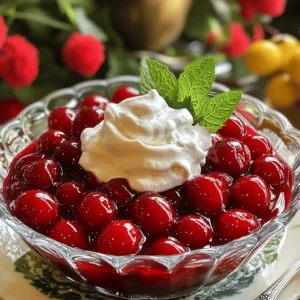 Fresh ingredients make Classic Cherry Delight shine. Here’s what you need: - 2 cups fresh cherries, pitted and halved - 1 cup granulated sugar - 1/4 cup cornstarch - 1 tablespoon freshly squeezed lemon juice - 1 teaspoon pure vanilla extract - 1 cup water - 1 tablespoon unsalted butter - 1 cup whipped cream (for serving) - Fresh mint leaves (for garnish) Using ripe cherries is key. They give the dessert a sweet burst of flavor. The sugar helps to enhance the natural taste of the cherries. Cornstarch thickens the mixture, giving it a nice texture. The lemon juice adds a hint of tartness, balancing the sweetness. Vanilla extract brings warmth, while butter adds richness. Whipped cream provides a fluffy topping, making it even more delightful. Fresh mint leaves add a pop of color and a refreshing finish. Ready to create this sweet treat? Check the Full Recipe for detailed steps! 1. In a medium-sized saucepan, combine the cherries, sugar, cornstarch, lemon juice, and water. Mix well. This step ensures the cherries get sweet and thick. 2. Set the saucepan over medium heat. Cook the mixture, stirring now and then. You want it to boil gently, which takes about 5 to 7 minutes. 3. When it boils, reduce the heat to low. Keep cooking for another 3 to 5 minutes. Stir gently until the mixture thickens and the cherries soften just right. 1. Take the saucepan off the heat. Stir in the vanilla extract and butter. Mix until melted and combined. This adds a rich flavor to your cherry delight. 2. Let the mixture cool for about 10 minutes. Then, transfer it to a serving dish or divide it into bowls. 3. Place the dish in the fridge. Chill for at least 1 hour. This helps the mixture set nicely. 4. To serve, spoon the cherry delight into bowls. Top each portion with whipped cream. Garnish with fresh mint leaves for a pop of color. Enjoy making this Classic Cherry Delight! For the complete recipe, check out the Full Recipe. - Aim for firm yet tender cherries: Fresh cherries add flavor and texture. Pick ripe cherries that are not too soft. - Adjust sweetness to preference: Taste the mixture as you cook. If you like it sweeter, add more sugar. - Ensure proper thickening with cornstarch: Mix cornstarch with water first. This helps it dissolve well in the cherry mix. - Use glass cups for presentation: Clear cups show off the lovely red color. It makes the dessert look fancy. - Pair with additional toppings if desired: Consider adding nuts or chocolate shavings. These toppings add a fun twist to the flavor and texture. Try these tips to elevate your Classic Cherry Delight! For the full recipe, check the earlier section. {{image_4}} You can easily change the flavors of Classic Cherry Delight. Consider using different fruits to create your own twist. Blueberries or raspberries work great! They add a new taste and color. You can also swap out the sweetener. Try honey or agave syrup for a natural option. These will still give you that sweet flavor you love. If you want a vegan version, use coconut cream instead of whipped cream. It adds a rich, creamy texture. For those who need gluten-free options, use a compatible thickener like arrowroot instead of cornstarch. This keeps the recipe safe for all diets. These simple swaps let everyone enjoy this sweet treat! You can find the full recipe to start making your Classic Cherry Delight today! To keep your Classic Cherry Delight fresh, store it in airtight containers. This helps prevent air from getting in, which can affect the taste. Always keep it refrigerated. It will stay fresh for about three to five days in the fridge. Can cherry delight be frozen? Yes, you can freeze Classic Cherry Delight. Just scoop it into a freezer-safe container. Make sure to leave some space at the top for expansion. This treat can last for two to three months in the freezer. Tips for thawing and serving after freezing To thaw, place the container in the fridge overnight. This way, it thaws slowly and keeps its texture. When ready to serve, give it a good stir. If you want, add a fresh dollop of whipped cream and a mint leaf for a beautiful finish. How long does Classic Cherry Delight last in the fridge? Classic Cherry Delight lasts about three to four days in the fridge. Store it in an airtight container. This keeps the dessert fresh and tasty. Can I make Classic Cherry Delight ahead of time? Yes, you can make Classic Cherry Delight a day in advance. Just chill it in the fridge. This gives the flavors more time to blend. What can I use instead of whipped cream? You can use Greek yogurt or coconut cream instead of whipped cream. Both options add creaminess and taste great. What if my mixture doesn’t thicken? If your mixture doesn’t thicken, try cooking it a bit longer. Make sure the heat is low enough to avoid burning. Adding a little more cornstarch can also help. How to fix overly sweet cherry delight? To fix overly sweet cherry delight, add a splash of lemon juice. This adds tartness and balances the sweetness. Another option is to mix in some unsweetened yogurt for a tangy kick. In this blog post, you learned how to make Classic Cherry Delight using fresh ingredients. We walked through clear steps for preparation and final touches. I shared tips on perfecting the recipe and ideas for fun variations. Proper storage methods help keep your dessert fresh and delightful. Remember, this recipe is flexible—feel free to experiment with different fruits and dietary needs. Enjoy your homemade treat, and don’t be afraid to get creative in the kitchen!