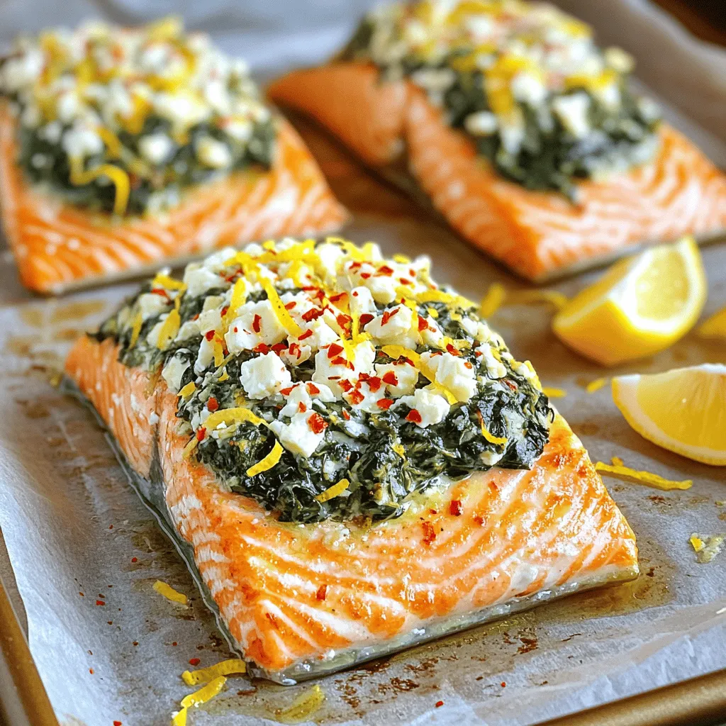 Baked Stuffed Salmon with Spinach & Feta Delight