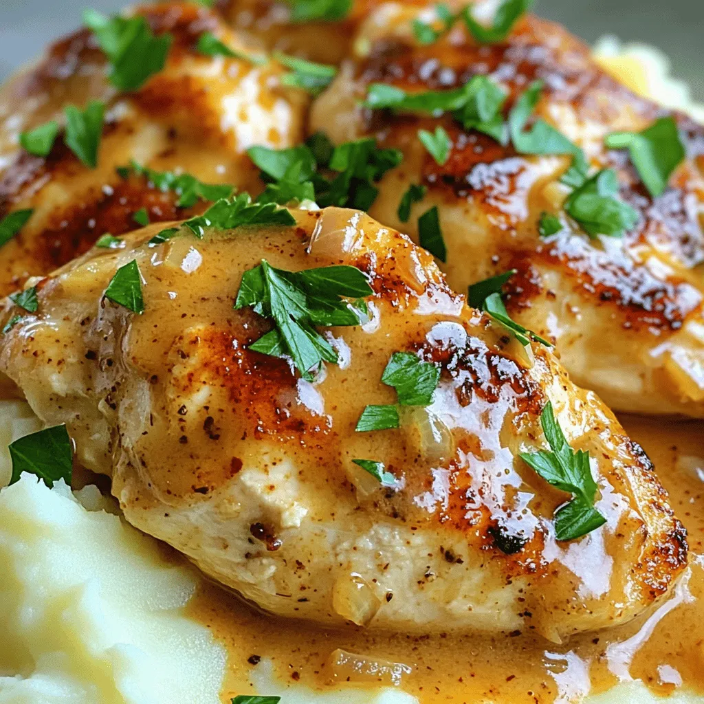 For Chicken Lazone, you will need the following ingredients: - 4 boneless, skinless chicken breasts - 1 teaspoon garlic powder - 1 teaspoon onion powder - 1 teaspoon smoked paprika - 1 teaspoon cayenne pepper (adjust for heat) - Salt and freshly ground black pepper - 2 tablespoons extra virgin olive oil - 2 tablespoons unsalted butter - 1 cup heavy cream - 1/2 cup low-sodium chicken broth - 1/2 cup freshly grated Parmesan cheese - 1 tablespoon freshly chopped parsley (for garnish) To make this dish, gather these tools: - Large skillet - Whisk - Measuring spoons - Meat thermometer - Plate for resting chicken If you need to make swaps, here are some ideas: - For chicken breasts, you can use thighs for more flavor. - Use vegetable oil if you don’t have olive oil. - If you dislike heavy cream, try half-and-half for a lighter sauce. - Nutritional yeast can replace Parmesan for a dairy-free option. - Fresh herbs like basil or thyme can substitute parsley for a different taste. Using the right ingredients and tools helps make Chicken Lazone a simple and flavorful dish. For the full process, check out the Full Recipe. Start by preparing the chicken. Take 4 boneless, skinless chicken breasts and pat them dry. This helps the seasoning stick. Next, sprinkle the garlic powder, onion powder, smoked paprika, cayenne pepper, salt, and pepper evenly on both sides. Be sure to cover every inch. This makes the chicken full of flavor. Now, heat a large skillet over medium-high heat. Add 2 tablespoons of extra virgin olive oil. Wait until the oil shimmers. Carefully place the seasoned chicken in the skillet. Sear each side for about 5-7 minutes. You want a nice golden brown color. Check the internal temperature; it should be 165°F (75°C). Once done, remove the chicken and set it on a plate to rest. In the same skillet, lower the heat to medium. Add 2 tablespoons of unsalted butter and let it melt. Once melted, whisk in 1 cup of heavy cream and 1/2 cup of low-sodium chicken broth. Stir well. Gradually add 1/2 cup of freshly grated Parmesan cheese. Keep whisking until the cheese melts and the sauce is smooth. If it’s too thick, add a splash of chicken broth. Finally, return the chicken to the skillet. Make sure it's coated in the sauce. Let it simmer for about 3-4 minutes. Taste the sauce and adjust seasoning if needed. Drizzle the sauce over the chicken before serving. For the full recipe, refer to the earlier section. To make great Chicken Lazone, start with fresh, high-quality chicken. This makes a big difference. Make sure to season the chicken well. Use a mix of garlic powder, onion powder, smoked paprika, and cayenne. This blend gives the dish a nice kick. When cooking, do not crowd the pan. This helps the chicken brown evenly. Sear each side for 5-7 minutes until golden. It adds flavor and texture. The sauce should be creamy and smooth. If it feels too thick, add a splash of chicken broth. Stir it in slowly until you reach the right texture. If the sauce is too thin, let it simmer a bit longer. This helps it thicken up. Don't forget to taste the sauce. Adjust the salt and pepper as needed. A little tweak can elevate the flavors. Serve Chicken Lazone with a side of mashed potatoes or pasta. They soak up the sauce well. You can also add some steamed vegetables for color and crunch. For a touch of elegance, slice the chicken and fan it out on the plate. Drizzle extra sauce over the chicken and finish with chopped parsley. This adds a fresh look and flavor. For the full recipe, check out [Full Recipe]. {{image_4}} If you love heat, try spicy Chicken Lazone. To make it spicier, add more cayenne pepper. You can also use hot sauce in the cream sauce. A touch of chili flakes adds another kick. This brings out bold flavors. Adjust the spice to fit your taste. Want a meat-free option? Use firm tofu or tempeh instead of chicken. Season and cook them just like chicken breasts. You can also use portobello mushrooms for a meaty texture. Make the sauce with vegetable broth and plant-based cream. This gives the dish a rich and creamy flavor. You can boost the sauce flavor with herbs and spices. Adding thyme or basil brings freshness. A splash of lemon juice adds brightness. For a smoky touch, use smoked salt. You might also try adding sun-dried tomatoes for a tangy twist. These small changes can elevate your dish. You can find the Full Recipe for the classic version above. After you enjoy Chicken Lazone, let it cool down. Place any leftovers in an airtight container. Make sure to store them in the fridge. They will stay fresh for about three days. Label the container with the date. This way, you’ll know when to eat it. To reheat, you have a few options. You can use the microwave for quick heat. Place the Chicken Lazone on a microwave-safe plate. Cover it with a damp paper towel to keep it moist. Heat in short bursts, stirring in between. This helps it heat evenly. You can also reheat it on the stove. Add a splash of chicken broth to the skillet and warm on low heat. Stir gently until heated through. You can freeze Chicken Lazone for later meals. First, let it cool completely. Then, place it in a freezer-safe container. You can also use freezer bags. Remove excess air before sealing. Chicken Lazone can last up to three months in the freezer. When you’re ready to eat, thaw it in the fridge overnight. Reheat it as mentioned above for a tasty meal. Enjoy the flavors of Chicken Lazone anytime! Chicken Lazone is a creamy and spicy dish. It features chicken breasts cooked in a rich sauce. The sauce blends heavy cream, garlic, and Parmesan cheese. This dish comes from Louisiana and is known for its bold flavors. The spices in Chicken Lazone make it stand out, giving it a unique kick. You can serve it over rice or pasta, making it a filling meal. Yes, you can use chicken thighs. Thighs have more fat, making them juicier. They also have a deeper flavor, which is great for this dish. Just ensure they are cooked until the inside reaches 165°F (75°C). Cooking times may vary, so check for doneness. Using thighs can add a new twist to Chicken Lazone. To make Chicken Lazone low-carb, swap heavy cream for a low-carb option. You can use coconut cream or almond milk. This helps lower the carb count while keeping it creamy. Avoid serving it with pasta or rice. Instead, you can enjoy it with vegetables or a salad. This way, you get all the flavors without the carbs. For the full recipe, check out the [Full Recipe]. We explored the key ingredients and their substitutes, plus the tools needed to make Chicken Lazone. I shared step-by-step instructions for preparing the chicken and the special sauce. I offered tips for perfect cooking and creative variations to try. You learned how to store leftovers and reheat them well. Chicken Lazone is a fun dish to make at home. Enjoy the process and get creative!