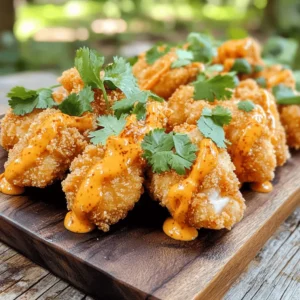 - 1 pound chicken breast, cut into bite-sized pieces - 1 cup all-purpose flour - 1 cup panko breadcrumbs - 1 cup mayonnaise - 2 tablespoons sweet chili sauce - 1 tablespoon sriracha - 1 teaspoon garlic powder - Fresh cilantro, finely chopped Crispy Bang Bang Chicken starts with simple ingredients. The chicken breast is the star. It cooks up tender and juicy. The flour and panko breadcrumbs give it a crunchy outer layer. For the sauce, I use mayonnaise for creaminess. Sweet chili sauce adds a nice sweetness. Sriracha brings the heat. You can adjust the sriracha to fit your taste. I always add garlic powder for depth of flavor. Fresh cilantro on top brightens the dish. It also adds a pop of color. When you gather these ingredients, you set the stage for a fantastic meal. You can find the Full Recipe for more details on preparation. This dish is not only easy but also packed with flavor. To start, you need to season the chicken. In a large bowl, mix the chicken pieces with: - 1 teaspoon salt - 1/2 teaspoon black pepper - 1 teaspoon garlic powder - 1 teaspoon paprika Make sure every piece is well coated. This adds flavor. Let the chicken marinate for 15 minutes. This time helps the chicken soak in the spices. Next, set up your breading station. You will need three shallow bowls. In the first bowl, add: - 1 cup all-purpose flour (add a pinch of salt) In the second bowl, beat 2 large eggs. In the third bowl, fill it with 1 cup panko breadcrumbs. This setup is crucial. It makes breading easy and quick. You will dip the chicken in this order: flour, eggs, and then breadcrumbs. Now, it’s time to cook the chicken. In a large skillet, pour enough oil to cover 1/2 inch of the bottom. Heat it on medium-high until it shimmers. Add the breaded chicken pieces in batches. Avoid overcrowding the pan. Each piece needs space to fry properly. Cook for about 4-5 minutes on each side. They should turn golden brown and crispy. Once cooked, place the chicken on paper towels. This step helps remove extra oil. For the full recipe, follow the instructions closely to get that perfect crispy texture! To get your chicken nice and crispy, marinating is key. Marinating adds flavor and moisture to the chicken. I like to let mine soak for about 15 minutes. This small step makes a big difference in taste and texture. Another critical point is the oil temperature. You want your oil hot enough to cook the chicken quickly. Aim for around 350°F (175°C). If the oil is too cool, your chicken will soak up oil and become greasy. If it’s too hot, it can burn. Use a thermometer if you have one to check the temperature. To make your Bang Bang sauce stand out, play with the spice levels. I recommend starting with one tablespoon of sriracha. You can always add more for heat. Taste your sauce as you go. Adjusting the spice lets you tailor the dish to your liking. Don’t stop with just sriracha. Consider adding garlic powder or even a pinch of cayenne for extra depth. These small touches can elevate your dish to new heights. Coating your chicken properly is vital for that crunch. Start with flour, then dip in egg, and finally, coat with panko breadcrumbs. Make sure to press the breadcrumbs firmly onto the chicken. This step helps ensure a thick, crispy layer. If you prefer a healthier version, you can bake the chicken instead of frying it. Preheat your oven to 400°F (200°C). Place the breaded chicken on a baking sheet lined with parchment paper. Bake for 20-25 minutes, flipping halfway through. This method gives you a crispy texture without the extra oil. For more tips, check the Full Recipe for suggestions and detailed steps! {{image_4}} You can get creative with sauces. If you want something different, try a creamy ranch or a spicy buffalo sauce. Both pair well with crispy chicken. You can mix honey and mustard for a sweet and tangy twist. For a kick, blend in some chipotle sauce. This adds a unique flavor that will surprise your taste buds. You don’t have to stick with chicken. Shrimp or tofu can work well too. Both options cook quickly and soak up flavors, just like chicken. If you're going gluten-free, swap the all-purpose flour with almond flour. For the breadcrumbs, use gluten-free panko. These swaps keep your meal enjoyable without sacrificing taste. Different regions have their own flavors. In Asian cuisine, add sesame oil or ginger for a fresh twist. If you love Mexican food, try adding cumin and chili powder to your breading. You can even top your chicken with salsa or guacamole for a fun fusion. These adaptations make every bite exciting and unique. For the full recipe, don’t forget to check out the detailed instructions. To store leftover Bang Bang Chicken, first let it cool to room temperature. Place it in an airtight container. This keeps it fresh and safe to eat. The best container types are glass or plastic with tight lids. These prevent air from getting in and making the chicken soggy. When reheating, I recommend using the oven. This helps keep the chicken crispy. Preheat your oven to 375°F. Place the chicken on a baking sheet. Heat it for about 10 to 15 minutes, turning halfway through. Check that it warms evenly and stays crispy. Yes, you can freeze Crispy Bang Bang Chicken! To do this, let it cool completely. Then, wrap each piece in plastic wrap. Place the wrapped pieces in a freezer bag. This helps avoid freezer burn. When ready to eat, thaw it in the fridge overnight. Reheat in the oven as mentioned before for best results. You can serve Crispy Bang Bang Chicken with several tasty sides. Here are my favorites: - Steamed rice: It absorbs the sauce well. - Stir-fried veggies: Add color and crunch. - Crispy fries: Perfect for dipping in extra sauce. - Salad: A fresh side balances the richness of the chicken. - Dips: Try ranch dressing or extra Bang Bang sauce for extra flavor. These sides can enhance your meal and make it more fun. Yes, you can prepare Bang Bang Chicken in advance. Here are some tips: - Marinate the chicken: Do this a few hours ahead. It makes the chicken tastier. - Bread the chicken: You can bread it and store it in the fridge. Just cover it tightly. - Make the sauce: Prepare the Bang Bang sauce early and keep it in the fridge. When you are ready to eat, simply fry the chicken and mix it with the sauce. It will taste fresh and delicious! To keep your chicken crispy, follow these tips: - Drain properly: After frying, let the chicken sit on paper towels. This removes extra oil. - Serve right away: Crispy chicken tastes best fresh from the pan. - Avoid covering: Don’t cover the chicken after frying. This traps steam and makes it soggy. These steps will help you keep that perfect crunch! For the full recipe, check out the [Full Recipe]. In this article, we explored how to make Crispy Bang Bang Chicken. We covered main ingredients like chicken breast and panko breadcrumbs. You learned how to prepare, bread, and cook the chicken for the best crunch. We also discussed alternative sauces and ingredient swaps for variety. To sum it up, this dish is versatile and fun to make. Whether you enjoy it fresh or reheated, Bang Bang Chicken can elevate any meal. Enjoy your cooking journey!