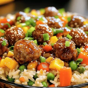 To make this Honey Garlic Meatball Rice Bake, gather these key items: - 1 pound ground beef or turkey - 1/2 cup breadcrumbs (preferably Italian style for added flavor) - 1/4 cup grated Parmesan cheese - 1 large egg - 1 tablespoon minced garlic (fresh or jarred) - 1 teaspoon onion powder - 1 teaspoon salt - 1/2 teaspoon ground black pepper - 1 cup cooked rice (can use white or brown) - 1 cup frozen mixed vegetables (such as peas, carrots, and corn) - 1/3 cup honey - 1/4 cup soy sauce (low sodium recommended) - 1 tablespoon sesame oil - 1 teaspoon ground ginger (fresh grated ginger works wonderfully too) - 1 tablespoon rice vinegar - 2 green onions, sliced (for garnish) - Sesame seeds (for garnish) You can add a few optional ingredients for extra flavor: - Fresh herbs like cilantro or parsley - Hot sauce for a spicy kick - Chopped bell peppers for color and crunch If you need to swap some ingredients, here are some ideas: - Use ground chicken for a lighter meat option. - Swap breadcrumbs with oats for a gluten-free dish. - Replace honey with maple syrup for a different sweet note. - Use coconut aminos in place of soy sauce for a soy-free version. These adjustments help you create a dish that fits your taste. Check out the Full Recipe for more details on how to combine these ingredients for a delicious meal! 1. First, preheat your oven to 375°F (190°C). This ensures even cooking. 2. Grease a 9x13 inch baking dish. Use cooking spray or a light coat of oil to help prevent sticking. 3. In a large bowl, combine your ground beef or turkey with breadcrumbs, Parmesan cheese, egg, minced garlic, onion powder, salt, and black pepper. Use your hands or a spoon to mix well. 4. Shape the mixture into small meatballs. Each meatball should be about 1 inch in diameter. Place them in a single layer in the greased baking dish. 1. In another bowl, whisk together the honey, soy sauce, sesame oil, ground ginger, and rice vinegar. This is your sauce. 2. Pour half of the sauce over the meatballs. Make sure each meatball is nicely coated. 3. Add the cooked rice and frozen mixed vegetables to the baking dish. Toss them gently to mix. 4. Pour the remaining sauce over the rice and vegetables. Mix until everything is coated. 5. Cover the baking dish tightly with aluminum foil. Bake for 25 minutes in the preheated oven. 6. After 25 minutes, carefully remove the foil. Put the dish back in the oven for another 15 minutes. This helps caramelize the meatballs. 1. Once baked, take the dish out of the oven. Let it rest for a few minutes. This allows the flavors to settle. 2. Just before serving, sprinkle with sliced green onions and sesame seeds. This adds a nice crunch and flavor. 3. For an extra touch, serve in bowls. Drizzle some extra honey-sesame sauce on top for added flavor. Enjoy! For the full recipe, refer to the ingredients and instructions above. Making meatballs is both fun and simple. First, always use cold meat. This helps them stay firm. Mix your ingredients gently. Overmixing can make them tough. Form meatballs about one inch wide. This size cooks evenly and stays juicy. If you want extra flavor, add fresh herbs. Chopped parsley or basil can make a big difference. You can also use ground turkey for a lighter option. Just be aware that turkey can be drier than beef. The sauce is key to this dish. For a deeper flavor, try adding a splash of orange juice. It pairs well with honey and soy sauce. If you like heat, add crushed red pepper flakes. Start with a little, then taste and adjust. For a richer taste, substitute honey with maple syrup. It gives a nice twist. You can also mix in a bit of peanut butter for a creamy texture. This adds a unique flavor that kids will love. Serve this dish in bowls for a cozy meal. Drizzle some extra sauce on top for more flavor. Garnish with green onions and sesame seeds to make it look nice. Pair it with a crisp salad or steamed broccoli. This adds crunch and color. For a fun twist, serve it with tortilla chips. The kids will enjoy dipping! For the full recipe, check the detailed instructions above. {{image_4}} You can switch proteins in this dish. Ground beef is classic, but ground turkey is leaner. You can also use chicken if you want a different taste. For a vegetarian option, opt for plant-based meat alternatives. These options work well in the recipe and keep the flavors intact. Feel free to change the vegetables. Frozen mixed veggies work, but fresh ones can add a nice touch. Try bell peppers, broccoli, or zucchini for added crunch. You can also use spinach for a healthy boost. Just remember to adjust cooking time for fresh veggies to ensure they remain tender. Make this dish your own with flavor tweaks. Add some chili flakes for heat or fresh herbs like basil or cilantro for brightness. Swap honey for maple syrup for a different sweet note. You can also use teriyaki sauce instead of soy sauce for a unique twist. Get creative and have fun with the flavors! Check out the Full Recipe for more ideas. To keep your leftovers fresh, place them in an airtight container. Make sure to cool the dish to room temperature first. Store it in the fridge. It should stay good for up to three days. If you notice any off smells or colors, it's best to toss it. When you're ready to enjoy your leftovers, reheat them in the oven or microwave. For the oven, preheat to 350°F (175°C) and cover the dish with foil. Bake for about 15-20 minutes until warmed through. In the microwave, use a microwave-safe dish. Heat in one-minute intervals, stirring in between, until hot. You can freeze this dish for later. First, let it cool completely. Then, transfer it to a freezer-safe container. It can last up to three months in the freezer. When you're ready to eat, thaw it in the fridge overnight. Reheat as mentioned above. For best flavor, try to eat it within a month. For the full recipe, check out the Honey Garlic Meatball Rice Bake . Honey Garlic Meatball Rice Bake stays fresh in the fridge for about three to four days. Store it in an airtight container. This keeps the flavors intact and prevents drying out. When you reheat, use a microwave or oven. Add a splash of water to keep it moist. Yes, you can use brown rice instead of white rice. Brown rice adds a nutty flavor and is more nutritious. Just make sure it's cooked before adding it to the dish. It may take longer to bake, so keep an eye on it. Adjust the cooking time if needed. This dish pairs well with a crisp salad or steamed veggies. You can add a simple cucumber salad for freshness. A side of garlic bread also works great for soaking up sauce. For a fun twist, serve it with egg rolls for a complete meal. Check out the Full Recipe for more ideas! This blog post covered the key ingredients and steps for making a delicious Honey Garlic Meatball Rice Bake. I shared tips on making perfect meatballs, enhancing sauce flavor, and creative serving ideas. You can also explore ingredient substitutions and variations to suit your taste. Lastly, proper storage and reheating can keep your dish fresh. Enjoy your cooking and happy meal sharing!