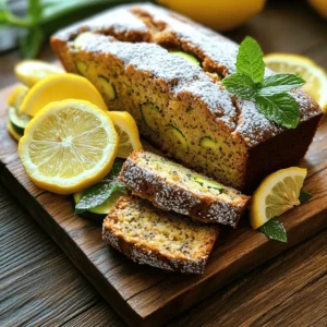 - Zucchini and Dry Ingredients - 2 medium zucchinis, grated - 1 cup all-purpose flour - 1/2 cup whole wheat flour - 1 teaspoon baking powder - 1/2 teaspoon baking soda - 1/4 teaspoon salt - 1 teaspoon ground cinnamon - Sugars and Fats - 1/2 cup granulated sugar - 1/2 cup packed brown sugar - 1/2 cup vegetable oil - Eggs and Flavor Enhancers - 3 large eggs - 1 teaspoon vanilla extract - Zest of 1 lemon - 2 tablespoons chia seeds - 1/2 cup walnuts or pecans, chopped (optional) To make the best zucchini bread, you need fresh ingredients. The zucchini gives moisture and texture. I prefer using medium zucchinis. Grating them is key; it helps blend well into the batter. For the dry mix, all-purpose and whole wheat flour work together. I add baking powder and baking soda for rise. Salt and ground cinnamon add flavor. Using two types of sugar makes the bread rich. Granulated sugar adds sweetness, while brown sugar gives a hint of caramel. The vegetable oil keeps the bread moist. Eggs are vital for binding. They help the bread rise. Vanilla extract adds warmth, while lemon zest brightens the taste. Chia seeds boost nutrition and add a unique texture. Optional nuts give crunch and depth. This blend of ingredients creates a simple, delicious treat. If you want the full recipe, check out the link. 1. Preheating the Oven and Preparing the Pan Start by preheating your oven to 350°F (175°C). This step is key for even baking. Next, take a 9x5 inch loaf pan. Grease it well with butter or oil, then dust it with flour. This will help the bread release easily after baking. 2. Grating the Zucchini: Tips for Moisture Control Take two medium zucchinis and grate them using a box grater. Grating creates small pieces that mix well in the batter. Place the grated zucchini in a bowl and sprinkle a pinch of salt over it. Let it sit for about 10 minutes. This draws out extra moisture. Afterward, drain any liquid that forms. This helps prevent soggy bread. 3. Mixing Dry and Wet Ingredients Separately In a medium bowl, combine the dry ingredients. Mix together all-purpose flour, whole wheat flour, baking powder, baking soda, salt, ground cinnamon, and chia seeds. Stir until everything is mixed well. In another bowl, whisk together the sugars, vegetable oil, eggs, vanilla extract, and lemon zest until smooth. This helps blend flavors before combining. 1. Gentle Mixing Techniques to Avoid Overmixing Pour the wet ingredients into the bowl with the dry ingredients. Stir gently using a spatula. Be careful not to overmix. Overmixing can make the bread dense. You want just a few flour streaks remaining. 2. Folding in Zucchini and Nuts Add the drained zucchini to the batter. If you like, fold in chopped nuts too. Use a spatula to mix gently. Ensure the zucchini and nuts are spread evenly throughout the batter. This adds texture and flavor to each slice. 1. Baking Times and Temperature Settings Now, pour the batter into the prepared loaf pan. Smooth the top with your spatula. Place the pan in the preheated oven. Bake for about 55 to 65 minutes. The bread should rise nicely and turn a golden brown. 2. Testing for Doneness with a Toothpick To check if your zucchini bread is done, insert a toothpick into the center. If it comes out clean, your bread is ready. If not, bake for a few more minutes. Let the bread cool in the pan for 10 minutes before transferring it to a wire rack. This helps it cool completely without getting soggy. For the complete recipe, check out the Full Recipe. To ensure your zucchini bread stays moist but not soggy, follow these steps: - Grate zucchini: Use a box grater for even shreds. - Drain well: After grating, toss zucchini with a pinch of salt. Let it sit and drain for about 10 minutes. - Squeeze out liquid: Use a clean kitchen towel to gently squeeze out excess moisture. If you want to try different flour types, here are some options: - Whole wheat flour: It adds a nutty taste and more fiber. - Almond flour: This gives a rich flavor and is gluten-free. To elevate the taste of your zucchini bread, consider these ideas: - Add spices: Cinnamon and nutmeg work wonders. For a twist, try cardamom. - Incorporate extras: Mix in chocolate chips, dried fruit, or nuts for extra texture. To achieve a lighter texture, you can: - Beat eggs well: Whisk them until light and fluffy before adding them to the mixture. - Fold gently: When mixing, be careful not to overmix the batter. This keeps the bread airy. For serving and pairing, here are some delightful suggestions: - Serve warm: Zucchini bread is best warm, spread with butter or cream cheese. - Pair with drinks: Try it with herbal tea or a light coffee for a perfect snack. To make your bread look extra appealing: - Slice neatly: Use a serrated knife for clean cuts. - Garnish: Dust with powdered sugar and add lemon slices or mint leaves for color. These tips will help you create a zucchini bread that tastes great and looks inviting. For the complete Zesty Lemon-Chia Zucchini Bread recipe, check out the Full Recipe section. {{image_4}} You can easily change the flavor of zucchini bread. Chocolate zucchini bread is one fun option. Just add cocoa powder to your dry mix. This gives a rich taste and keeps the bread moist. You can also add chocolate chips for extra sweetness. Cranberry-lemon zucchini bread is another tasty choice. Mix in fresh or dried cranberries for a tangy flavor. The lemon zest brightens it up and adds a nice twist. Both variations keep the bread soft and delicious. If you need gluten-free options, use almond flour or coconut flour. These flours work well and keep the texture light. You can also try a gluten-free blend that has xanthan gum. This helps bind the bread together. For vegan substitutes, swap the eggs for flax eggs. Mix one tablespoon of ground flaxseed with three tablespoons of water. Let it sit for a few minutes until it thickens. Use plant-based oil instead of vegetable oil. These changes keep the bread moist and flavorful. You can switch nuts and seeds based on what you have. Pecans or hazelnuts can replace walnuts. If you want a crunch, try sunflower seeds or pumpkin seeds. Both add a fun texture. Using natural sweeteners is a great idea too. You can replace granulated sugar with honey or maple syrup. Just remember to reduce the liquid in the recipe a bit. This helps keep the balance right. For the full recipe, check out the detailed instructions above. Enjoy your baking! To keep zucchini bread fresh in the fridge, store it in an airtight container. This helps maintain moisture and flavor. You can wrap the bread in plastic wrap, too. Make sure it’s sealed tightly to avoid drying out. I like to slice the bread before storing. This makes it easy to grab a slice when you want a tasty treat. If you want to save zucchini bread for later, freezing is your best option. Wrap the cooled bread tightly in plastic wrap, then place it in a freezer bag. This keeps out air and prevents freezer burn. When you’re ready to enjoy it, take it out and let it thaw in the fridge overnight. For quick reheating, slice it and pop the pieces in the toaster. You’ll have warm, toasty bread in no time. Homemade zucchini bread lasts about one week in the fridge. If frozen, it can last for up to three months. Always check for signs of spoilage before eating. Look for mold, an off smell, or a change in texture. If you see any of these signs, it’s best to toss it. Enjoy your delicious zucchini bread while it’s fresh! For the full recipe, check out the earlier sections. How can I keep my zucchini bread moist? To keep your zucchini bread moist, use fresh zucchinis. Grate them and drain the excess liquid. Adding oil and sugars also helps. You can try using applesauce as a substitute for some oil. Can I use frozen zucchini in this recipe? Yes, you can use frozen zucchini! Just make sure to thaw and drain it well. Frozen zucchini has more water, so draining it is key to your bread's texture. What can I substitute for chia seeds in the recipe? You can replace chia seeds with flaxseeds. Use the same amount. If you don’t have seeds, try using extra nuts for crunch. Why is my zucchini bread too dense? Dense zucchini bread can happen if you overmix the batter. Mix just until combined. Also, check your baking powder’s freshness. Old baking powder can affect rise. How can I avoid a soggy bottom in my bread? To avoid a soggy bottom, drain the zucchini well. Also, bake your bread in a preheated oven. Let it cool in the pan for only a few minutes before transferring to a rack. Can I make mini loaves instead of a large loaf? Yes, you can make mini loaves! Just adjust the baking time. Mini loaves usually bake in about 25 to 35 minutes. Check for doneness with a toothpick. Recommended Tools for Baking Zucchini Bread - 9x5 inch loaf pan - Mixing bowls - Whisk or electric mixer Links to User Reviews and Ratings for Best Zucchini Bread - [User Reviews](#) - [Ratings](#) In this blog post, I covered how to make delicious zucchini bread. We looked at ingredients like zucchini, sugars, and flavor enhancers. I shared step-by-step instructions, tips for success, and tasty variations. Remember, with the right techniques, you can achieve moist texture and great flavor. Explore different versions and adjust as needed. Enjoy baking your unique zucchini bread!