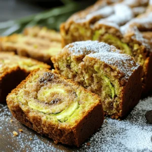 To make the best cinnamon swirl zucchini bread, you need these main ingredients: - 2 cups grated zucchini (about 2 medium zucchinis) - 1 ½ cups all-purpose flour - 1 teaspoon baking soda - 1 teaspoon baking powder - 1 teaspoon ground cinnamon - ½ teaspoon ground nutmeg - ½ teaspoon salt - ½ cup granulated sugar - ½ cup packed brown sugar - 2 large eggs - ½ cup vegetable oil - 1 teaspoon vanilla extract You can add some fun flavors and textures with these optional ingredients: - ½ cup chopped walnuts (for crunch) - ½ cup mini chocolate chips (for sweetness) Baking requires precise measurements. Here’s a quick guide for common conversions: - 1 cup = 8 fluid ounces - 1 tablespoon = 3 teaspoons - ½ cup = 4 fluid ounces Using accurate measurements helps ensure your zucchini bread turns out just right. For the full recipe, check the details above. First, set your oven to 350°F (175°C). Take a 9x5-inch loaf pan and grease it. You can also line it with parchment paper for easy cleanup. In a large bowl, mix 2 cups of grated zucchini with a pinch of salt. Let it sit for 10 minutes. This step helps remove excess water from the zucchini, making the bread less soggy. After 10 minutes, use a clean towel to squeeze out any leftover moisture. Set the zucchini aside. In another bowl, whisk together ½ cup granulated sugar, ½ cup packed brown sugar, 2 large eggs, ½ cup vegetable oil, and 1 teaspoon vanilla extract. Beat this mixture until it’s smooth and fluffy. This step adds flavor and richness to the bread. Now, grab a third bowl. Whisk together 1 ½ cups all-purpose flour, 1 teaspoon baking soda, 1 teaspoon baking powder, 1 teaspoon ground cinnamon, ½ teaspoon ground nutmeg, and ½ teaspoon salt. This mix gives structure to your bread. In a small bowl, mix 2 tablespoons granulated sugar with 1 tablespoon ground cinnamon. This will be the sweet cinnamon swirl that makes the bread special. Pour half of the zucchini batter into the prepared loaf pan. Spread it evenly. Then sprinkle half of the cinnamon swirl mix over this layer. Pour the rest of the zucchini batter on top, and sprinkle the remaining cinnamon mix. Use a knife to gently swirl through the batter for a beautiful marbled effect. Place the loaf pan in the oven. Bake for 55-65 minutes. To check if it's done, stick a toothpick in the center. It should come out clean. Let the bread cool in the pan for 10 minutes. Then, transfer it to a wire rack to cool completely. Enjoy this delightful cinnamon swirl zucchini bread warm or at room temperature! For the detailed process, refer to the Full Recipe. When selecting zucchini, look for firm, smooth skin. Avoid zucchinis with soft spots or blemishes. Choose medium-sized zucchinis; they are usually sweeter and have fewer seeds. If you can, buy organic to skip pesticides. Fresh zucchini adds moisture and flavor to your bread. Baking is a science! One common mistake is not measuring ingredients correctly. Use dry measuring cups for flour and sugar. Another issue is overmixing the batter. Mix just until combined to keep your bread light. Also, make sure your oven is preheated. An oven thermometer helps ensure the right temperature. To boost flavor, consider adding spices like nutmeg or ginger. These spices pair well with cinnamon. For texture, chopped nuts add crunch, while chocolate chips provide sweetness. You can also try raisins or dried cranberries for a fruity twist. Swirling extra cinnamon sugar on top before baking gives a nice finish. {{image_4}} You can make this zucchini bread gluten-free! Use gluten-free all-purpose flour in place of regular flour. This swap will keep your bread soft and tasty. Make sure your baking powder and baking soda are also gluten-free. The rest of the recipe stays the same. Want a vegan version? Just replace the eggs with flax eggs. To make a flax egg, mix 1 tablespoon of ground flaxseed with 3 tablespoons of water. Let it sit for a few minutes until it thickens. Use this in place of each egg. You can also swap vegetable oil with applesauce for a lighter bread. Feel free to get creative! Add spices like ginger or cloves for extra flavor. You can also toss in some chopped nuts like pecans or almonds for crunch. Mini chocolate chips are a fun addition too! Mix and match these options to find your favorite. The Full Recipe offers a great base for all these variations. I love having leftover cinnamon swirl zucchini bread. To keep it fresh, store it in an airtight container. This helps it stay soft and moist. You can also wrap it in plastic wrap. If you keep it at room temperature, it stays good for about three days. If you want to keep it longer, the fridge is a good option. Just remember, chilling can change its texture a bit. Freezing is a great way to save bread for later. Slice the zucchini bread before freezing. This makes it easy to grab just what you need. Wrap the slices tightly in plastic wrap and place them in a freezer bag. Be sure to label the bag with the date. You can freeze it for up to three months. When you are ready to eat it, just thaw it at room temperature. Reheating zucchini bread brings back its warmth and flavor. To do this, preheat your oven to 350°F (175°C). Place the slices on a baking sheet. Heat them for about 10 minutes. This warms the bread and makes it soft again. You can also use a microwave. Heat a slice for about 15-20 seconds. If you like, add a pat of butter on top for extra yumminess. For the best taste, enjoy it warm! Yes, you can! You can use shredded carrots or apples in place of zucchini. Both options add moisture and flavor. Carrots give a sweet touch, while apples add a nice tartness. Adjust the sugar if needed, as apples are sweeter than zucchini. To check if the bread is done, insert a toothpick into the center. If it comes out clean or with a few crumbs, the bread is ready. If it’s wet, bake for a few more minutes. Make sure not to open the oven too soon, as it can affect rising. You can enjoy this bread plain, but toppings add more joy! Spread cream cheese or butter on warm slices for extra flavor. You can also serve it with fresh fruit or a hot drink, like coffee or tea. It makes a lovely breakfast or snack. Yes, you can make simple swaps! Use whole wheat flour instead of all-purpose flour for added fiber. Replace some sugar with applesauce to cut calories. You can also use less oil or substitute it with unsweetened yogurt. This keeps the bread moist while reducing fat. For the full recipe, check out the Ultimate Cinnamon Swirl Zucchini Bread. Cinnamon swirl zucchini bread blends great taste with healthy eating. We covered key ingredients, from zucchini choices to optional add-ins and measurement tips. I shared step-by-step baking instructions to make the process easy. You learned how to store leftovers and even freeze the bread. Different variations let you customize flavors and diet needs. Enjoy baking this simple recipe and experimenting with your own flavors! Trust me, your kitchen will smell amazing.