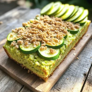 To make the best zucchini bread, you need the following main ingredients: - 2 medium zucchinis, grated - 1 cup all-purpose flour - 1/2 cup whole wheat flour - 1 teaspoon baking powder - 1 teaspoon baking soda - 1/2 teaspoon salt - 1 teaspoon ground cinnamon - 1/4 teaspoon ground nutmeg - 1/4 cup vegetable oil - 3/4 cup granulated sugar (or coconut sugar for a healthier alternative) - 2 large eggs - 1 teaspoon vanilla extract - 1/2 cup chopped walnuts or pecans (optional) These ingredients work together to create a moist and flavorful bread. The zucchini adds moisture and a subtle taste, while the spices bring warmth. The crumble topping gives your zucchini bread an extra crunch. Here’s what you need: - 1/2 cup all-purpose flour - 1/3 cup packed brown sugar - 1/4 cup rolled oats - 1/4 cup cold butter, cubed - 1/2 teaspoon cinnamon Mixing these ingredients creates a sweet and crunchy topping that contrasts with the soft bread. You can get creative with your zucchini bread! Here are a few optional add-ins: - Chopped nuts like walnuts or pecans - Chocolate chips for sweetness - Dried fruits like raisins or cranberries - Extra spices like ginger or allspice Adding these ingredients can elevate your bread and make it unique. You can also check the Full Recipe for more tips on mixing flavors. Start by grating the zucchinis. You need two medium zucchinis for this recipe. Place the grated zucchini in a bowl and add a pinch of salt. Let it sit for about 10 minutes. This step helps draw out extra moisture. After 10 minutes, take a clean kitchen towel and squeeze the zucchini. Remove as much water as you can. This helps keep the bread from getting soggy. In a large bowl, sift together the all-purpose flour, whole wheat flour, baking powder, baking soda, salt, ground cinnamon, and nutmeg. Sifting ensures an even mix and adds air to the flour. This makes the bread light and fluffy. Stir the dry ingredients well to combine them. In another bowl, whisk the vegetable oil, granulated sugar, eggs, and vanilla extract. Mix until smooth. Now, gently fold in the squeezed zucchini. Make sure it's well mixed. Gradually add the dry mixture to the wet mixture. Stir carefully until just combined. If you want to add nuts, fold in the chopped walnuts or pecans now. To create the crumble topping, mix the all-purpose flour, brown sugar, rolled oats, and cinnamon in a small bowl. Then, add the cold cubed butter. Use your fingers or a pastry cutter to blend it. You want it to look like coarse crumbs. This topping adds a nice texture and sweetness to the bread. Pour the batter into your greased 9x5 inch loaf pan. Smooth the top with a spatula. Evenly spread the crumble topping over the batter. Place the pan in your preheated oven at 350°F (175°C). Bake for 50-60 minutes. To check if it's done, insert a toothpick into the center. It should come out clean. Once baked, cool the bread in the pan for about 10 minutes. Then, transfer it to a wire rack to cool completely before slicing. Enjoy this delightful treat! You can find the Full Recipe for more detailed steps. For the best texture, start with fresh zucchini. Grate the zucchini and let it sit with a pinch of salt. This draws out extra moisture. After ten minutes, squeeze out as much water as you can. This step helps avoid soggy bread. Use a mix of all-purpose and whole wheat flour for a nice balance. Sifting the dry ingredients ensures they mix well. Don’t overmix your batter; just stir until combined. This keeps your bread light and fluffy. To keep your bread fresh, let it cool completely first. Wrap it tightly in plastic wrap or foil. You can also store it in an airtight container. This helps keep moisture in and air out. If you want to keep it longer, freeze the bread. Slice it first for easy serving later on. Thaw slices in the toaster or at room temperature. This way, you can enjoy fresh-tasting zucchini bread anytime. Avoid using too much zucchini. Too much moisture can ruin the texture. Always squeeze out the water before mixing. Don’t skip the resting time after grating. This step is key for a great result. Be careful not to overbake. Check for doneness with a toothpick. If it comes out clean, your bread is ready. Lastly, remember to let it cool before slicing. This helps it set and stay together better. Follow these tips, and you’ll have perfect zucchini bread every time. {{image_4}} You can easily make gluten-free zucchini bread. Substitute the all-purpose flour with a gluten-free blend. Look for a mix that has xanthan gum. This will help give your bread structure. You can also use almond flour or coconut flour. Just remember, these flours absorb more moisture. You might need to adjust the liquid in the recipe. Keep an eye on the texture. It should be thick but pourable. To make your zucchini bread even better, try adding chocolate chips or dried fruit. Chocolate chips bring a sweet touch that kids love. Dried fruits like raisins or cranberries add a chewy texture. You can also use nuts for crunch. Walnuts or pecans work great. Mix these in when you combine the wet and dry ingredients for even flavor. If you want a healthier option, reduce the sugar. You can cut the granulated sugar in half. Try using honey or maple syrup. These natural sweeteners add flavor without too much sugar. You can also use stevia or monk fruit. These options are low in calories. Just remember to adjust the liquid in the recipe if using liquid sweeteners. This keeps your zucchini bread moist and tasty. Don’t forget to check the Full Recipe for more details on ingredient swaps! After baking, let your zucchini bread cool completely. Wrap it in plastic wrap or foil. This keeps it fresh and moist. You can also place it in an airtight container. Store it at room temperature for up to three days. If you want to make it last longer, consider freezing it. To freeze zucchini bread, slice it first. This way, you can take out just what you need. Wrap each slice in plastic wrap. Then, place the slices in a freezer-safe bag. Remove as much air as possible before sealing. This will help prevent freezer burn. Your zucchini bread can last in the freezer for up to three months. Freshly baked zucchini bread stays good for about three days at room temperature. If you store it in the fridge, it can last up to a week. However, this can change the texture, making it a bit denser. If you freeze it, remember to use it within three months for the best taste. Always check for signs of spoilage before eating. Yes, you can use yellow squash in this recipe. Yellow squash has a similar texture and moisture content to zucchini. It will give your bread a slightly different color and taste, but it will still be delicious. Just remember to grate it and remove excess moisture, just like you do with zucchini. If your zucchini bread is too moist, try these tips: - Make sure to squeeze out excess water from the grated zucchini. - Check if you measured the flour correctly. Too little flour can lead to moist bread. - Bake it a bit longer. Each oven is different, so keep an eye on it. - If it’s still too moist, you can slice it and toast the slices. This can help dry it out. To check if your zucchini bread is done: - Insert a toothpick into the center of the loaf. If it comes out clean, your bread is ready. - The top should be golden brown and slightly spring back when you touch it. - If it looks done but is still wet inside, bake it a little longer. Yes, you can make this zucchini bread vegan. Here’s how: - Replace the eggs with flax eggs. Mix 1 tablespoon of flaxseed meal with 2.5 tablespoons of water for each egg. - Use a plant-based oil, like coconut or canola oil. - For sugar, choose a vegan-friendly option, like coconut sugar. For the full recipe, check out the Zucchini Bread Delight with Crumble Topping. Zucchini bread is simple and fun to make. We explored the main ingredients, crumble toppings, and optional add-ins. I shared step-by-step instructions to craft the perfect loaf. I also highlighted tips for great texture and how to store leftovers. Plus, you learned some tasty variations and common questions. Enjoy creating your zucchini bread! With these pointers, you will bake delicious bread each time.