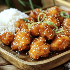 For the crispy chicken, you will need: - 1 pound boneless, skinless chicken thighs, cut into bite-sized pieces - 1 cup all-purpose flour - 1/2 cup cornstarch - 1 teaspoon baking powder - 1 teaspoon garlic powder - 1 teaspoon salt - 1/2 teaspoon black pepper - 1/4 cup cold water - Oil for frying (about 2 cups, or as needed) Each ingredient plays a key role. The chicken thighs keep the meat juicy. The flour and cornstarch create a light, crispy coating. Baking powder gives it extra lift. Garlic powder adds flavor, while salt and pepper season the dish well. The honey garlic sauce needs: - 1/2 cup honey - 4 cloves garlic, minced - 1 tablespoon soy sauce - 1 tablespoon apple cider vinegar - 1 teaspoon fresh ginger, grated - 1/2 teaspoon sesame oil - A pinch of red pepper flakes (optional for a hint of spice) This sauce is sweet and savory. Honey brings sweetness, while garlic adds depth. Soy sauce gives umami, and vinegar balances the flavors. Ginger adds warmth, and sesame oil gives a nutty finish. Red pepper flakes can add a touch of heat if you like spice. To make your dish look nice, consider these garnishes: - Thinly sliced green onions - Sesame seeds Green onions add color and crunch. Sesame seeds bring a nice touch and a bit of nuttiness. These simple garnishes make your meal more appealing. For the full recipe, check out the complete instructions. To make the batter, start with a medium bowl. Add the following dry ingredients: - 1 cup all-purpose flour - 1/2 cup cornstarch - 1 teaspoon baking powder - 1 teaspoon garlic powder - 1 teaspoon salt - 1/2 teaspoon black pepper Mix them well. Gradually pour in 1/4 cup of cold water. Whisk until smooth. The batter should be thick, like pancake batter. This thickness helps create a crispy coating. Now, heat oil in a deep skillet. Pour enough oil to cover the bottom by about an inch. Heat it to 350°F (175°C). To check, drop a bit of batter into the oil. If it bubbles and floats, it's ready. Dip each piece of chicken in the batter. Let excess batter drip off. Carefully place them in the hot oil. Avoid overcrowding. This keeps them crispy. Fry the chicken for 4-5 minutes. Watch for a golden brown color. Use a slotted spoon to remove them. Place them on paper towels. This drains any extra oil. In a small saucepan, combine these ingredients: - 1/2 cup honey - 4 cloves garlic, minced - 1 tablespoon soy sauce - 1 tablespoon apple cider vinegar - 1 teaspoon fresh ginger, grated - 1/2 teaspoon sesame oil - A pinch of red pepper flakes (optional) Heat over medium heat. Stir it often. Let it simmer for 2-3 minutes. This helps thicken the sauce slightly. Add the crispy chicken to the honey garlic sauce. Toss gently to coat. Let it cook together for one more minute. This melds the flavors nicely. For serving, arrange the chicken on a platter. Sprinkle sesame seeds on top. Garnish with sliced green onions. Serve with steamed rice or stir-fried veggies for a complete meal. Enjoy! For the full recipe, check above. To get the best crunch, you must focus on the batter. Use equal parts all-purpose flour and cornstarch. Cornstarch adds that extra crispiness we love. Don't rush; let the chicken sit in the batter for a minute. This helps it stick better. When frying, keep the oil hot. If it's too cool, the chicken will become soggy. Choosing the right oil is key. I recommend using vegetable oil or canola oil. These oils have high smoke points, making them perfect for frying. They won’t burn easily and help achieve that golden brown color. Avoid olive oil, as it can smoke and change the flavor of your dish. Want to elevate your dish? Add a splash of orange juice to the honey garlic sauce. It gives a fresh, zesty kick. You can also throw in chopped scallions or sesame seeds for texture. If you like heat, try adding more red pepper flakes. These changes can make each bite more exciting. For more details, check the Full Recipe. {{image_4}} You can easily change the spice level in this recipe. To add heat, include red pepper flakes in the honey garlic sauce. Start with a pinch. If you want more heat, add more. You can also use fresh chili peppers. Slice them thin and toss them with the chicken before adding the sauce. For a milder taste, leave out the red pepper flakes. You can add extra honey for sweetness to balance the spice. If you prefer not to use chicken, you can try other proteins. Shrimp works great with the same batter and sauce. Just adjust the cooking time. Cook shrimp for about 2-3 minutes until pink and firm. You can also use tofu for a vegetarian option. Press the tofu to remove excess water, then cut it into cubes. Coat and fry it in the same way as the chicken. Both options taste amazing with the honey garlic sauce. To make this dish vegetarian or vegan, replace chicken with tofu or seitan. Both are good protein sources. Use the same batter, but substitute cold water with plant-based milk for creaminess. For the honey in the sauce, use maple syrup or agave nectar instead. This swap keeps the sweetness while making it vegan-friendly. Serve over rice and add colorful veggies for a full meal. This dish can please everyone, even those who don’t eat meat! For the complete recipe, check out the Full Recipe section. To keep your crispy chicken fresh, place it in an airtight container. Make sure the chicken cools completely before sealing. This helps keep it crispy. Store it in the fridge for up to three days. If you want to enjoy it longer, consider freezing. When you are ready to eat, take the chicken out of the fridge. Preheat your oven to 375°F (190°C). Place the chicken on a baking sheet. Bake for about 10-15 minutes, or until heated through. This method helps regain some of the crispiness lost in the fridge. You can also use an air fryer for 5-7 minutes for a quick reheat. Yes, you can freeze the chicken! Place it in a freezer-safe bag or container. Make sure to remove as much air as possible. You can freeze it for up to two months. For best results, freeze the chicken without the sauce. This way, you can keep the chicken crispy when you reheat it. Yes, you can use chicken breast. Chicken breast is leaner than thighs. This means it cooks faster. You might need to adjust cooking time. Make sure to cut the breast into small pieces. This helps it cook evenly. To make this dish gluten-free, swap regular flour with gluten-free flour. You can also use cornstarch instead of flour. Ensure your soy sauce is gluten-free. Many brands offer gluten-free options. Check labels to be sure. Several side dishes go well with this chicken. Here are some great options: - Steamed jasmine rice - Fried rice with vegetables - Stir-fried broccoli or bok choy - Cucumber salad for freshness - Egg rolls for extra crunch These sides balance the sweet and savory flavors. To ensure your chicken is cooked through, use a meat thermometer. The internal temperature should reach 165°F (75°C). Cook the chicken in small batches. This helps heat circulate well. When frying, watch for a golden-brown color. This indicates the chicken is likely done. Always cut a piece to check if it is no longer pink inside. For the full recipe, check the main article. In this post, you learned how to make crispy chicken with a tasty honey garlic sauce. We covered key ingredients, step-by-step cooking, and ways to add flavor. Remember to choose the right oil for frying and consider variations to fit your taste. Store any leftovers correctly, and reheating is simple. With these tips, you can enjoy a delicious meal that impresses. Try making this dish today, and see how great it tastes!