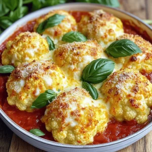 - Cauliflower florets - Marinara sauce - Shredded mozzarella cheese Baked Cauliflower Parmesan relies on fresh ingredients for the best taste. Start with a large head of cauliflower. You will want to separate it into bite-sized florets. This helps with even cooking. Next, you need marinara sauce. You can use homemade or store-bought. A good sauce adds rich flavor. Lastly, grab some shredded mozzarella cheese. Freshly shredded cheese melts better, giving you that gooey texture you crave. - Garlic powder - Onion powder - Italian seasoning blend Now, let’s talk about seasonings. The right mix brings your dish to life. Use garlic powder for a savory kick. Onion powder adds depth, while Italian seasoning gives it a herby aroma. Don’t forget salt and pepper, too. These basic seasonings enhance all the other flavors. For a bit of heat, you can add red pepper flakes. Fresh basil is a great garnish if you want to elevate your dish. - Olive oil or non-stick cooking spray - Salt and pepper - Optional add-ins (red pepper flakes, fresh basil) To cook, you need a few essentials. Olive oil or non-stick cooking spray helps prevent sticking. This means easy cleanup later. Salt and pepper are also key for flavor. If you like spice, red pepper flakes can add a nice touch. Fresh basil leaves can brighten the dish, making it look and taste fresh. These cooking essentials help you create a delightful meal every time. For the complete instructions, check the [Full Recipe]. - Preheat the oven to 400°F (200°C). - Grease the baking dish with olive oil or non-stick spray. - In a large bowl, combine the cauliflower florets with garlic powder, onion powder, Italian seasoning, and optional red pepper flakes. - Add salt and pepper to taste. Toss well to coat each floret evenly. - Spread the seasoned cauliflower in the greased baking dish. Bake for 20 minutes until it softens and the edges turn golden. - Remove the dish from the oven. Pour marinara sauce over the cauliflower, making sure all pieces are covered. - Sprinkle mozzarella cheese and then Parmesan cheese over the sauce. - Return the dish to the oven and bake for another 15-20 minutes. Look for bubbling and golden cheese to know it’s done. To make Baked Cauliflower Parmesan sing with flavor, the right marinara sauce is key. I recommend using a sauce that is rich and thick. A homemade sauce shines, but a good quality store-bought one works just fine. Look for brands with simple ingredients and no added sugars. Next, let’s talk cheese. High-quality cheese makes a big difference. Freshly shredded mozzarella melts better and gives a nice stretch. You can also try a mix of cheeses for added depth. Parmesan brings a sharp, nutty flavor that pairs well with the marinara. Getting the cauliflower just right is crucial for a great dish. Start by cutting it into even florets. This way, they cook at the same rate. For tender cauliflower, bake it until it’s slightly soft but not mushy. It should hold its shape when you add the sauce and cheese. To avoid overcooking, keep an eye on the time. Bake the cauliflower for about 20 minutes initially. Check it for doneness before adding the marinara. If it’s too soft, it will become mushy in the final bake. Presentation can elevate your dish. Serve Baked Cauliflower Parmesan in individual bowls for a cozy touch. Sprinkle extra Parmesan on top for a nice finish. A few fresh basil leaves add color and freshness. For an extra pop, consider drizzling a bit of olive oil over the top before serving. This small touch enhances both flavor and looks. Your dish will be as beautiful as it is tasty! {{image_4}} You can switch up the cheese to make it your own. Fontina adds a creamy touch, while gouda brings a nice smokiness. If you want a dairy-free option, try using cashew cheese or a store-bought vegan cheese. Both melt well and keep the dish tasty. Adding more veggies boosts the flavor and nutrition. Spinach adds a nice green touch, and mushrooms give an earthy flavor. For a heartier dish, mix in cooked chicken or turkey. Don’t forget to experiment with herbs and spices! A pinch of smoked paprika or fresh thyme can elevate the taste. You can make Baked Cauliflower Parmesan in an air fryer for a quicker option. It cooks fast and gives a crispy texture. Just follow the same steps but reduce the cooking time. If you're feeling adventurous, try grilling it. This method adds a smoky flavor that pairs well with the cheese. Just place the cauliflower on the grill and follow the same layering steps. To store uneaten portions of Baked Cauliflower Parmesan, let it cool first. Place it in an airtight container. This helps keep it fresh. It will stay good in the fridge for up to 3 days. Make sure to cover it well to avoid drying out. You can reheat your leftovers in two ways: the oven or the microwave. For the oven, set it to 350°F (175°C). Place the dish in for about 15 minutes. This keeps the cheese nice and melty. If you use the microwave, heat it in short bursts. Check every 30 seconds until warm. This way, you keep the texture and flavor intact. If you want to save some for later, freezing works great. First, let it cool completely. Then, wrap it tightly in plastic wrap and place it in a freezer-safe bag. This keeps it fresh for up to 3 months. To defrost, move it to the fridge overnight. Then, reheat as usual. This helps preserve the quality for your next cheesy delight. Yes, you can prepare Baked Cauliflower Parmesan ahead of time. Just follow these steps: - Prepare the cauliflower as instructed, but do not bake it yet. - Cover the dish with plastic wrap or a lid, and store it in the fridge. - You can keep it in the fridge for up to two days. - When you're ready to bake, remove it from the fridge. Let it sit for about 15 minutes at room temperature. - Bake as directed, adding a few extra minutes if needed until the cheese is bubbly. This method saves time and makes meal planning easy. Yes, this recipe is perfect for vegetarians. It features simple ingredients like cauliflower, cheese, and marinara sauce. All these components are plant-based and do not include meat. If you’re vegan, you can swap regular cheese for vegan cheese options. Check labels to ensure they meet your dietary needs. This recipe lets everyone enjoy a cheesy, delightful dish! Baked Cauliflower Parmesan pairs well with several side dishes. Here are some ideas: - A simple green salad to add freshness. - Garlic bread for a tasty complement. - Roasted vegetables like carrots or zucchini to round out your meal. - Pasta tossed in olive oil for a heartier option. These sides enhance the flavors and make a complete dinner. For the complete instructions, check out the [Full Recipe] of Baked Cauliflower Parmesan. In this article, we explored making Baked Cauliflower Parmesan. We discussed fresh ingredients like cauliflower, marinara, and mozzarella, along with seasonings that elevate flavors. I provided clear steps for preparation and baking. You learned tips for perfect flavors and textures, along with ways to add variety. Remember, storing leftovers properly keeps them fresh. This dish is tasty and adaptable, so try it your way. I hope you enjoy this healthy and delicious twist on a classic recipe!