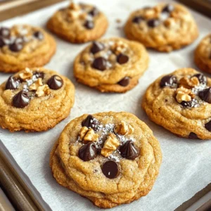 - 1 cup almond flour - 1/2 cup rolled oats - 1/4 cup coconut sugar - 1/4 teaspoon baking soda - 1/4 teaspoon salt - 1/3 cup unsweetened applesauce - 1/4 cup almond butter - 1 teaspoon pure vanilla extract - 1/2 cup dark chocolate chips - 1/4 cup chopped walnuts (optional) I love using almond flour in these cookies. It's gluten-free and adds a nice nutty flavor. Rolled oats give cookies a chewy texture. Coconut sugar offers a rich, caramel-like sweetness that's lower on the glycemic index. The baking soda helps the cookies rise, while salt enhances all the flavors. Unsweetened applesauce is a fantastic way to keep these cookies moist without extra fat. Almond butter gives a creamy richness and healthy fat. Pure vanilla extract adds depth to the cookie's sweetness. Dark chocolate chips are a must for that classic chocolatey goodness. If you want more crunch, add chopped walnuts. - Calories per cookie: About 100 calories - Macronutrient breakdown: - Carbohydrates: 10g - Fats: 6g - Protein: 3g These cookies pack a good protein punch thanks to the almond flour and almond butter. The healthy fats from nuts support heart health. By using dark chocolate, you get antioxidants, too. Each ingredient brings its own health benefits, making these cookies a smart choice for a sweet treat. Check out the full recipe for more details on how to enjoy these healthy chocolate chip cookies! - Preheat oven to 350°F (175°C). - Prepare a baking sheet with parchment paper. - Combine dry ingredients in a large bowl. - Whisk wet ingredients in a separate bowl. Start by mixing the dry ingredients. In a large bowl, add 1 cup of almond flour, 1/2 cup of rolled oats, 1/4 cup of coconut sugar, 1/4 teaspoon of baking soda, and 1/4 teaspoon of salt. Stir these together well. This ensures they blend evenly for great flavor. Next, move to the wet ingredients. In another bowl, whisk 1/3 cup of unsweetened applesauce, 1/4 cup of almond butter, and 1 teaspoon of pure vanilla extract. Mix until smooth. This step creates a creamy base that adds moisture to the cookies. - Integrate wet and dry mixtures. - Scoop and shape the cookie dough. - Baking times and temperatures. Now, pour the wet mixture into the dry bowl. Stir gently until the dough is fully mixed. The dough should be a bit sticky. If it feels too dry, add a teaspoon of water. Next, fold in 1/2 cup of dark chocolate chips and 1/4 cup of chopped walnuts if you like. This adds sweetness and crunch to your cookies. Using a tablespoon, scoop out the dough and shape it into balls. Place these on the prepared baking sheet. Leave space between each ball since they will spread while baking. Lightly flatten each ball with your fingers. This helps them bake evenly. Bake the cookies in the preheated oven for 10-12 minutes. The edges should turn a golden brown. The centers should feel soft when touched. After baking, let the cookies cool on the baking sheet for about 5 minutes. Then, transfer them to a wire rack to cool completely. This helps them firm up nicely. For the full recipe, check out the complete guide to making these delicious cookies. Enjoy every bite! To achieve the right dough consistency, mix the dry and wet ingredients well. The dough should feel slightly sticky but not too wet. If it feels dry, add a teaspoon of water. This helps keep your cookies soft. How do you know when cookies are done? Look for golden edges and soft centers. They may seem underbaked at first, but they will firm up as they cool. Use light-colored baking sheets. These help cookies bake evenly. Dark sheets may cause cookies to burn. A sturdy mixing bowl is key for blending ingredients. A silicone spatula works great for folding in chocolate chips. Overmixing the dough can make cookies tough. Mix just until blended. Another mistake is not using parchment paper. It prevents sticking and makes cleanup easier. Always line your baking sheet for best results. {{image_4}} You can make these cookies extra tasty by adding spices. A pinch of cinnamon or nutmeg works wonders. These spices give the cookies warmth and depth. You can also switch up nut butters. Try peanut or cashew butter for a different flavor. Each nut butter brings a unique twist to the cookies. Want to make it vegan? Simply use flaxseed meal mixed with water instead of eggs. For gluten-free cookies, swap almond flour with a gluten-free flour blend. You can also use sugar substitutes like stevia or erythritol for keto or low-sugar diets. These options keep the cookies sweet without the extra carbs. Pair these cookies with a glass of almond milk for a tasty treat. You can also serve them with fresh fruit like berries or bananas. For a fun presentation, stack the cookies on a plate and drizzle some melted dark chocolate on top. It makes a beautiful display that everyone will love. If you want the full recipe, refer back to the section above. To cool cookies correctly, let them sit on the baking sheet for about 5 minutes. This helps them set up. Then, transfer the cookies to a wire rack. Cooling on the rack allows air to flow around them. This keeps the bottoms from getting soggy. Cooling before storage is key. Warm cookies can create steam in the container. This steam makes cookies soft and chewy, which is not what you want when storing. Use an airtight container for the best storage. Glass or plastic containers work well. If you have parchment paper, place it between layers of cookies. This keeps them from sticking together. At room temperature, the cookies last about 3 to 5 days. If you refrigerate them, they can last up to a week. However, the cookies may dry out in the fridge. So, room temperature is often best for taste and texture. To freeze cookies, first, let them cool completely. Then, place them in a single layer on a baking sheet. Freeze for about an hour until firm. After that, move the cookies to a freezer-safe bag or container. This method helps keep them fresh and prevents sticking. For thawing, simply take out the desired number of cookies. Let them sit at room temperature for about 30 minutes. You can also warm them in the oven for a few minutes. This makes them soft and yummy again. For the full recipe, be sure to check out the details above. These cookies are healthy due to their smart ingredients. They use almond flour, which is low in carbs and high in protein. Rolled oats add fiber and help keep you full. Coconut sugar is a better choice than white sugar, as it has a lower glycemic index. Unsweetened applesauce replaces extra fat and adds moisture. Dark chocolate chips provide antioxidants and make them delicious. Yes, you can substitute almond flour. Some good options are oat flour or coconut flour. Oat flour will add a slight nutty taste. Coconut flour absorbs more moisture, so use less of it. If you use coconut flour, add more applesauce to keep the dough moist. Each flour changes the cookie texture, so choose based on your taste. To make these cookies chewy, focus on two things: dough and baking time. Use more almond butter for added moisture. Also, do not overbake them; take them out when they are soft in the center. A shorter baking time keeps them chewy. If you want extra chewiness, add an extra tablespoon of applesauce to the mix. This recipe makes about 12 cookies. Each cookie is a nice size for a treat. If you want more, you can double the recipe. Be sure to adjust your baking time if you make larger cookies. Enjoy sharing or saving some for later! This blog post covered a tasty and healthy cookie recipe. You learned about the ingredients, step-by-step baking instructions, and tips for perfect results. I shared variations, storage methods, and helpful FAQs to guide you. Baking these cookies can be enjoyable and rewarding. You can customize them for your taste and diet. I hope you feel inspired to try this recipe soon. Happy baking!