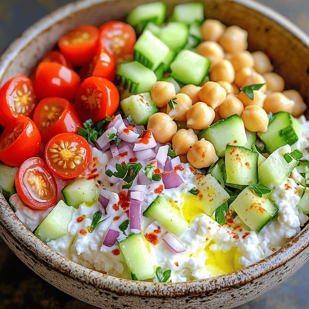 Cottage Cheese and Chickpea Salad Bowl Fresh Delight