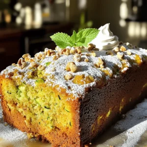 - 2 cups grated zucchini - 1 ½ cups all-purpose flour - 1 cup granulated sugar - ½ cup vegetable oil - 3 large eggs - 1 teaspoon vanilla extract - 1 teaspoon baking soda - 1 teaspoon baking powder - ½ teaspoon salt - 2 teaspoons ground cinnamon - ½ cup chopped walnuts (optional) - Zest and juice of 1 lemon To make a great zucchini cake, you need a few key ingredients. First, the grated zucchini is important. It adds moisture and flavor to the cake. Grate about two medium zucchinis for two cups. Next, you will need all-purpose flour, which helps the cake hold its shape. Granulated sugar sweetens the cake and balances the zucchini's slight bitterness. Vegetable oil keeps the cake moist. Three large eggs add structure and richness. Vanilla extract gives a lovely aroma and taste. Baking soda and baking powder are your leavening agents, making the cake light and fluffy. Salt enhances all the flavors, and ground cinnamon adds warmth and spice. If you like, add chopped walnuts for crunch. Finally, the zest and juice of one lemon brighten the cake, giving it a fresh taste. You can swap some ingredients if needed. For a healthier option, try whole wheat flour instead of all-purpose flour. If you want to replace vegetable oil, coconut oil works well and adds a hint of flavor. For those who prefer dairy-free or vegan options, you can use flax eggs instead of regular eggs. Mix one tablespoon of flaxseed meal with three tablespoons of water for each egg. You can also replace granulated sugar with coconut sugar to make it less processed. These swaps can help you enjoy the cake while meeting your dietary needs. For the full recipe, check out the detailed steps to bake your own delicious zucchini cake! First, preheat your oven to 350°F (175°C). This helps the cake bake evenly. Next, grab a 9x5-inch loaf pan. Grease it lightly with oil, or use parchment paper for easy removal. Now, let's mix the wet ingredients. In a big bowl, combine 2 cups of grated zucchini, 1 cup of granulated sugar, and ½ cup of vegetable oil. Use a whisk or spatula to mix well. Make sure everything blends nicely. Next, add 3 large eggs, 1 teaspoon of vanilla extract, the zest of 1 lemon, and 1 tablespoon of lemon juice to the zucchini mix. Whisk this together until it is smooth. In another bowl, take 1 ½ cups of all-purpose flour, 1 teaspoon of baking soda, 1 teaspoon of baking powder, ½ teaspoon of salt, and 2 teaspoons of ground cinnamon. Whisk these dry ingredients together so they mix well. Now, gradually add the dry mix to the wet ingredients. Stir gently with your spatula until just combined. This helps keep the cake light. If you want, fold in ½ cup of chopped walnuts for some crunch. Pour your batter into the prepared loaf pan. Use a spatula to spread it evenly. This helps the cake rise nicely. Bake your cake for 50 to 60 minutes. Check if it's done by inserting a toothpick into the center. If it comes out clean, your cake is ready. Let the cake cool in the pan for 10 minutes. Then, transfer it to a wire rack to cool completely. Enjoy your delicious creation! For the full recipe, check the recipe section. To get the best texture in your zucchini cake, avoid overmixing. When you mix too much, your cake can turn out tough. Gently combine the wet and dry ingredients until just mixed. This keeps your cake fluffy and soft. Handling zucchinis correctly is key. Start by washing them well. Then, grate them finely. You want to remove excess water. Place the grated zucchini in a clean towel and squeeze gently. This step helps your cake stay light, not soggy. Adding spices can make your zucchini cake shine. I recommend using cinnamon and nutmeg for a warm flavor. You might also try ginger for a kick. A touch of vanilla extract adds depth too. Toppings can take your cake to the next level. Dusting with powdered sugar makes it pretty. You can also drizzle a lemon glaze for a zesty twist. Adding chopped nuts gives a nice crunch and flavor boost. For a rich finish, serve with whipped cream or vanilla ice cream. For the full recipe, check out the complete guide. {{image_4}} You can make the easy zucchini cake even more fun with flavor add-ins. One popular choice is chocolate. Add cocoa powder and chocolate chips to the batter for a rich twist. This chocolate zucchini cake will surprise everyone with its taste. Another idea is to add fruits. Pineapple brings natural sweetness and moisture. Diced cranberries add a tart flavor that contrasts nicely with the cake. Both options can make your cake unique and delicious. If you need a gluten-free version, use almond flour or a gluten-free flour blend. This swap keeps the cake light and moist. You can still enjoy all the flavors without gluten. You can also adjust sweetness for dietary needs. If you prefer less sugar, try using honey or maple syrup. These natural sweeteners can make the cake healthier and just as tasty. This way, you can customize the cake to fit your diet. For the full recipe, check out the Full Recipe link in the article! How long does zucchini cake last at room temperature? Zucchini cake can last about 2-3 days at room temperature. Keep it covered to prevent drying out. Store it in a cake dome or an airtight container. If your kitchen is warm, it's best to refrigerate it. Steps for freezing leftovers To freeze your zucchini cake, first let it cool completely. Wrap the cake tightly in plastic wrap. Then, place it in a freezer-safe bag or container. Label it with the date. Your cake can stay fresh for up to three months in the freezer. Proper ways to thaw the cake To thaw a frozen zucchini cake, take it out of the freezer. Leave it in the fridge overnight to thaw slowly. If you're short on time, you can let it sit at room temperature for a few hours. Avoid microwaving it, as it can make the cake soggy. Enjoy your delicious cake later with the same great taste as fresh! For the complete recipe, check out the Full Recipe. Yes, you can use yellow squash in place of zucchini. Both have a mild flavor and soft texture. However, yellow squash might be slightly sweeter. This sweetness can change the taste of your cake a bit. The texture is similar, so it works well in baked goods. Just make sure to grate it like you would zucchini for the best results. To keep your leftover zucchini cake fresh, wrap it tightly in plastic wrap or foil. This will help prevent it from drying out. You can also store it in an airtight container. Keep it at room temperature for up to three days. If you want to keep it longer, store it in the fridge for up to a week. Yes, you can make this zucchini cake ahead of time. Bake the cake and let it cool completely. Wrap it well and store it in the fridge for up to a week. You can also freeze it for up to three months. Just slice it before freezing for easy servings later. If your zucchini cake is too dense, you may have overmixed the batter. Mixing too much can make the cake tough. Another reason could be too much zucchini. Make sure to measure it correctly. Lastly, check your leavening agents. They need to be fresh to help the cake rise properly. You learned how to make a tasty zucchini cake with simple steps and ingredients. We covered key elements like substitutions and detailed baking instructions. Also, we shared tips for the best texture and flavor. Remember, it’s easy to adjust recipes to fit your needs. Enjoy experimenting with different flavors and variations. Your zucchini cake can delight everyone and leave them asking for more!