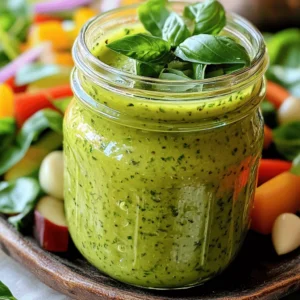 Fresh basil leaves are the star of this vinaigrette. They bring a bright and fragrant flavor. You want about 1 cup of tightly packed leaves. Use young leaves for a milder taste. Make sure they are fresh and vibrant in color. Avoid any yellow or wilted leaves. The oil and vinegar make this dressing smooth and tangy. Use extra virgin olive oil for rich flavor. About 1/4 cup is perfect. For vinegar, I like apple cider vinegar, about 2 tablespoons. It adds sweetness and tang. You can also try white wine vinegar if you want a different twist. To boost the taste, add a few simple ingredients. Dijon mustard (1 teaspoon) gives a nice kick. One garlic clove, finely chopped, adds depth. Finally, sweeten it with 1 tablespoon of honey or agave syrup. This balances the acidity of the vinegar. Don't forget salt and pepper to taste. For the full recipe, check out the details above. This vinaigrette is not just simple but also very tasty! To start, wash your fresh basil leaves well. I like to use cold water to clean them. After washing, gently pat them dry with a kitchen towel. This step is key to removing any dirt or grit. Next, gather your other ingredients: olive oil, apple cider vinegar, Dijon mustard, garlic, honey, salt, and pepper. Having everything ready makes the process smooth and fun. Now, it’s time to blend. In a blender or food processor, place the packed basil leaves, chopped garlic, apple cider vinegar, and Dijon mustard. Blend these ingredients until you have a smooth mix. This may take about 30 seconds. Then, while the blender runs, slowly add the olive oil. This helps the dressing become creamy and thick. It’s important to pour it slowly for the best texture. After blending, taste your vinaigrette. Add honey or agave syrup for sweetness. Blend again for a few seconds. Next, season it with salt and pepper. If the dressing feels too thick, add a splash of water. Blend once more to reach the right consistency. This simple process ensures a basil vinaigrette that’s full of flavor and perfect for salads or grilled veggies. Enjoy crafting this delightful dressing! For the complete recipe, check out the [Full Recipe]. To make your basil vinaigrette shine, focus on quality ingredients. Use fresh basil leaves; they bring out the best flavor. Add a squeeze of lemon juice for zing. You can also experiment with different vinegars. Try red wine vinegar for a bolder taste. If you want a spicy kick, add a pinch of red pepper flakes. The right texture is key for a great vinaigrette. If your mixture is too thick, add water. Start with one teaspoon and blend again. You should look for a smooth, pourable consistency. If it’s too thin, add more olive oil. Blend until it reaches the desired thickness. Using the right tools makes a big difference. A high-speed blender or food processor works best for blending. This helps to emulsify the dressing. A whisk can also do the job, but it takes more effort. Always use a sharp knife for chopping garlic. This ensures a fine mince, enhancing the flavor. For easy storage, keep a glass jar handy. You'll love how easy it is to pour and store your basil vinaigrette. {{image_4}} You can add other herbs to your basil vinaigrette. Try parsley, mint, or cilantro. Each herb gives a new taste. Mix them with basil for a fresh twist. Use equal parts of each herb for balance. This makes your dressing unique and fun! If you want to change the sweetener, use maple syrup or agave. Honey adds a rich taste, but maple gives a warm flavor. Agave is great for a vegan option. Just remember, sweeteners change the flavor. Adjust the amount based on your taste! You can change how tart your vinaigrette tastes. Add more vinegar for a sharper bite. If you want it milder, use less vinegar. You can also add lemon juice for a fresh twist. Balancing acidity is key. Taste as you go to find what you love! To keep your basil vinaigrette fresh, store it in a glass jar. Make sure the jar has a tight lid. Always keep it in the fridge after you make it. Avoid letting it sit out at room temperature. This will keep the flavors bright and the ingredients safe. Basil vinaigrette lasts about one week in the fridge. After that, the fresh herbs lose their flavor. You might notice the vinaigrette looks different or smells off. If that happens, it’s best to toss it. Always give it a good shake before using. This helps mix the ingredients well again. Yes, you can freeze basil vinaigrette! Use an ice cube tray for easy portions. Pour the vinaigrette into the tray and freeze it. Once frozen, pop out the cubes and store them in a freezer bag. This way, you can thaw just what you need later. It keeps for about three months in the freezer. When ready to use, place a cube in the fridge overnight to thaw. Enjoy a taste of summer even in winter! To make basil vinaigrette, gather fresh basil, olive oil, apple cider vinegar, Dijon mustard, garlic, honey, salt, and pepper. First, wash the basil leaves and dry them. Next, place the basil, garlic, vinegar, and mustard in a blender. Blend until smooth. While blending, slowly add olive oil until it’s creamy. Then, mix in honey and blend again. Finally, taste and add salt and pepper. If it’s too thick, add a splash of water and blend again. You can find the full recipe above for a detailed guide. Basil vinaigrette works well on many dishes. Use it to dress fresh salads. It adds bright flavor to grilled vegetables. Drizzle it over fish or chicken for a tasty touch. You can also use it as a dip for bread. It enhances pasta salads or grain bowls too. This dressing is versatile and boosts any meal's flavor. Yes, you can make basil vinaigrette in advance. Just store it in an airtight container in the fridge. It stays fresh for about one week. Before using, shake or stir it well. You might need to add a little water if it thickens. Making it ahead saves time and adds flavor to your meals. In this blog post, we explored how to make a delicious basil vinaigrette. We covered the key ingredients like fresh basil, olive oil, and flavor enhancers. I shared step-by-step instructions on preparing and blending these elements. Tips for the best flavor and consistency were also included. You learned about fun variations and smart storage methods to keep your vinaigrette fresh. With these insights, you can create a tasty dressing that brightens any dish. Enjoy the process and make it your own!