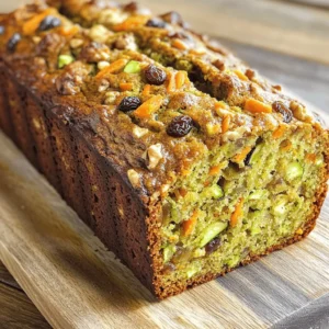To make your Carrot Apple Zucchini Bread, gather these fresh ingredients: - 1 cup freshly grated zucchini (about 1 medium zucchini) - 1 cup freshly grated carrots (about 2 medium carrots) - 1 cup peeled and grated apple (about 1 medium apple) - 1/2 cup vegetable oil - 1/2 cup packed brown sugar - 1/2 cup granulated sugar - 3 large eggs, at room temperature - 1 teaspoon pure vanilla extract - 2 cups all-purpose flour, sifted - 1 teaspoon baking powder - 1 teaspoon baking soda - 1 teaspoon ground cinnamon - 1/2 teaspoon ground nutmeg - 1/4 teaspoon salt - 1/2 cup chopped walnuts or pecans (optional) - 1/2 cup raisins or dried cranberries (optional) If you need to make swaps, here are some tips: - Zucchini: Use yellow squash if you can't find zucchini. - Apples: Choose a sweet apple like Fuji or Honeycrisp for added flavor. - Oils: Canola oil works well if you want a lighter taste. - Sugars: You can use all brown sugar or all granulated sugar if needed. - Eggs: Use flaxseed meal mixed with water as a vegan egg substitute. Fresh produce makes a big difference in your bread's taste. Here’s how to choose: - Zucchini: Look for firm, smooth skin. Avoid any with soft spots. - Carrots: Select bright orange carrots with no wrinkles or blemishes. - Apples: Choose apples that are firm and fragrant. The skin should be shiny and smooth. Using fresh ingredients ensures your Carrot Apple Zucchini Bread will be tasty and moist, just like the [Full Recipe] suggests! First, set your oven to 350°F (175°C). This temperature makes the bread rise just right. Next, take a 9x5-inch loaf pan. Lightly grease it with butter or oil. Then, dust the pan with flour. This step stops the bread from sticking. In a large bowl, combine the grated zucchini, carrots, and apple. Make sure they are fresh for the best taste. Add the vegetable oil, brown sugar, granulated sugar, eggs, and vanilla extract. Whisk this mixture until it is smooth and well combined. This creates the moist base for your bread. In a separate bowl, add the sifted flour, baking powder, baking soda, ground cinnamon, ground nutmeg, and salt. Whisk the dry ingredients well. This ensures every bite has the same great flavor. Slowly add the dry mixture into the wet mixture. Use a spatula to gently fold them together. Be careful not to overmix it. The batter should be slightly lumpy. This will keep the bread light and fluffy. Transfer the batter into the prepared loaf pan. Smooth the top with a spatula. This helps it rise evenly. Place the pan in the preheated oven. Bake for 50-60 minutes. To check if it’s done, insert a toothpick into the center. If it comes out clean, your bread is ready. Let it cool in the pan for about 10 minutes. Then, move it to a wire rack to cool completely. This keeps it moist and tasty. Enjoy your Carrot Apple Zucchini Bread! For the full recipe, click here. To make your Carrot Apple Zucchini Bread moist, use fresh, grated produce. The moisture from zucchini and apples keeps the bread soft. Be sure to squeeze out excess water from the zucchini. Use a light hand when mixing the batter. Overmixing can lead to a dense loaf. Remember, lumps in the batter are okay! One common mistake is not measuring ingredients accurately. Too much flour can dry out your bread. Another mistake is baking for too long. Always check for doneness with a toothpick. If it comes out clean, your bread is ready. Letting the bread cool in the pan for too long can also make it soggy. Move it to a rack quickly for best results. Serve your bread warm or at room temperature. A slice with cream cheese or butter adds richness. For a fun twist, top with a sprinkle of nuts or a drizzle of honey. Pair your bread with a warm cup of tea or coffee for a cozy treat. This Carrot Apple Zucchini Bread is perfect for breakfast or a snack. For the full recipe, check out the details above! {{image_4}} To make this bread gluten-free, swap regular flour with a gluten-free blend. Look for one that works well for baking. You can also add xanthan gum for better texture. This will help the bread rise and hold together nicely. You can add chia seeds or flaxseeds for more fiber. These seeds boost nutrition without changing the taste much. Instead of sugar, you can use honey or maple syrup for a natural sweetness. If you want fewer calories, you can cut the oil in half and use applesauce instead. For a fun twist, try adding a teaspoon of ginger or allspice. You can also mix in lemon zest for a bright flavor. If you enjoy spices, a dash of cardamom can add warmth. These small changes can make your carrot apple zucchini bread even more exciting. For a full recipe, check the Carrot Apple Zucchini Bread section above. To keep your Carrot Apple Zucchini Bread fresh, store it in an airtight container. This helps keep moisture in and air out. You can also wrap it in plastic wrap or aluminum foil for extra protection. Keep it at room temperature for up to three days. If you want to save it for longer, freezing is a great option. Freezing this bread is easy. First, let the bread cool completely. Then, slice it into pieces. Wrap each slice in plastic wrap tightly. After that, place the wrapped slices in a freezer-safe bag. Be sure to remove as much air as possible to prevent freezer burn. It will stay good for about three months in the freezer. When you want to enjoy a slice, take it out of the freezer. Let it thaw in the fridge overnight. For a quick heat-up, you can microwave a slice for about 15-20 seconds. If you prefer a crispier texture, warm it in the oven at 350°F (175°C) for about 5-10 minutes. Enjoy your warm, moist bread! Yes, you can! This bread is very flexible. You can swap the apple for mashed bananas or pears. You might add shredded sweet potatoes or pumpkin instead of zucchini. Just keep the same amount to maintain the bread's moistness. To make it egg-free, use flaxseed meal or applesauce. Mix 1 tablespoon of flaxseed with 3 tablespoons of water. Let it sit for five minutes to thicken. You can also use 1/4 cup of applesauce for each egg. If your bread turns out dense, it might be due to overmixing. Mix just until combined. Also, check your baking powder and baking soda for freshness. Too old can lead to dense bread. Adding a bit more grated zucchini can help lighten the texture. When stored properly, this bread lasts about one week at room temperature. If you keep it in the fridge, it can last up to two weeks. Make sure to wrap it well to keep it fresh. Yes, you can make it vegan! Just replace the eggs with flaxseed meal or applesauce as mentioned earlier. Use plant-based oil and ensure your sugars are vegan. This way, you can enjoy the flavors without any animal products. For the full recipe, you can refer to the Carrot Apple Zucchini Bread instructions. This guide covered all you need for a great Carrot Apple Zucchini Bread. You learned about ingredients, how to mix and bake, and tips for the best results. I shared ways to adapt the recipe, store leftovers, and answered common questions. Whether you want to impress friends or enjoy a treat, you now have the tools. Cooking should be fun and rewarding. Get baking and enjoy your delicious creation!