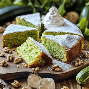 - 2 cups freshly grated zucchini - 1 ½ cups all-purpose flour - 1 cup granulated sugar - ½ cup packed light brown sugar - ⅓ cup vegetable oil - ½ cup unsweetened applesauce - 1 teaspoon pure vanilla extract - 1 teaspoon baking soda - ½ teaspoon baking powder - ½ teaspoon fine salt - 1 teaspoon ground cinnamon - ½ teaspoon ground nutmeg - ½ cup chopped walnuts or pecans (optional) - ½ cup semi-sweet chocolate chips (optional) When I make Zucchini Crazy Cake, I use fresh zucchini. It gives great moisture. You only need about two medium zucchinis for this cake. Grating them is easy and quick. The zucchinis mix well with sugar and spices. The flour creates that nice structure in the cake. I like to use all-purpose flour, but you can try other types if you want. The sugars add sweetness and a bit of depth. I use both granulated and brown sugar for the best flavor. Oil and applesauce keep the cake moist. They help the cake rise too. The vanilla extract adds a lovely touch. Baking soda and powder ensure the cake rises perfectly. Cinnamon and nutmeg give a warm, cozy flavor. You can also add nuts or chocolate chips for extra fun. Try different nuts like almonds or hazelnuts to change it up. You could also use almond or coconut extract for a new twist. For the full recipe, check the earlier section. You will love how these ingredients come together to create a moist and delicious treat! 1. Preheat your oven to 350°F (175°C). This step helps the cake bake evenly. 2. Prepare a 9x13-inch baking pan. Grease it with butter or cooking spray. Dust it with flour to stop sticking. 3. In a large bowl, mix together the grated zucchini, granulated sugar, brown sugar, vegetable oil, applesauce, and vanilla extract. Stir until it looks smooth and even. 1. In a different bowl, whisk together the flour, baking soda, baking powder, salt, cinnamon, and nutmeg. This ensures an even mix with no lumps. 2. Fold the dry mix into the wet zucchini mix. Stir gently until just combined. Avoid overmixing to keep the cake light. 1. Pour the batter into your prepared pan. Smooth the top with a spatula to create an even surface. 2. Bake in your preheated oven for 30-35 minutes. To check for doneness, insert a toothpick in the center. It should come out clean or with a few moist crumbs. 3. Once done, take the cake out of the oven. Let it cool in the pan for 10 minutes. Then, move it to a wire rack to cool completely. For the full recipe, check the earlier section. Enjoy this fun baking journey with your Zucchini Crazy Cake! To make the best Zucchini Crazy Cake, use fresh zucchini. Look for firm, shiny zucchinis without soft spots. Fresh zucchini keeps the cake moist without adding too much water. Before grating, slice the zucchini and remove any seeds. This step helps reduce extra moisture. While mixing the batter, fold gently. This keeps the cake light and fluffy. Overmixing can make it dense. Aim for just combined; it's okay if you see some flour pockets. Your cake will thank you for this careful touch. Once your cake cools, dust it with powdered sugar for a simple finish. If you want to get fancy, try a cream cheese frosting. It pairs perfectly with the cake's sweetness. For a fun twist, serve slices with ice cream or whipped cream. The cold creaminess contrasts nicely with the warm cake. This makes every bite a treat. Watch out for overmixing. It can ruin the light texture of your cake. Mix just until combined, and you’ll have a soft and tasty treat. Also, check for doneness carefully. Insert a toothpick into the center. It should come out clean or with a few moist crumbs. If it comes out wet, give it a few more minutes. Trust me; you want a perfectly baked cake from the start. {{image_4}} You can put a twist on Zucchini Crazy Cake. One fun option is the Chocolate Zucchini Crazy Cake. Just add cocoa powder to the batter. This change makes the cake rich and tasty. The chocolate hides the zucchini well. Kids and adults will love it! Another great option is the Gluten-free Zucchini Cake. Use a gluten-free flour blend instead of all-purpose flour. This way, you can enjoy the same moist texture without gluten. It’s a perfect treat for those with dietary needs! If you want a lighter cake, you can reduce the sugar. Consider using sugar substitutes like stevia or monk fruit. These swaps cut calories while keeping the sweetness. Your cake will still taste great! Adding more fruits or spices can boost flavor too. Try mixing in applesauce, mashed bananas, or even shredded carrots. You can also add spices like ginger or cloves. These small changes make your cake even more delicious and fun! To keep Zucchini Crazy Cake fresh, use an airtight container. This helps to keep moisture in and air out. If you don’t have a container, wrap the cake tightly in plastic wrap. You want to avoid any air exposure to keep it soft. Store the cake in a cool, dry place. It can last about 3 to 4 days on the counter. If you see any signs of mold, toss it right away. If you want to save Zucchini Crazy Cake for later, freezing is a great option. First, let the cake cool completely. Once cool, wrap it tightly in plastic wrap. Then, place it in a freezer bag or airtight container. This helps to prevent freezer burn. The cake can stay good in the freezer for up to 3 months. When you’re ready to eat it, remove it from the freezer. Let it sit in the fridge overnight to thaw. You can also let it sit at room temperature for a few hours. Once thawed, it will taste just as good as fresh! Yes, you can use frozen zucchini! Just make sure to thaw it first. Drain any excess water after thawing. This helps avoid a soggy cake. If you have frozen zucchini, it works well in this recipe. The cake will still be moist and delicious. To check if your cake is done, use a toothpick. Insert it into the center of the cake. If it comes out clean or with a few moist crumbs, the cake is ready. If you see wet batter, bake it a bit longer. The edges should pull away from the pan too. You can serve it with a dusting of powdered sugar. It looks nice and tastes great. For a fancier touch, add whipped cream or a scoop of ice cream on the side. Fresh berries also make a lovely garnish. These add color and flavor to your dessert. Zucchini Crazy Cake has some health benefits. Zucchini adds moisture and fiber. It keeps the cake light and moist without a lot of fat. Compared to other cakes, it has less sugar and fat. It can be a better choice for dessert. Plus, you can add nuts for protein. To see the full recipe, check out the link. This blog post covered how to make a tasty Zucchini Crazy Cake. We discussed required and optional ingredients, step-by-step instructions, and helpful tips. I shared common mistakes to avoid for the best results. You can personalize your cake with fun flavors and spice variations. Remember, storing leftovers is key to keeping your cake fresh. With these easy steps, you'll make a delicious dessert that impresses everyone. Enjoy creating your own version of this fun cake!