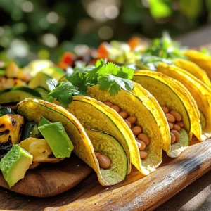 - 2 cups zucchini, grated - 1/2 cup almond flour - 1 large egg - 1/4 teaspoon garlic powder - 1/4 teaspoon onion powder - Salt and pepper, to taste - 1 tablespoon fresh cilantro, chopped (optional) - 1 tablespoon olive oil (for cooking) These ingredients come together to create soft, nutritious taco shells. Zucchini makes these shells light and healthy. Almond flour adds a nice texture and flavor. The egg acts as a binder, helping everything stay together. Garlic and onion powder bring in a savory touch. Add salt and pepper to taste for extra seasoning. If you want a fresh kick, toss in some chopped cilantro. Lastly, olive oil is key for cooking the shells. You can find the full recipe for these tasty taco shells in the earlier sections. Enjoy experimenting with these ingredients! To start, grate 2 cups of zucchini using a box grater. Next, you need to remove the moisture. Place the grated zucchini in a clean kitchen towel or cheesecloth. Twist the towel tightly to squeeze out as much water as you can. This step is key. If you skip it, your taco shells may turn out soggy. You want them to hold their shape and be firm. Now, grab a mixing bowl. Combine the drained zucchini with 1/2 cup of almond flour, 1 large egg, 1/4 teaspoon of garlic powder, 1/4 teaspoon of onion powder, and some salt and pepper. If you want to add a burst of flavor, toss in 1 tablespoon of chopped fresh cilantro. Stir the mix until it looks like a dough. This will help your taco shells hold together well. Before cooking, preheat a non-stick skillet over medium heat. Once it’s hot, drizzle in some olive oil. Make sure to tilt the pan so the oil coats the bottom evenly. Now, take about 1/4 cup of the zucchini mix and place it in the skillet. Flatten it gently to make a round shape, about 1/4 inch thick. Make sure to leave space between each shell. Cook the shells for about 3-4 minutes on one side until they turn golden brown. Use a spatula to flip them carefully. Cook the other side for another 3-4 minutes until they are set and lightly browned. After cooking, transfer the shells to a plate to cool. Repeat this until you finish all the zucchini mixture. Add more olive oil as needed. Once cooled, fill your taco shells with your favorite toppings. Try seasoned black beans, grilled veggies, zesty salsa, or creamy avocado for a tasty treat. For the full recipe, check out the details above. To avoid soggy shells, always drain the zucchini well. Grate it and then squeeze out the moisture using a towel. This step is key. Too much water makes your shells fall apart. Ensure even cooking by keeping the shells the same size. Use a measuring cup to scoop the mix. Flatten each shell to about 1/4 inch thick. This helps them cook evenly. Don't crowd the pan. Leave space between shells for air to circulate. Pair your zucchini taco shells with fresh, vibrant fillings. Try seasoned black beans, grilled veggies, or zesty salsa. You can even add creamy avocado for a rich touch. For presentation, arrange the filled shells on a colorful platter. Add lime wedges and extra cilantro for a pop of color. A sprinkle of chili flakes can add a nice kick. These small touches make your dish look great and taste even better! For the full recipe, check out the Soft Zucchini Taco Shells recipe. {{image_4}} To make your soft zucchini taco shells more exciting, you can add herbs and spices. Fresh herbs like basil or oregano can boost the flavor. A dash of cumin or smoked paprika adds warmth. If you prefer heat, try a pinch of cayenne pepper. If you need a substitute for almond flour, try coconut flour. Keep in mind, coconut flour absorbs more moisture. Use half the amount of coconut flour compared to almond flour. Adding a little extra egg can help bind the mixture together. You can fill your zucchini taco shells with many healthy toppings. Seasoned black beans, grilled chicken, or sautéed mushrooms are all tasty options. You can also use fresh veggies like bell peppers or corn for crunch. For vegetarian or vegan options, consider using lentils or quinoa. These provide protein and texture. Avocado or a dollop of cashew cream can add creaminess. Top your filled shells with fresh salsa or pico de gallo for a zesty kick. For the full recipe, check out the detailed instructions above. To keep your leftover taco shells fresh, store them in an airtight container. Place a paper towel at the bottom to absorb any moisture. This helps the shells stay crisp. Seal the container tightly and place it in the fridge. They will last for about three days. When you're ready to eat them, you can reheat the shells. Heat a non-stick skillet over medium heat. Place the shells in the skillet for about one minute on each side. This brings back their warmth and a bit of crispness. You can freeze both uncooked and cooked taco shells. To freeze uncooked shells, shape them and place them on a baking sheet. Make sure they don't touch each other. Freeze until firm, then transfer them to a freezer-safe bag. You can store these for up to three months. To freeze cooked shells, let them cool completely. Place them in an airtight container, separating layers with parchment paper. They will also stay good for about three months. When you're ready to use them, defrost the shells in the fridge overnight. For reheating, place them in a hot skillet for a couple of minutes. This keeps them tasty and warm. To make zucchini taco shells, start by grating 2 cups of zucchini. After grating, use a clean kitchen towel to squeeze out the extra moisture. This step is key to keeping the shells firm. In a bowl, mix the drained zucchini with 1/2 cup of almond flour, 1 egg, and seasonings like garlic powder and onion powder. Stir until it forms a dough. Next, heat a non-stick skillet over medium heat and add olive oil. Scoop 1/4 cup of the mixture into the skillet, flatten it to about 1/4 inch thick, and cook for 3-4 minutes until golden brown. Flip the shell and cook for another 3-4 minutes. Once done, cool the shells and fill them with your favorite toppings, like seasoned black beans or grilled veggies. Yes, zucchini taco shells are very healthy! Zucchini is low in calories and high in vitamins and minerals. It's rich in Vitamin C, which helps boost your immune system. Plus, zucchini contains fiber, aiding digestion and keeping you full. Almond flour is a great source of healthy fats and protein, making these shells a smart choice. Using fresh herbs like cilantro can also add flavor and nutrients. Overall, this recipe offers a tasty way to enjoy a nutritious meal. Yes, you can prepare these taco shells in advance! After cooking, let them cool and store them in an airtight container in the fridge for up to three days. You can also freeze the uncooked mixture. Just spoon the mixture onto parchment paper, freeze until solid, then transfer to a freezer bag. When ready to cook, thaw them in the fridge overnight and follow the cooking steps. This way, you can enjoy fresh taco shells whenever you want! For the complete recipe, check out the Full Recipe. Zucchini taco shells are a fun and healthy twist on a classic dish. We covered ingredients, preparation steps, and cooking tips. You learned how to avoid soggy shells and add flavorful toppings. Remember, these shells are not just tasty; they also pack good nutrition. You can store leftovers or freeze extras for later use. Enjoy experimenting with different flavors and fillings. Your meals can be both fun and healthy. Now, get cooking and enjoy these delicious zucchini taco shells!