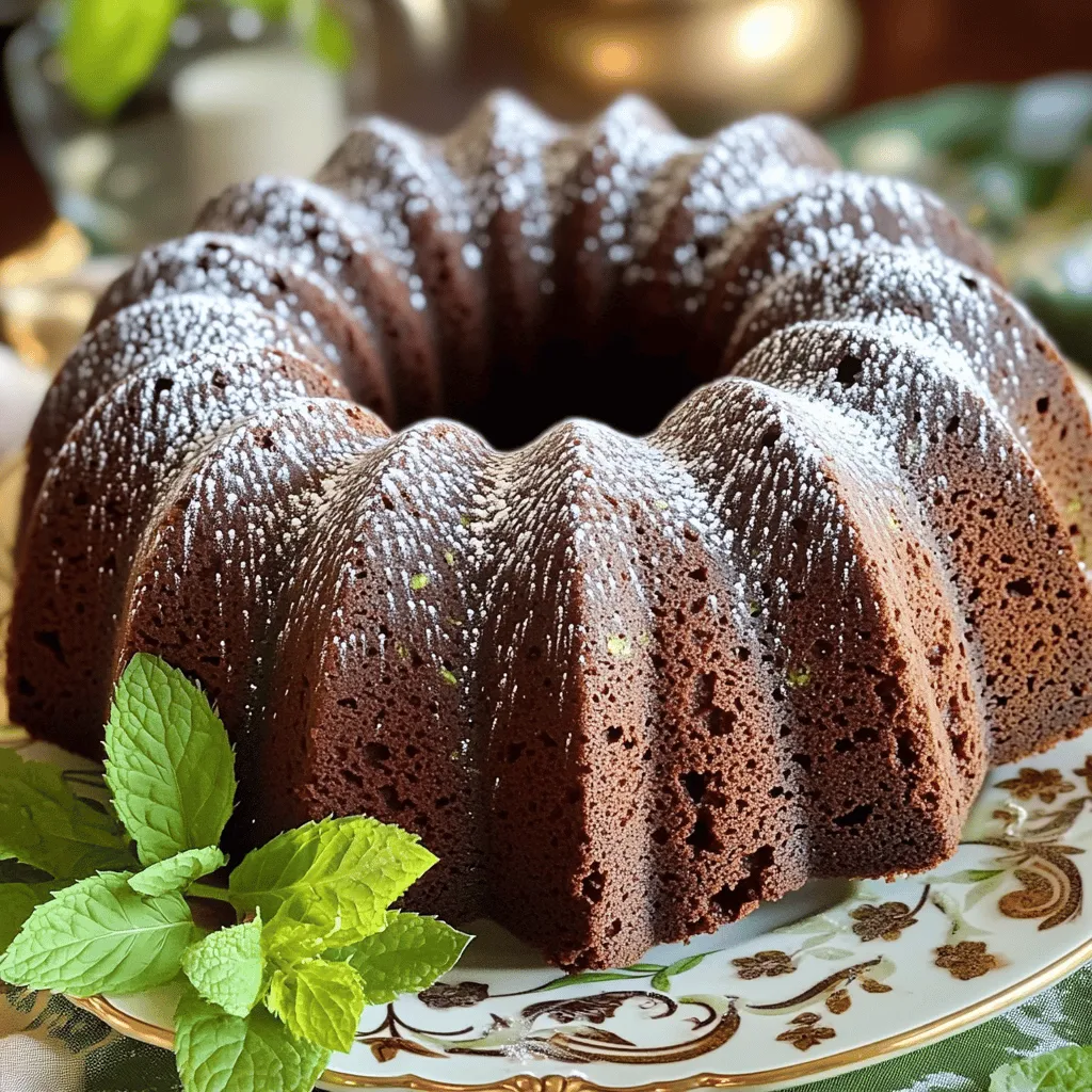 - 2 cups grated zucchini (about 2 medium zucchinis), well-drained - 1 ½ cups all-purpose flour - 1 cup unsweetened cocoa powder - 1 tsp baking soda - ½ tsp baking powder - 1 tsp salt - 1 tsp ground cinnamon - 1 cup granulated sugar - ½ cup packed brown sugar - ¾ cup vegetable oil - 3 large eggs, at room temperature - 2 tsp pure vanilla extract - 1 cup chocolate chips (semi-sweet or dark) - Optional: powdered sugar for dusting To create a rich and moist Chocolate Zucchini Bundt Cake, you need these key ingredients. Grated zucchini adds moisture and makes the cake tender. Be sure to drain it well to avoid excess water. Baking essentials like flour, cocoa powder, baking soda, baking powder, salt, and cinnamon provide structure and flavor. The granulated sugar and brown sugar sweeten the cake and give it a nice texture. The vegetable oil keeps the cake moist, while the eggs help it rise. Pure vanilla extract adds a lovely aroma, and chocolate chips offer delightful bursts of chocolate in every bite. I recommend using high-quality cocoa powder and chocolate chips for the best flavor. You can find the full recipe in the article to guide you through each step. Start by preheating your oven to 350°F (175°C). This step is key for even baking. Next, take a 10-inch Bundt pan and grease it well. I like to use butter or cooking spray, then add flour. This helps the cake come out easily. In a medium bowl, combine the dry ingredients. You need: - 1 ½ cups all-purpose flour - 1 cup unsweetened cocoa powder - 1 tsp baking soda - ½ tsp baking powder - 1 tsp salt - 1 tsp ground cinnamon Sift these ingredients together. Sifting helps to break up clumps and makes your cake fluffier. Set this bowl aside for later. In a large mixing bowl, mix the wet ingredients. You will need: - 1 cup granulated sugar - ½ cup packed brown sugar - ¾ cup vegetable oil - 3 large eggs, at room temperature - 2 tsp pure vanilla extract Whisk these together until the mix is smooth. This creates a base that adds moisture and flavor. It's important to get this mix right, as it impacts the cake’s taste. For the full recipe, refer to the earlier section. Start by mixing your dry ingredients. In a medium bowl, combine flour, cocoa powder, baking soda, baking powder, salt, and cinnamon. Sift these together to get rid of lumps. This keeps your cake light. In a large bowl, whisk together granulated sugar, brown sugar, oil, eggs, and vanilla. Mix until smooth. Next, add the dry mixture to the wet mixture. Do this slowly. Stir gently with a spatula until just combined. You want to keep some air in the batter. This helps your cake rise nicely. Now, it’s time for the fun part! Fold in the grated zucchini and chocolate chips. Make sure they spread evenly through the batter. The zucchini adds moisture and helps the cake stay soft. The chocolate gives it a rich flavor. Be careful not to over-mix. This can make your cake tough. Pour the batter into your prepared Bundt pan. Smooth the top with a spatula. Place it in the preheated oven at 350°F (175°C). Bake for about 50 to 60 minutes. Check if it’s done by inserting a toothpick into the center. If it comes out clean, your cake is ready! Once it’s done, take it out and let it cool in the pan for 15 minutes. This step helps it firm up. After that, turn it out onto a wire rack to cool completely. If you want, dust it with powdered sugar for a sweet finish. For the full recipe, refer to the earlier section. {{image_4}} To keep your Chocolate Zucchini Bundt Cake moist, use fresh zucchini. Grate the zucchini and make sure to drain it well. Excess water can make the cake soggy. Also, do not over-mix the batter. Mix just until combined to maintain moisture. Adding chocolate chips also helps enhance the moistness and adds a rich flavor. Bake the cake at 350°F (175°C) for 50 to 60 minutes. Start checking at 50 minutes using a toothpick. Insert it into the center. If it comes out clean, your cake is ready. If it has batter on it, give it more time. Every oven can be different, so keep an eye on your cake. To make your cake look great, serve it on a nice plate. You can dust the top with powdered sugar for a sweet finish. Adding fresh mint leaves can give it a pop of color. For a special touch, serve slices with vanilla ice cream. This adds a creamy contrast to the rich chocolate flavors. For the full recipe, check out the [Full Recipe]. You can change the flour for a different taste. Whole wheat flour adds a nutty flavor. Almond flour makes the cake more moist. If you want less sugar, try using honey or maple syrup. These options lend a unique twist to your cake. Adding nuts boosts the crunch factor. Walnuts or pecans work well in this cake. You can also try shredded coconut or dried fruit for extra flavor. Mix-ins make each bite exciting and full of surprises. Just fold them in gently to keep the cake light. Want a gluten-free cake? Use a gluten-free flour blend instead of all-purpose flour. Look for blends that have xanthan gum to help with texture. This swap keeps the cake rich and moist, just like the original. You won't miss the gluten at all! Check out the Full Recipe to see how these changes can fit in. Store your Chocolate Zucchini Bundt Cake in an airtight container. Keep it at room temperature for up to three days. If you want it to last longer, place it in the fridge. This will keep it fresh for about a week. Make sure to let it cool completely before wrapping or storing. Yes, you can freeze the cake. Wrap it tightly in plastic wrap, then place it in a freezer bag. It can stay in the freezer for up to three months. When you're ready to enjoy it, let it thaw in the fridge overnight. This way, it retains its moisture and taste. Chocolate zucchini cake began in the United States in the 1970s. Home cooks wanted to use extra zucchini from their gardens. They added it to cake batter, and the idea took off. This cake is popular for its rich taste and moist texture. The zucchini adds nutrients without changing the flavor. You can find versions of this cake in many cookbooks today, including the full recipe available online. You now have all the steps to bake a tasty Chocolate Zucchini Bundt Cake. We covered each ingredient, from grated zucchini to different sugars. I shared tips for mixing, baking, and cooling. You can also explore fun variations using nuts or gluten-free options. Remember, a good cake starts with great ingredients and care in baking. Enjoy every bite of your cake, and share it with friends. Happy baking!