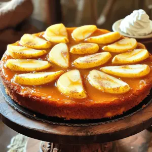 To make a delicious Caramel Pear Upside Down Cake, you will need the following ingredients: - 3 ripe pears, peeled, cored, and sliced - 1 cup brown sugar - 1/2 cup unsalted butter (1 stick) - 1 cup all-purpose flour - 1 teaspoon baking powder - 1/4 teaspoon salt - 1/2 cup granulated sugar - 2 large eggs - 1 teaspoon vanilla extract - 1/2 cup milk - 1 teaspoon ground cinnamon - Optional: whipped cream for serving To create this delightful cake, gather these tools and equipment: - 9-inch round cake pan - Medium saucepan - Mixing bowls - Whisk - Knife for slicing pears - Spatula for mixing - Toothpick for testing doneness You can add your own twist to the cake with these optional ingredients: - A pinch of nutmeg for warmth - Chopped nuts for crunch - Dried fruit for added sweetness - Different fruits like apples or peaches for variety - A drizzle of honey or maple syrup on top for extra flavor This list helps you prepare for a delightful baking experience. For the complete process, check out the Full Recipe. To make the caramel, start with a medium saucepan. Place it over medium heat, then add 1/2 cup of unsalted butter and 1 cup of brown sugar. Stir the mixture continuously. It should melt, mix, and become smooth. This will take just a few minutes. Once ready, pour the warm caramel into your greased 9-inch round cake pan. Now, let’s focus on the pears. Take 3 ripe pears and peel, core, and slice them. Artfully arrange these slices in the pan over the caramel. Make sure they slightly overlap. This will create a lovely pattern. It’s all about the presentation here, so take your time! Next, we’ll mix the batter. In a bowl, whisk together 1 cup of all-purpose flour, 1 teaspoon of baking powder, 1/4 teaspoon of salt, and 1 teaspoon of ground cinnamon. This is your dry mix. In a larger bowl, cream together 1/2 cup of granulated sugar and the remaining 1/2 cup of butter. Beat until fluffy, which takes about 3-5 minutes. Add 2 eggs one at a time, mixing well after each. Finally, stir in 1 teaspoon of vanilla extract. Now, it’s time to bake! Preheat your oven to 350°F (175°C). Gradually add the dry mix to the wet ingredients, alternating with 1/2 cup of milk. Start and end with the flour mix. Be gentle; you don’t want to overmix. Pour this batter over the pears in the pan. Bake for 35-40 minutes. Check with a toothpick to see if it comes out clean. After baking, let your cake cool in the pan for about 10 minutes. This helps it set. Run a knife around the edges to loosen it. Then, flip the cake onto a serving plate. You should see the beautiful pears on top, all glistening in the caramel. Enjoy this delightful treat warm or at room temperature! For a special touch, add whipped cream on the side. You can find the full recipe [Full Recipe]. To make the best Caramel Pear Upside Down Cake, avoid common mistakes. First, melt the butter and brown sugar slowly. If you rush, the caramel may burn. Stir the mixture well until it's smooth. This helps blend the flavors. Next, when you arrange the pears, overlap them nicely. This makes the cake look pretty. If the pears are uneven, they may not cook well. When mixing the batter, don’t overmix. Stir just until you see no more flour. This keeps the cake light and fluffy. To check if your cake is ready, use a toothpick. Insert it into the center. If it comes out clean, your cake is done. If it has batter on it, bake a few more minutes. Another method is to gently press the top of the cake. If it springs back, it’s ready. If not, give it some more time in the oven. This cake shines with a scoop of vanilla ice cream. The cold ice cream pairs well with the warm cake. You can also serve it with whipped cream. A sprinkle of cinnamon on top adds extra flavor. For a fun twist, top it with chopped nuts. They add a nice crunch. Enjoy your lovely cake with good company! {{image_4}} You can swap pears for other fruits. Apples work great in this cake. Their firm texture holds up well when baked. Try using ripe peaches for a sweet twist. Cherries or plums can also be fun. Each fruit adds its own flavor and charm to the cake. If you need a gluten-free cake, you can use gluten-free flour. Many brands offer a one-to-one substitute. Just make sure it has a good blend of starches. This will keep the cake light and fluffy. You can also use almond flour for a nutty taste. Just mix it with a little coconut flour for the best results. For extra flavor, you can add nuts to the cake. Chopped walnuts or pecans add a nice crunch. You might also want to mix in some chocolate chips for a sweet touch. Adding a pinch of nutmeg or cardamom can elevate the spices. These small changes can make your cake unique and delightful. To keep your cake fresh, you can cover it tightly with plastic wrap. If you have a cake dome, that works great too. Store the cake at room temperature for up to two days. If you need to keep it longer, the fridge is a good option. Just remember that cold can change the texture a bit. Freezing is a smart way to save extra cake. First, let the cake cool completely. Then, slice it into pieces for easy thawing. Wrap each piece in plastic wrap, then place them in a freezer bag. Make sure to remove as much air as possible. You can freeze the cake for up to three months. When you want to eat it, move a piece to the fridge for a few hours or overnight to thaw. To enjoy your cake warm, you can reheat it easily. Preheat your oven to 300°F (150°C). Place a slice of cake on an oven-safe plate. Cover it with foil to stop it from drying out. Heat for about 10-15 minutes. You can also use the microwave, but be careful. Heat in short bursts of 10-15 seconds. This keeps the cake moist and tasty. Enjoy your delicious treat warm! You can use apples, peaches, or plums as substitutes. Each fruit brings a unique taste. Apples add crunch, while peaches offer sweetness. Use fruits that are ripe but firm to avoid mushiness. Yes, you can prepare this cake a day in advance. Just store it in an airtight container. If you make it early, the flavors will blend nicely. This way, you save time on serving day. To prevent sticking, grease the cake pan well with butter. You can also line the bottom with parchment paper. This extra step helps the cake release easily after baking. Serve this cake warm or at room temperature. For a special touch, add whipped cream on top. A scoop of vanilla ice cream also makes it delightful. The cake stays fresh for about 2-3 days at room temperature. Just keep it covered. For longer storage, consider refrigerating it. This keeps the cake moist and tasty. In this article, we covered how to make Caramel Pear Upside Down Cake. We discussed the needed ingredients like pears and brown sugar. I shared tips for tools and equipment, plus ideas for tasty variations. You learned step-by-step instructions, common mistakes to avoid, and serving suggestions. Baking is fun, and this cake is a treat! Enjoy experimenting with flavors and techniques. Happy baking!