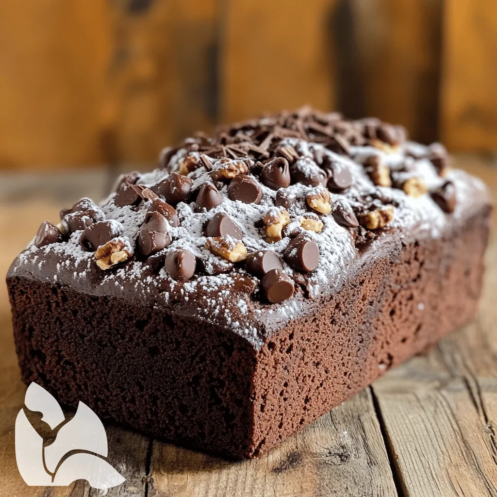 - 1 medium zucchini, finely grated - 1 cup all-purpose flour - 1/2 cup unsweetened cocoa powder - 1 teaspoon baking soda - 1/2 teaspoon baking powder - 1/2 teaspoon salt - 1/2 teaspoon ground cinnamon - 1/2 cup granulated sugar - 1/2 cup packed brown sugar - 1/2 cup vegetable oil - 2 large eggs - 1 teaspoon pure vanilla extract - 1/2 cup chocolate chips (optional) - 1/2 cup chopped walnuts or pecans (optional) The ingredients for Chocolate Zucchini Bread are simple yet powerful. The grated zucchini adds moisture and nutrition. This means your bread stays soft and tasty. The cocoa powder gives it a rich chocolate flavor. Combine that with the sweet sugars, and you have a dessert that feels like a treat. Let’s break down the ingredients: - Zucchini: This veggie is key. It adds moisture without changing the taste much. Plus, you get a boost of vitamins. - Flours and Cocoa: All-purpose flour gives the bread structure. Cocoa powder brings that deep, chocolate flavor. - Leavening Agents: Baking soda and baking powder help the bread rise. They make it fluffy and light. - Sugars: Granulated sugar and brown sugar balance sweetness and add depth. - Oils and Eggs: Oil keeps the bread moist. Eggs bind everything together and add richness. - Vanilla Extract: This adds a lovely aroma and enhances the chocolate taste. - Optional Add-ins: Chocolate chips and nuts add more texture and flavor. They make each bite special. This recipe is easy to follow, and you will love how it turns out. You can find the full recipe at the end of this section. - Preheat oven to 350°F (175°C) - Grease 9x5-inch loaf pan Start by preheating your oven to 350°F. This step is important for even baking. While the oven heats, grab a 9x5-inch loaf pan. Grease it well to keep the bread from sticking. You can use butter or cooking spray. - Sift flour, cocoa powder, baking soda, baking powder, salt, and cinnamon In a large bowl, sift together your dry ingredients. This includes all-purpose flour, unsweetened cocoa powder, baking soda, baking powder, salt, and ground cinnamon. Sifting helps mix everything well and prevents lumps. - Blend sugars, oil, eggs, and vanilla In a separate bowl, blend the sugars, vegetable oil, eggs, and vanilla extract. Use a whisk or fork to mix until smooth. This step creates a nice base for your bread. The sugars help to sweeten and add moisture. - Fold in grated zucchini and gently mix dry ingredients into wet Now, fold in the grated zucchini. This zucchini adds moisture and makes the bread soft. Next, slowly mix the dry ingredients into the wet mixture. Use a rubber spatula to combine gently. Be careful not to overmix; just stir until you see no dry flour. - Pour batter into the pan and bake for 50-60 minutes - Check for doneness with a toothpick Pour the batter into your prepared loaf pan. Smooth the top with your spatula. Place it in the oven and bake for 50-60 minutes. To check if it's done, insert a toothpick into the center. If it comes out clean or with a few crumbs, your bread is ready! Enjoy the process and the aroma that fills your kitchen as the bread bakes! For the complete recipe, you can refer to the Full Recipe section. To avoid overmixing the batter, mix gently. After adding dry ingredients, fold until no flour streaks show. Overmixing makes the bread tough. For greasing the pan, use a light coat of vegetable oil or butter. Ensure every corner is covered. This prevents sticking and helps the bread come out easily. If you want added moisture, try using applesauce or mashed banana. Both work well and bring a sweet touch. You can also use shredded carrots for a unique twist. To enhance chocolate flavor, add a bit of espresso powder. This small amount boosts the chocolate taste. You can also use dark chocolate chips instead of semi-sweet for a richer taste. For serving, slice the bread warm and sprinkle with powdered sugar. You can also serve it with a dollop of whipped cream or a scoop of vanilla ice cream. Pair the bread with a cup of coffee or a glass of milk. The flavors mix well together, creating a perfect treat moment. {{image_4}} You can make Chocolate Zucchini Bread healthier with simple swaps. Use sugar substitutes like stevia or monk fruit. These options cut down on sugar without losing flavor. You can also try whole wheat flour instead of all-purpose flour. This change adds fiber and nutrients, making your bread more wholesome. Want to add a twist to your recipe? Try adding spices like nutmeg or cardamom. These spices deepen the flavor and bring warmth to each bite. You can also mix in dried fruits like raisins or cranberries. Nuts, such as almonds or pecans, add crunch and a delightful surprise. Get creative with your ingredients! Use flavored chocolate chips, such as mint or orange. These flavors can change the whole vibe of the bread. If you love coffee, add a bit of espresso powder. This will give your bread a rich mocha twist that coffee lovers will adore. For the full recipe, check out the main section above. To keep your Chocolate Zucchini Bread fresh, store it in an airtight container. This helps lock in moisture and flavor. You can use a plastic bag or a covered cake keeper. Keep it at room temperature for up to three days. If you want to save it for longer, consider refrigerating it. Just remember to wrap it well to prevent drying out. Freezing Chocolate Zucchini Bread is easy. First, let the bread cool completely after baking. Then, wrap it tightly in plastic wrap. Make sure there are no air pockets. Next, place the wrapped bread in a freezer bag. Label the bag with the date. This way, you can enjoy it later. When you're ready to eat it, take it out of the freezer. Let it thaw overnight in the fridge. If you want to eat it warm, you can reheat slices in the oven. Set the oven to 350°F (175°C) and heat for about 10 minutes. This brings back the delicious texture and taste. Enjoy your Chocolate Zucchini Delight! Yes, you can use frozen zucchini. Just thaw and drain it first. This helps prevent excess water in your bread. Frozen zucchini works well because it keeps the flavor and nutrients. However, fresh zucchini gives a better texture. If using frozen, be sure to squeeze out any extra moisture after thawing. Chocolate Zucchini Bread can last about 3-5 days at room temperature. To keep it fresh, store it in an airtight container. If you want it to last longer, consider refrigerating it. In the fridge, it can last up to one week. You can also freeze the bread for up to three months. Just wrap it tightly in plastic wrap and then foil. If you want to make a vegan version, you can use several egg substitutes. Here are some options: - 1/4 cup unsweetened applesauce - 1/4 cup mashed banana - 1 tablespoon ground flaxseed mixed with 2.5 tablespoons water (let sit for 5 minutes) These substitutes act as binders and add moisture. Each option will slightly change the flavor, but they work well in this recipe. Yes, you can make mini loaves or muffins! For mini loaves, use a smaller pan and bake for about 30-35 minutes. For muffins, fill each cup about two-thirds full. Bake them for about 20-25 minutes. Check for doneness with a toothpick. They should come out clean when ready. These smaller versions are perfect for sharing! For the full recipe, check out the details above. This blog post covered how to make delicious Chocolate Zucchini Bread. We listed the key ingredients and provided nutritional info. The step-by-step instructions made baking easy. Tips helped enhance flavor and texture. We explored healthier variations and shared storage advice. Baking this bread is fun and rewarding. You’ll enjoy how tasty it is and feel good about adding zucchini. Try the different variations to find your favorite. This recipe can please everyone, so don’t hesitate to share it!