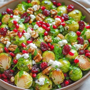 - 1 pound Brussels sprouts - 2 tablespoons extra-virgin olive oil - 1/4 cup crumbled feta cheese - 1/4 cup dried cranberries - 1/4 cup chopped walnuts - 1/4 cup pomegranate seeds - 3 tablespoons balsamic vinegar - 1 tablespoon honey - 1 teaspoon Dijon mustard - Fresh parsley for garnish The main ingredients for this salad are fresh and simple. Brussels sprouts form the base. I love using Brussels sprouts because they offer a lovely crunch. The olive oil helps them roast well. It adds a nice flavor too. Feta cheese gives a creamy texture that blends well with the sprouts. Dried cranberries add sweetness. They contrast nicely with the salty feta. I enjoy the crunch of walnuts in this salad. They add a satisfying bite. Pomegranate seeds give a burst of flavor and color. They make the dish look vibrant. Finally, the balsamic vinegar, honey, and Dijon mustard create a tangy dressing. This dressing ties everything together. It balances the sweet and savory flavors beautifully. - Sea salt and freshly cracked black pepper - Goat cheese as an alternative - Pecans instead of walnuts - Cherries for variation in dried fruit Seasoning is key for any salad. I always use sea salt and fresh black pepper for taste. If you want to change things up, try goat cheese instead of feta. It adds a nice tang. You can switch walnuts for pecans for a sweeter crunch. If you want a bolder flavor, use cherries in place of cranberries. The mix of flavors will surprise you. Each of these options makes the salad your own. For the full recipe, check the details above. - Preheat oven to 400°F (200°C). - Combine Brussels sprouts with olive oil and season with salt and pepper. - Transfer to a baking sheet for roasting. To start, heat your oven to 400°F. This temperature helps the Brussels sprouts roast well. In a big bowl, mix the halved Brussels sprouts with two tablespoons of olive oil. Make sure every piece is coated. Then, add sea salt and freshly cracked black pepper to taste. Next, spread the seasoned Brussels sprouts out on a baking sheet. Place them in a single layer. This allows them to roast evenly. - Roast Brussels sprouts for 20-25 minutes. - Stir halfway through for even cooking. Now, roast the Brussels sprouts for 20 to 25 minutes. You want them to be tender and a bit brown. Stir them halfway through cooking. This step ensures they cook evenly and develop a nice caramelized look. - Whisk together balsamic vinegar, honey, and Dijon mustard. - Ensure dressing is smooth and well combined. While the Brussels sprouts roast, let's make the dressing. In a small bowl, whisk together three tablespoons of balsamic vinegar, one tablespoon of honey, and one teaspoon of Dijon mustard. Whisk until the mixture is smooth and well combined. This dressing adds a delightful tangy flavor to the salad. After roasting, let the Brussels sprouts cool for a few minutes. Then, you can combine everything for a delicious Balsamic Brussels Sprout Salad. You can check the Full Recipe for more details. To get the best caramelization on Brussels sprouts, start with high heat. Roasting at 400°F (200°C) works wonders. Cut them in half to expose more surface area, which helps them brown beautifully. Toss them with olive oil, salt, and pepper for flavor. Stir halfway through roasting to ensure even cooking. This results in a crispy outside and tender inside. Balancing flavors in the salad is key. The sweetness from honey or maple syrup pairs well with the tang of balsamic vinegar. This mix creates a lovely contrast. You can also add dried cranberries for a sweet burst that complements the tangy dressing. For an eye-catching display, serve your salad in a large, shallow bowl. This allows the colors to shine. Pomegranate seeds add a pop of red, making the dish more appealing. Scatter some extra seeds on top just before serving. They not only look great, but they also bring a delightful crunch. When choosing cheese, crumbled feta is a great choice. It adds creaminess and tang. You can also try goat cheese for a bolder flavor. If you want a richer taste, use aged cheese like Parmesan. Adding nuts will elevate the texture. Chopped walnuts or pecans provide a satisfying crunch. They also bring extra nutrients and flavor. This combination of creamy cheese, crunchy nuts, and tender Brussels sprouts makes every bite exciting. For the full recipe, check out the Balsamic Brussels Sprout Salad! {{image_4}} You can easily make this dish vegan. Just swap honey for maple syrup. This small change keeps the flavor rich and sweet. For those with gluten issues, rest assured. This salad is naturally gluten-free. Just check your dressing and toppings for hidden gluten. Add a burst of flavor with citrus fruits. Oranges and lemons work well to brighten the dish. You can also spice things up. A pinch of cayenne adds heat, while smoked paprika gives depth. These options cater to your taste and mood. Feel free to get creative with your greens. Instead of Brussels sprouts, use kale or spinach. Both add a fresh, vibrant taste. You can also play with dressings. Try a creamy tahini or a zesty lemon vinaigrette. This will give your salad a new twist. For the full recipe, check out the details above. To keep your Balsamic Brussels Sprout Salad fresh, choose airtight containers. Glass containers work best because they are easy to clean and do not retain odors. You can also use plastic containers, but make sure they seal well. Store your salad in the fridge for up to three days. After that, the ingredients may lose their crunch and flavor. If you want to enjoy the salad warm, heat the roasted Brussels sprouts in the oven. Set your oven to 350°F (175°C) and heat for about 10 minutes. Stir them once to ensure even warming. If you like your salad cold, serve it right from the fridge. Cold salads retain their crispness and refreshing taste. For meal prep, keep the ingredients separate until you are ready to serve. Store the roasted Brussels sprouts in one container. Place the feta cheese, dried cranberries, walnuts, and pomegranate seeds in separate containers. This will help keep everything fresh. When it’s time to eat, simply mix everything together. This way, you’ll have a quick and delicious meal ready in no time! For the full recipe, check out the details above. Yes, you can make this salad ahead of time. To prep in advance, roast the Brussels sprouts and store them in the fridge. Keep the dressing separate until you are ready to serve. This keeps the salad fresh and crisp. You can mix it all together about an hour before serving. This way, the flavors meld without making the greens soggy. You can get creative with this salad. Here are some ideas: - Substitute feta with goat cheese for a creamier taste. - Add sliced apples or pears for sweetness. - Toss in some cooked quinoa for added protein. - Use different nuts like pecans or almonds for crunch. - Try adding citrus fruits like oranges for a zesty twist. These additions can enhance the flavor and texture, making it your own. This salad can last about 3 days in the fridge. Ensure you store it in an airtight container to keep it fresh. If you mixed in the dressing, consume it within 1-2 days. Always check for freshness before eating. If it smells off or looks wilted, it's best to toss it. Yes, this salad is great for meal prep! To make it a week-long staple: - Roast the Brussels sprouts on the weekend. - Make the dressing and store it separately. - Keep all other ingredients ready to mix. This way, you can enjoy fresh, tasty meals throughout the week without much fuss. For the full recipe, check out the provided link. This Balsamic Brussels Sprout Salad is full of great flavors and textures. You learned about the key ingredients and steps needed to prepare it. I shared tips for perfecting the dish and variations to suit your taste. You can feel confident in customizing your salad to fit your needs. Proper storage and meal prep tips will help keep it fresh. Enjoy making this salad, and share it with friends and family for a healthy treat!