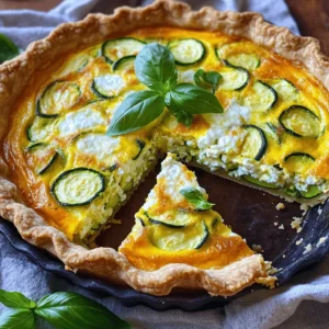 To create a delicious Cottage Cheese Zucchini Quiche, gather these simple items: - 1 pre-made pie crust (store-bought or homemade) - 1 medium zucchini, grated - 1 cup cottage cheese - 3 large eggs - 1 cup shredded mozzarella cheese - 1/2 cup grated Parmesan cheese - 1 small onion, finely chopped - 2 cloves garlic, minced - 1 teaspoon dried oregano - 1 teaspoon salt - 1/2 teaspoon black pepper - 1 tablespoon olive oil - Fresh basil leaves, for garnish (optional) You can switch things up with some optional ingredients. Consider adding: - Cooked bacon or ham for extra protein - Fresh spinach for added greens - Different cheeses like feta or cheddar - Fresh herbs like thyme or dill for a flavor boost Using fresh ingredients can make your quiche taste amazing. Fresh zucchini has a crisp texture and bright flavor. Fresh herbs add a burst of aroma and taste. The quality of your cheese matters too. Choose good mozzarella and Parmesan for the best results. Fresh ingredients not only enhance flavor but also provide better nutrition. Always aim for the freshest produce you can find when making this quiche. For the full recipe, check the details above. Start your quiche by preheating the oven to 375°F (190°C). This helps the quiche cook evenly. While it heats, gather your ingredients. You need a pre-made pie crust, zucchini, cottage cheese, eggs, mozzarella, Parmesan, onion, garlic, oregano, salt, and pepper. Grate the zucchini and chop the onion. Mince the garlic. These steps lay the foundation for a tasty quiche. In a medium skillet, heat one tablespoon of olive oil over medium heat. Add the chopped onion and minced garlic. Sauté them for about 3-4 minutes. You want them soft and fragrant. Next, add the grated zucchini. Cook for another 3-4 minutes, stirring often. The zucchini will soften and release moisture. Once done, take it off the heat and let it cool a bit. Grab a large mixing bowl. Whisk the three eggs until frothy. Then add one cup of cottage cheese, one cup of shredded mozzarella, and half a cup of grated Parmesan. Mix in one teaspoon of dried oregano, one teaspoon of salt, and half a teaspoon of black pepper. Stir until everything is well combined. This mixture is the heart of your quiche. Now, fold the sautéed zucchini and onion mixture into the egg and cheese mixture. Make sure it’s evenly mixed. Carefully pour this filling into the pre-made pie crust. Use a spatula to spread it out smoothly. This step ensures each slice has a good mix of flavors. Place the quiche in your preheated oven. Bake for 30-35 minutes. Keep an eye on it. The center should set, and the top should turn a light golden color. Once baked, remove it from the oven. Let it cool for 5-10 minutes before slicing. This resting time helps the quiche firm up, making it easier to serve. Enjoy your delicious creation! For the full recipe, refer back to the ingredients listed above. To cook zucchini for quiche, start by grating it. Grating helps it blend well with other ingredients. Sauté the grated zucchini in a pan with oil. Cook it for a few minutes until soft. This step removes excess water. Less moisture means a firmer quiche. Always season your zucchini with salt. Salt draws out more water, helping it cook down. For a crisp crust, blind bake your pie crust first. This means baking it without filling. Use pie weights or dried beans to keep it flat. Bake it for about ten minutes at 375°F. Let it cool before adding your filling. A pre-baked crust keeps it from being soggy. If you want extra flavor, brush the crust with olive oil before baking. This quiche pairs well with a light salad. A fresh green salad adds crunch and color. You can also serve it with a dollop of sour cream or yogurt. For a heartier meal, add crusty bread or roasted veggies. Feel free to garnish with fresh herbs like basil or parsley for extra taste. Oven temperatures can vary. Always check your quiche a few minutes early. If your oven runs hot, it may cook faster. Look for a light golden color on top. The center should be set but still slightly jiggly. If your quiche needs more time, bake it in five-minute intervals. This way, you avoid overcooking. For the full recipe, check out the Cottage Cheese Zucchini Quiche section! {{image_4}} You can add protein to your quiche for extra flavor and nutrition. Bacon brings a crispy, salty taste. Simply cook it until crispy, crumble it, and mix it in with the other ingredients. Ham is another great choice. Chop it into small pieces and fold it into the mix. For a lighter option, consider spinach. Just sauté fresh spinach until wilted and add it to your filling. Each option will give your quiche a tasty twist. While mozzarella and Parmesan are classic, feel free to experiment with other cheeses. Feta adds a tangy flavor. Crumble it into your mixture for a Mediterranean flair. Cheddar cheese gives your quiche a rich, sharp taste. Shred it and mix it in with the other cheeses. You can even combine different cheeses to create your perfect flavor blend. If you prefer a gluten-free quiche, try an almond flour crust. It’s easy to make. Just mix almond flour with melted butter and a pinch of salt. Press it into your pie dish and bake it briefly before adding your filling. This crust will give a nutty flavor and a satisfying crunch. It’s a great way to enjoy your quiche while avoiding gluten. For the complete recipe, check out the Full Recipe. To keep your leftover quiche fresh, let it cool first. Once cool, wrap each slice in plastic wrap. You can also place the slices in an airtight container. Store it in the fridge for up to three days. This keeps the flavors intact and prevents it from drying out. If you want to save some quiche for later, freezing is a great option. First, slice the quiche into wedges. Wrap each slice tightly in plastic wrap, then place them in a freezer bag or container. Label the bag with the date. You can freeze it for up to three months. This way, you’ll have a tasty meal ready when you need it. When you're ready to enjoy your quiche again, preheat your oven to 350°F (175°C). Place the slices on a baking sheet. Cover them loosely with foil to keep moisture in. Bake for about 15-20 minutes, or until heated through. This method keeps the crust crispy and the filling warm. If you’re in a hurry, you can also use the microwave. Heat the slice for 1-2 minutes, but the oven gives better results. Enjoy your Cottage Cheese Zucchini Quiche just like it was fresh! For the full recipe, check the previous sections. Yes, you can make this quiche ahead of time. After baking, let it cool completely. Cover it well and store it in the fridge. It stays fresh for up to three days. You can also reheat it in the oven for a warm meal. This makes it a great option for busy days or meal prep. If you don't have a pie crust, you can use other options. A layer of cooked rice or quinoa works well. You can also make a crust using mashed potatoes. Just press them into the dish to create a base. This keeps the filling intact and adds extra flavor. You can use frozen zucchini, but there are some tips. Thaw it completely and drain the excess water. This helps avoid a soggy quiche. Frozen zucchini can work well, especially if fresh zucchini isn't available. To boost the health factor of your quiche, try these ideas: - Use whole grain crust or skip the crust. - Add more vegetables like spinach or bell peppers. - Substitute low-fat cottage cheese for a lighter version. - Reduce cheese amounts and add herbs for flavor. These options enhance the nutrition without losing taste. Enjoy your delicious and healthy Cottage Cheese Zucchini Quiche! For the full recipe, check the earlier section. Cottage cheese zucchini quiche offers a great blend of flavors and nutrition. We explored the key ingredients, step-by-step cooking, and tips for a perfect dish. Remember to use fresh ingredients for the best taste. You can customize it with proteins or different cheeses to fit your taste. Store leftovers well, and it will be just as tasty later. Enjoy making this easy quiche as a healthy meal or snack option! Each bite will remind you why you love cooking with fresh foods.
