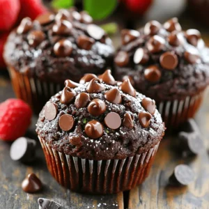 - 1 cup finely grated zucchini (from about 1 medium zucchini, with excess moisture removed) - 1 cup all-purpose flour - 1/2 cup unsweetened cocoa powder - 1/2 cup granulated sugar - 1/2 cup packed brown sugar - 1/2 teaspoon baking soda - 1/2 teaspoon baking powder - 1/4 teaspoon salt - 1/2 cup vegetable oil or melted coconut oil - 2 large eggs - 1 teaspoon vanilla extract - 1/2 cup semi-sweet chocolate chips (plus additional for topping) Selecting fresh zucchini is key. Look for small to medium-sized zucchinis. They should feel firm and have shiny skin. Avoid any with soft spots or blemishes. When you grate your zucchini, make sure to squeeze out excess moisture. This keeps your muffins from getting soggy. If you need substitutions, you can replace all-purpose flour with whole wheat flour. For a lower sugar option, try using coconut sugar or a sugar substitute. You can also swap vegetable oil with applesauce for a lighter version. These swaps still deliver that rich chocolate flavor and moist texture. Check out the Full Recipe for more details on making these tasty treats! 1. Preheating the oven and preparing the muffin tin Start by preheating your oven to 350°F (175°C). This is key for even baking. Next, grab a muffin tin. Line it with paper liners or lightly grease each cup with cooking spray. This helps the muffins come out easily. 2. Mixing dry ingredients In a big bowl, sift together the all-purpose flour, unsweetened cocoa powder, granulated sugar, brown sugar, baking soda, baking powder, and salt. Use a whisk to mix them well. This step ensures your muffins are fluffy and free of lumps. 3. Combining wet ingredients Take a separate bowl. Crack the two large eggs inside and beat them lightly. Then, add the vegetable oil and vanilla extract. Whisk this mixture until it looks smooth and even. This blend adds moisture and flavor. 4. Incorporating zucchini and chocolate chips Gradually pour the wet mixture into the dry ingredients. Gently stir until the batter is just combined. Be cautious not to over-mix; this keeps the muffins light. Now, fold in the finely grated zucchini and chocolate chips. Mix them until they’re spread out evenly. These steps will help you create delightful, moist double chocolate zucchini muffins that everyone will enjoy! For the complete recipe, check out the Full Recipe section. To make sure your muffins stay moist, squeeze the zucchini to remove excess liquid. This step keeps the muffins soft and tender. Avoid over-mixing when you combine the wet and dry ingredients. Stir gently until just combined; lumps are okay. Over-mixing can make the muffins tough. For perfect baking time, set your timer for 18-20 minutes. Check doneness by inserting a toothpick into the center. If it comes out with a few moist crumbs, your muffins are ready. After your muffins cool, dust them lightly with powdered sugar. This adds a nice touch. Serve them alongside fresh berries for a pop of color and flavor. For storage, place muffins in an airtight container at room temperature. They stay fresh for about three days. If you want to save them for longer, freeze them. Just wrap each muffin well in plastic wrap. When you're ready to eat, reheat them in the microwave or oven to restore their moist texture. {{image_4}} You can tweak the ingredients in many ways. - Using whole wheat flour: This adds fiber and a nutty flavor. Replace all-purpose flour with whole wheat flour in a 1:1 ratio. The muffins will still be soft and delicious. - Alternative sweeteners: If you want to cut down on sugar, use maple syrup or honey. You can also try stevia or monk fruit. Just remember to adjust the liquid in your recipe. - Adding nuts or different types of chocolate: For a crunchy texture, add chopped nuts like walnuts or pecans. You can also mix in dark chocolate chips or white chocolate for a fun twist. You can make these muffins fit many diets. - Gluten-free options: To make this recipe gluten-free, substitute the all-purpose flour with a gluten-free blend. This works well for muffins and keeps them fluffy. - Vegan modifications: Replace the eggs with flax eggs or applesauce. Use plant-based oil and dairy-free chocolate chips for a vegan treat. - Low-sugar adaptations: Use less sugar or try unsweetened applesauce. This will keep your muffins sweet without too many calories. These variations make double chocolate zucchini muffins fun and adaptable. You can create a treat that fits your taste or diet! Check out the Full Recipe for more details. To keep your double chocolate zucchini muffins fresh, use a tight container. A plastic or glass container works well. You can also wrap them in plastic wrap. This helps keep out air and moisture. Store them at room temperature for up to three days. If you want to keep them longer, consider freezing them. To freeze muffins, let them cool completely first. Then, wrap each muffin in plastic wrap. Place them in a freezer-safe bag or container. They can last up to three months in the freezer. When ready to eat, just thaw them overnight in the fridge or at room temperature. You can reheat muffins in two simple ways: the microwave or oven. - Microwave: Put a muffin on a plate. Heat it for about 15-20 seconds. Check if it is warm enough. If not, heat it in short bursts. - Oven: Preheat your oven to 350°F (175°C). Wrap the muffin in foil to keep it moist. Heat for about 10-15 minutes. This method keeps the muffin soft and warm. Both methods work well, but the oven keeps them fresher. Enjoy your tasty muffins warm and moist! For the full recipe, check out the link provided. Can I use frozen zucchini? Yes, you can use frozen zucchini. Just thaw it first and squeeze out extra moisture. This helps keep your muffins light and fluffy. How can I tell when the muffins are done? Check them at 18 minutes. Insert a toothpick in the center. If it comes out clean or with a few crumbs, your muffins are done. What can I serve with double chocolate zucchini muffins? These muffins pair well with fresh fruit or a scoop of yogurt. You can also enjoy them with a cup of coffee or tea. Can I make these muffins ahead of time? Yes, you can! Make them a day before and store them in an airtight container. They taste great the next day. What are the nutritional benefits of zucchini in baking? Zucchini adds moisture without many calories. It's rich in vitamins A and C. It also provides fiber, which is good for digestion. How to make double chocolate zucchini muffins? To make these muffins, follow the [Full Recipe]. Mix your dry ingredients first, then add wet ones. Fold in zucchini and chocolate chips for the best results. What is the best way to incorporate zucchini into baked goods? Grate the zucchini finely and remove excess moisture. This helps it blend well without altering the texture of your baked goods. Are these muffins kid-friendly? Yes, kids love these muffins! They taste like a treat but have hidden veggies. It's a sneaky way to get them to eat more vegetables. In this blog post, we explored how to make double chocolate zucchini muffins. You learned about selecting fresh zucchini and the right ingredients. I shared step-by-step instructions for mixing and baking. Tips for moist muffins and presentation enhance your baking experience. Variations allow for dietary needs, while storage info ensures freshness. Remember, these muffins are not just tasty; they can fit many diets. Enjoy baking and share your creations!