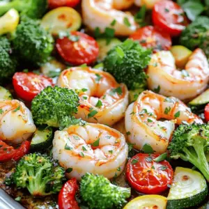 - Shrimp Details: Use 1 pound of large shrimp. Make sure they are peeled and deveined. This size gives a nice bite and cooks evenly. - Fresh Vegetables: - 2 cups of fresh broccoli florets. Cut them into bite-sized pieces. - 1 red bell pepper, chopped into small pieces. This adds a sweet crunch. - 1 medium zucchini, sliced into half moons. It cooks quickly and adds soft texture. - 1 cup of cherry tomatoes, halved. They bring a burst of flavor. - Key Seasonings and Oils Used: - 4 tablespoons of extra virgin olive oil. This adds richness and depth. - 2 tablespoons of freshly squeezed lemon juice. It brightens the dish. - 2 teaspoons of freshly grated lemon zest. This gives a strong lemon flavor. - 3 cloves of garlic, finely minced. Garlic adds a savory kick. - 1 teaspoon of dried oregano and thyme. These herbs give a warm, earthy taste. - Salt and freshly cracked black pepper to taste. These enhance all the flavors. - Fresh Parsley: Chopped fresh parsley adds color and a fresh taste. It brightens the dish. - Lemon Wedges: Adding lemon wedges to the plate gives an extra citrus boost. They are perfect for squeezing over the shrimp and veggies. First, preheat your oven to 400°F (200°C). This helps cook the shrimp and veggies evenly. While the oven warms up, get your ingredients ready. In a big bowl, mix together 1 pound of large shrimp, 2 cups of broccoli florets, 1 chopped red bell pepper, 1 sliced zucchini, and 1 cup of halved cherry tomatoes. Make sure everything is cut into bite-sized pieces for even cooking. Now, let’s make the marinade. In a small bowl, whisk together 4 tablespoons of extra virgin olive oil, 2 tablespoons of freshly squeezed lemon juice, and 2 teaspoons of lemon zest. Add in 3 minced garlic cloves, 1 teaspoon of dried oregano, and 1 teaspoon of dried thyme. Season with salt and freshly cracked black pepper to taste. Mix until it’s all combined. This zesty blend will make your shrimp and veggies pop with flavor. Take your marinated shrimp and veggies and spread them out evenly on a large sheet pan. Make sure they lie in a single layer. This helps them roast properly. Place the pan in the preheated oven and bake for about 15-20 minutes. You’ll know they are done when the shrimp turn pink and opaque, and the veggies are tender but still colorful. Once cooked, carefully take the pan out of the oven. Let it cool slightly before serving. Add a sprinkle of freshly chopped parsley on top for a bright finish. Enjoy your tasty, healthy meal! - Monitoring cooking time: Watch the clock closely. Shrimp cook quickly. They usually need about 15-20 minutes at 400°F (200°C). - Ensuring shrimp don’t overcook: Perfect shrimp are pink and opaque. If they are gray or tough, they are overcooked. Remove them from the heat as soon as they change color. - Choosing the right vegetables: Use fresh, vibrant veggies. Broccoli, bell peppers, zucchini, and cherry tomatoes work great. Cut them evenly for uniform cooking. - Achieving optimal tenderness and color: Spread the veggies out in a single layer. This helps them roast evenly. They should be tender but bright in color when done. - Plating ideas: You can serve right from the sheet pan for a casual feel. Or transfer to a large platter for a family-style meal. - Pairing options with sides: This dish pairs well with rice or a fresh green salad. Add lemon wedges for extra zest on the side. {{image_4}} You can swap in different veggies for this dish. If you don’t have broccoli, try green beans or asparagus. Carrots add a nice crunch, too. You can even use cauliflower for a fun twist. Just make sure the veggies you choose cook well together. Want a bit more heat? Add red pepper flakes or cayenne to the marinade. For a fresh kick, try fresh basil or dill instead of oregano. You can mix and match herbs to suit your taste. A dash of soy sauce can also add a nice umami flavor. If shrimp isn’t your thing, consider using scallops or pieces of salmon. Chicken breast works great, too. Cut it into bite-sized pieces to ensure even cooking. You can also use tofu for a plant-based option, making this dish versatile and fun. To keep your Sheet Pan Lemon Herb Shrimp & Veggies fresh, use airtight containers. Glass or plastic containers work well. Store the meal in the fridge for up to three days. If you want to save it longer, freeze it for up to two months. Just remember to label the containers with the date. This way, you know when you made it. When reheating, keep the flavor and texture in mind. The best method is to use the oven. Preheat it to 350°F (175°C). Spread the shrimp and veggies on a baking sheet. Heat for about 10-15 minutes until warm. You can also use a microwave, but this may make the shrimp a bit rubbery. If you choose the microwave, heat in short bursts, stirring in between. Enjoy the bright flavors just like when it was fresh! To tell if shrimp are done, look for a few key signs. Cooked shrimp turn pink and opaque. They also curl into a C shape. If they stay straight and are gray, they need more time. For best results, cook shrimp for 15 to 20 minutes at 400°F. Always check the center to ensure it’s no longer translucent. Yes, you can prepare this dish ahead of time. Mix the shrimp and veggies with the marinade. Cover it and store it in the fridge for up to 24 hours. When you are ready to cook, spread it on the sheet pan and bake. This saves time and makes dinner easier. Just remember to check the cooking time, as chilled shrimp may need a minute longer. This dish pairs well with a variety of sides. Consider serving with rice or quinoa for a hearty meal. A fresh green salad adds a nice crunch. You can also enjoy it with crusty bread to soak up the juices. For drinks, a crisp white wine or sparkling water with lemon works great. These options enhance the zesty flavors of the dish. This blog post covered how to create a tasty Sheet Pan Lemon Herb Shrimp & Veggies. We discussed key ingredients like shrimp and fresh vegetables, plus essential seasonings. I shared clear steps for preparation, marinade, and cooking. You learned helpful tips for perfect shrimp and veggies. Don't forget to explore variations with different vegetables and proteins. For leftovers, proper storage and reheating methods will keep your meal delicious. Now, you can enjoy a simple, healthy dish that impresses! Dive into this recipe and make it your own!