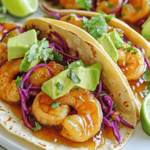 - 1 pound shrimp, peeled and deveined - 2 tablespoons extra virgin olive oil - 2 tablespoons honey - 1 tablespoon fresh lime juice The main ingredients set the stage for the wonderful flavors in these tacos. Shrimp is the star, bringing a sweet and tender bite. The olive oil helps cook the shrimp while adding richness. Honey adds a natural sweetness that perfectly balances the heat. Lime juice brings a fresh, zesty kick that brightens the dish. - 1 teaspoon chili powder - 1/2 teaspoon smoked paprika - 1/2 teaspoon cayenne pepper The spices and seasonings elevate the flavor profiles. Chili powder gives warmth, while smoked paprika adds depth. Cayenne pepper brings the heat, and you can adjust it to your taste. These spices blend together to create a bold flavor that really pops. - 8 small corn tortillas - 1 cup red cabbage, finely shredded - 1 avocado, sliced - Fresh cilantro leaves for garnish - Lime wedges for serving Toppings and sides complete the taco experience. Corn tortillas provide a soft base, while red cabbage adds crunch and color. Sliced avocado brings creaminess that contrasts nicely with the shrimp. Fresh cilantro adds a burst of freshness. Finally, lime wedges offer an extra zing that ties everything together. Start by grabbing a medium bowl. In it, whisk together these key ingredients: - 2 tablespoons honey - 1 tablespoon fresh lime juice - 1 teaspoon chili powder - 1/2 teaspoon smoked paprika - 1/2 teaspoon cayenne pepper - 2 tablespoons extra virgin olive oil - Salt and freshly ground black pepper to taste Mix until smooth. This marinade gives the shrimp a sweet and spicy kick that makes the tacos shine. Now, it’s time to add the shrimp. Use 1 pound of peeled and deveined shrimp. Toss them gently in the marinade. Make sure each shrimp gets fully coated. Cover the bowl and let it sit at room temperature for 15 to 20 minutes. This step lets the shrimp soak up all those delicious flavors. Heat a large skillet over medium-high heat. Wait until it’s hot. Then, add the marinated shrimp to the skillet. Discard any leftover marinade. Cook the shrimp for 2 to 3 minutes on each side. They should turn vibrant pink and be opaque when done. This cooking time ensures the shrimp remains juicy and tender. While the shrimp cook, warm your corn tortillas. You can do this in a dry skillet for about 30 seconds on each side. Alternatively, wrap them in foil and place them in a warm oven for 5 to 10 minutes. Once the shrimp are done and the tortillas are warm, it’s time to build your tacos! To get the most flavor from your shrimp, marinate them well. Mix honey, lime juice, chili powder, smoked paprika, and cayenne pepper in a bowl. Add salt and pepper to taste. Toss in the shrimp and cover the bowl. Let them sit for 15 to 20 minutes. This soak helps the shrimp soak up all the tasty spices. Avoid overcooking your shrimp for the best texture. Cook them on medium-high heat for just 2-3 minutes per side. The shrimp will turn pink and opaque when done. If they curl up tight, they are overcooked. Keep an eye on them to ensure they stay juicy. Presentation matters! Serve your tacos on a colorful platter. Use warm corn tortillas and top them with shrimp, shredded red cabbage, and creamy avocado. Finish with fresh cilantro leaves. Add lime wedges for a pop of color and zing. This makes the dish look as good as it tastes! {{image_4}} You can swap shrimp for other proteins. Chicken works well and has a mild taste. Simply cut it into bite-sized pieces. Tofu is a great choice for a plant-based option. Use firm tofu and press it to remove extra moisture. This ensures better flavor absorption. Feel free to mix up the spices. If you want more heat, add more cayenne pepper. For a sweet twist, try using maple syrup instead of honey. You can also play with flavors by adding garlic or ginger to the marinade. Each change brings a new taste to the dish. Get creative with your taco fillings! You can add roasted corn for a sweet crunch. Sliced radishes bring a nice bite and freshness. Consider adding diced tomatoes or pickled onions for extra flavor. Fresh lime juice on top brightens each bite. Enjoy experimenting with different toppings! To keep your spicy honey lime shrimp tacos fresh, follow these steps: - Refrigerate: Place leftover tacos in an airtight container. - Freezing: If you need to freeze, keep the shrimp and tortillas separate. Wrap shrimp tightly in plastic wrap and then in foil. Store tortillas in a freezer bag. To enjoy your leftovers, reheat them properly: - Shrimp: Place shrimp in a skillet over low heat. Stir gently until warm, about 5 minutes. - Tortillas: Warm tortillas in a dry skillet for 30 seconds on each side. This keeps them soft. Know how long you can store your dish: - Refrigerated leftovers will last up to 3 days. - Frozen shrimp can be stored for up to 2 months. When ready, thaw in the fridge overnight before reheating. To add heat to your shrimp tacos, you can adjust the cayenne pepper. Start with a half teaspoon and add more for extra kick. You can also try adding jalapeños or a splash of hot sauce. For a smoky flavor, use chipotle powder instead of chili powder. Yes, you can use frozen shrimp. Start by thawing them in cold water for about 15-20 minutes. Once thawed, drain and pat them dry. Follow the recipe just like you would with fresh shrimp. This way, they will soak up the marinade flavors. Great side dishes include Mexican rice or black beans. You can also serve a fresh corn salad or guacamole. A simple green salad adds a nice crunch too. Pair with a cold drink like limeade or a light beer for a fun meal. This blog post covered the key ingredients and steps to make spicy honey lime shrimp tacos. We explored main ingredients, seasonings, and helpful cooking tips. You learned about various protein options and how to store leftovers effectively. In conclusion, these tacos are easy to make and packed with flavor. They are a great way to enjoy a fun meal. With simple steps, tasty toppings, and some creativity, you can create endless variations. Enjoy your cooking and have fun exploring new flavors!