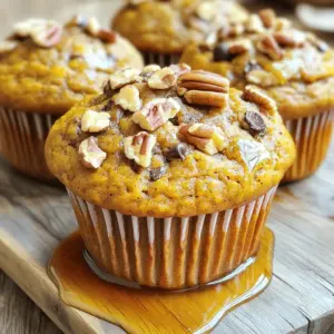 To make these vegan pumpkin muffins, gather the following ingredients: - 1 cup canned pumpkin puree - 1/2 cup almond milk - 1/3 cup pure maple syrup - 1/4 cup melted coconut oil - 1 teaspoon vanilla extract - 1 1/2 cups whole wheat flour - 1 teaspoon baking powder - 1/2 teaspoon baking soda - 1 teaspoon ground cinnamon - 1/2 teaspoon ground nutmeg - 1/2 teaspoon ground ginger - 1/4 teaspoon salt - Optional ingredients: 1/2 cup chopped pecans or walnuts, 1/4 cup vegan chocolate chips These ingredients blend to create a rich flavor and soft texture. The pumpkin puree adds moisture and a slight sweetness. Almond milk keeps the muffins plant-based without losing creaminess. Maple syrup sweetens and enhances the pumpkin taste. Coconut oil gives a nice richness. Whole wheat flour adds fiber and a nutty flavor. Spices like cinnamon, nutmeg, and ginger bring warmth and depth. The optional nuts and chocolate chips can add crunch and sweetness. These muffins are not just tasty; they are also good for you. Preheat your oven to 350°F (175°C). This step is key for even baking. Line a muffin tin with paper liners or grease it with melted coconut oil to help with easy removal. In a large bowl, add one cup of canned pumpkin puree. Next, pour in half a cup of almond milk, one-third cup of pure maple syrup, and a quarter cup of melted coconut oil. Add one teaspoon of pure vanilla extract. Whisk all these ingredients until they blend smoothly. In another bowl, mix one and a half cups of whole wheat flour, one teaspoon of baking powder, half a teaspoon of baking soda, one teaspoon of ground cinnamon, half a teaspoon of ground nutmeg, half a teaspoon of ground ginger, and a quarter teaspoon of salt. Whisk these dry ingredients well to ensure they are mixed evenly. Slowly add the dry mix to the wet mixture. Stir gently until just combined. Don’t worry about lumps; they help keep the muffins fluffy. Overmixing can make them tough. If you like, fold in half a cup of chopped pecans or walnuts and a quarter cup of vegan chocolate chips. This adds great texture and flavor. Spoon the batter into the muffin tin. Fill each cup about three-quarters full to allow space for the muffins to rise. This helps them become nice and tall. Place the muffin tin in the oven and bake for 18 to 20 minutes. To check if they are done, insert a toothpick into the center of a muffin. If it comes out clean, they are ready. After baking, take the muffins out of the oven. Let them cool in the pan for about five minutes. Then, move them to a wire rack to cool completely. Enjoy your tasty vegan pumpkin muffins! To get that soft and fluffy muffin, do not overmix your batter. When you mix the wet and dry ingredients, stop as soon as you see a few lumps. This keeps the muffins light. Also, filling the muffin cups three-quarters full allows them to rise well. Bake them at 350°F for 18-20 minutes; check with a toothpick. If you're allergic to nuts, swap almond milk for oat or soy milk. You can also skip the nuts in the batter. For gluten-free muffins, try using a gluten-free flour blend. If you need a sugar-free option, you can use mashed bananas or unsweetened applesauce in place of maple syrup. Want to add more flavor? Try adding a pinch of cloves or allspice to the mix. You can also experiment with add-ins like dried cranberries or chocolate chips. For a touch of fun, drizzle melted chocolate on top after cooling. This adds a sweet finish that pairs well with pumpkin. {{image_4}} You can boost the flavor of your vegan pumpkin muffins with seasonal fruits. Adding cranberries gives a nice tartness that pairs well with pumpkin. Dice up fresh apples for a sweet crunch. You can mix in about 1/2 cup of either fruit. This will add moisture and flavor to each muffin. While maple syrup is a great choice, you have options. Agave nectar or brown sugar can work well too. Each sweetener brings a unique taste. If you like it sweeter, add a little more. Try using a sugar substitute if you want to cut calories. Just remember to check the conversion ratios for the best results. If you need gluten-free muffins, swap the whole wheat flour. Use almond flour or a gluten-free blend instead. You will need to adjust the liquid slightly for the best texture. Adding a bit of xanthan gum can help with structure. This will keep your muffins soft and fluffy while still being gluten-free. To keep your vegan pumpkin muffins fresh, store them in an airtight container. This helps avoid moisture loss. Place the container in a cool, dry area. If you plan to eat them all within a few days, room temperature works fine. For longer storage, the fridge is a great choice. They will last about a week when refrigerated. Freezing muffins is easy and keeps them tasty. Start by letting the muffins cool completely. Once cooled, wrap each muffin tightly in plastic wrap. Next, place the wrapped muffins in a freezer bag. Try to remove as much air as possible to avoid freezer burn. You can freeze them for up to three months. When you're ready to enjoy a muffin, pull one from the fridge or freezer. For refrigerated muffins, simply warm them in the microwave for about 15-20 seconds. If frozen, you can either microwave them for about 30-40 seconds or let them thaw in the fridge overnight. Enjoy your warm, fluffy muffins! Yes, you can use any plant-based milk. Soy, oat, or coconut milk work well. Each milk adds its own flavor, so choose one you enjoy. Store the muffins in an airtight container. Keep them at room temperature for up to three days. For longer storage, use the fridge. These muffins last about three days at room temperature. In the fridge, they can last up to a week. Freezing them can extend their life to three months. Absolutely! Mini muffins are a fun twist. Bake them for about 12-15 minutes. Check with a toothpick to see if they are done. Yes! They use whole wheat flour and pumpkin puree. These ingredients add fiber and nutrients. The maple syrup is a natural sweetener, making them a healthier choice. We explored a simple recipe for vegan pumpkin muffins, starting with key ingredients. You learned to mix wet and dry items, bake, and enjoy their flavor. Tips offered ways to adjust the recipe and enhance the taste. Variations opened doors for seasonal twists, too. Remember, these muffins are easy to store and reheat. They can last days, offering you quick snacks. Enjoy baking and sharing these healthy treats with friends and family!