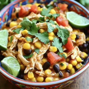 - 4 boneless, skinless chicken breasts - 1 packet ranch dressing mix - 1 cup chicken broth - 1 cup cream cheese, softened - 1 cup frozen sweet corn - 1 cup black beans, rinsed and drained - 1 cup diced tomatoes (canned or fresh) - 1 teaspoon garlic powder - 1 teaspoon onion powder - 1/2 teaspoon ground cumin - Salt and pepper, to taste - Fresh cilantro, chopped - Lime wedges for garnish You can swap chicken breasts for chicken thighs if you like dark meat. For a dairy-free option, use vegan cream cheese. Instead of ranch mix, try your favorite seasoning blend or homemade herbs. You can replace black beans with pinto beans or chickpeas. This recipe is flexible, so feel free to get creative. When choosing chicken, look for bright pink color and no strange odors. Fresh chicken should feel firm and not slimy. For produce, pick tomatoes that are firm and smell sweet. Choose corn that feels plump and fresh. Always check for any bruises or spots on vegetables to ensure they are at their best. Fresh ingredients make your dish even tastier! Start by gathering all your ingredients. You will need: - 4 boneless, skinless chicken breasts - 1 packet ranch dressing mix - 1 cup chicken broth - 1 cup cream cheese, softened - 1 cup frozen sweet corn - 1 cup black beans - 1 cup diced tomatoes - 1 teaspoon garlic powder - 1 teaspoon onion powder - 1/2 teaspoon ground cumin - Salt and pepper, to taste - Fresh cilantro and lime wedges for garnish Now, place the chicken breasts in your slow cooker. Lay them flat in a single layer. This helps them cook evenly. Sprinkle the ranch dressing mix over the chicken. Make sure each piece gets a good coating. Next, pour the chicken broth on top. You want the chicken to be well covered for great flavor. Take your softened cream cheese and place it gently on the chicken. It will melt and blend while cooking. Now, add the frozen sweet corn and rinsed black beans. Toss in the diced tomatoes, garlic powder, onion powder, and ground cumin. Season with salt and pepper. Use a wooden spoon to mix everything gently. Avoid breaking the chicken while mixing. Cover your slow cooker with the lid. Set it to cook. If you choose the low setting, let it cook for 6 to 7 hours. For the high setting, 3 to 4 hours works well. Check that the chicken is cooked through and can be shredded easily. When the cooking time is done, take two forks to shred the chicken right in the slow cooker. Mix it well with the tasty sauce. You can serve your ranch chicken in many ways. Dish it over fluffy rice, pile it into warm tortillas for tacos, or scoop it up with crispy tortilla chips. Don’t forget to garnish with chopped cilantro and lime wedges. This adds a fresh touch and bright flavor! To get the best slow cooker ranch chicken, start with good chicken. Use fresh, boneless, and skinless chicken breasts. They cook evenly and stay moist. Cut any large pieces in half for even cooking. Make sure the chicken is in a single layer. This helps it cook more evenly. You can boost the flavor of your ranch chicken with extra spices. Try adding a dash of smoked paprika for a nice kick. A pinch of cayenne pepper adds heat. You can also toss in some fresh herbs. Chopped parsley or thyme can brighten the dish. For a tangy twist, add a splash of lime juice or some diced jalapeños. To keep your chicken moist, always use enough broth. One cup is perfect, but feel free to add a bit more if you like. Cream cheese also helps with creaminess. Make sure it’s softened before adding. If you want a thicker sauce, do not lift the lid too often while cooking. This keeps the steam inside, ensuring your chicken stays juicy. When it's ready, shred the chicken right in the slow cooker. This allows it to soak up all the tasty sauce. {{image_4}} You can easily swap chicken for other proteins. Use pork chops or beef stew meat. They work great in the slow cooker. Just follow the same steps as the chicken. The ranch flavor mixes well with both. Adjust cooking time if needed. For beef, it may take longer to cook. For pork, it will be similar to chicken. If you want a vegetarian dish, try using mushrooms or cauliflower. They soak up the ranch flavor well. You can also use chickpeas for a protein boost. Replace the chicken with two cups of your chosen veggies. Keep the same seasonings and cooking time. You can even add more beans or lentils for texture. Toppings can change the whole meal. Consider adding avocado, cheese, or sour cream. Fresh cilantro adds color and flavor. You can also serve it with rice, tortillas, or chips. For a crunch, try adding crispy onions or jalapeños. Each topping brings a new taste. Mix and match to find your perfect combo! To store leftover Slow Cooker Ranch Chicken, let it cool first. Place it in an airtight container. Make sure to seal it well to keep out air. You can keep it in the fridge for up to 3 days. If you want to save it longer, consider freezing it. When you want to reheat the chicken, use the microwave or stovetop. If using the microwave, place the chicken in a bowl. Cover it with a lid or microwave-safe wrap. Heat it in short bursts, stirring in between, until warm. On the stovetop, heat it on low in a pan. Stir it often to avoid burning. Add a splash of chicken broth if it seems dry. Freezing is a great way to save Slow Cooker Ranch Chicken for later. Portion it into smaller containers. This makes it easier to thaw just what you need. Label each container with the date. You can freeze it for up to 3 months. When ready to eat, thaw it overnight in the fridge. Reheat as mentioned above for the best taste. Yes, you can use chicken thighs. They have more fat, which adds flavor. Thighs stay juicy during cooking. Just keep the same cooking time. You want them tender and easy to shred. You can serve it with many sides. Here are a few ideas: - Fluffy rice, which soaks up the sauce well. - Warm tortillas for tasty tacos. - Crispy tortilla chips for a fun snack. - A fresh salad for a light side. - Steamed veggies to add color and crunch. Slow cookers can vary in temperature. If yours cooks faster, check the chicken sooner. For newer models, the high setting is usually quicker. If your slow cooker runs hot, reduce the cooking time. Always make sure the chicken is cooked through and easy to shred. You learned how to make Slow Cooker Ranch Chicken with ease. We covered the right ingredients, cooking steps, and even variations. Remember the tips to enhance flavor and texture for a tasty meal. Don’t forget, you can customize it to fit any taste. Storing leftovers is simple, and reheating keeps it moist. Now, with this guide, you can whip up a great dish. Enjoy your cooking adventures and the delicious meals you create!