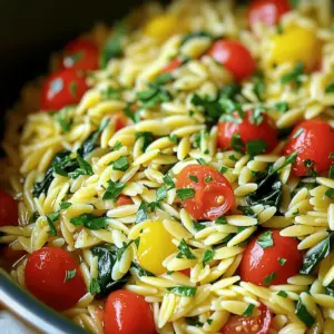 To make this dish, you need simple ingredients that blend well together. Here’s what you’ll need: - 1 cup orzo pasta - 2 tablespoons extra virgin olive oil - 1 small onion, finely chopped - 3 garlic cloves, minced - 4 cups vegetable broth - Juice and zest of 1 fresh lemon - 1 teaspoon dried oregano - 1 teaspoon dried thyme - 1 cup cherry tomatoes, halved - 1 cup fresh spinach, roughly chopped - Salt and freshly cracked pepper to taste - Fresh parsley, chopped (for garnish) With these key ingredients, you’ll create a flavorful and bright dish that shines with lemon and herbs. If you want to make your orzo even better, consider these options: - Crumbled feta cheese for a creamy touch - Grilled chicken or shrimp for added protein - Sliced olives for a salty kick - Pine nuts for a crunchy texture These add-ins can enhance the dish and suit your taste. Don’t have everything on hand? No worries! Here are some easy swaps: - Use quinoa or rice if you can’t find orzo. - Swap vegetable broth for chicken broth for a richer flavor. - Replace spinach with kale or arugula for a different green. These substitutions still keep the dish delicious while using what you have at home. Start by heating the olive oil in a large pot over medium heat. Once the oil shines, add the finely chopped onion. Cook the onion for about 3-4 minutes until it turns soft and smells great. Next, add the minced garlic and cook for another minute. Stir often until the garlic is fragrant and lightly golden. Now it's time to add the orzo pasta. Stir it into the pot and coat the grains with the oil. Toast the orzo for about 2 minutes. This step adds a nice nutty flavor to the dish. Keep stirring so the pasta doesn't stick or burn. Gradually pour in the vegetable broth. Then, add the fresh lemon juice, lemon zest, dried oregano, and dried thyme. Mix everything well until it combines nicely. Raise the heat to bring the pot to a gentle boil. Once it boils, lower the heat and cover the pot. Let it simmer for about 10 minutes. This will cook the orzo until it's just right. After 10 minutes, check if most of the liquid is absorbed and the orzo is tender. Carefully stir in the halved cherry tomatoes and chopped spinach. Cover the pot again and cook for another 2-3 minutes. This helps the spinach wilt and the tomatoes soften. Season the dish with salt and freshly cracked pepper to taste. Stir everything well to mix the flavors. Remove the pot from the heat and let it sit covered for a couple of minutes. This allows the flavors to blend beautifully. Serve warm and top with fresh parsley for a lovely finish. To get the best flavor in your One-Pot Lemon Herb Orzo, use fresh ingredients. Fresh herbs like parsley, oregano, and thyme add bright notes. Use high-quality olive oil for a rich taste. Fresh lemon juice and zest make it pop. One common mistake is overcooking the orzo. Stir it gently and keep an eye on it. If you let it sit too long, it can turn mushy. Also, don’t skip the salt. It enhances the flavors of the dish. To improve texture, fold in the spinach and tomatoes gently. This keeps the tomatoes intact and the spinach vibrant. For a pretty presentation, serve the orzo in shallow bowls. Top each bowl with whole cherry tomatoes and a sprinkle of lemon zest. A wedge of lemon on the side adds a nice touch. {{image_4}} You can easily add protein to your One-Pot Lemon Herb Orzo. Chicken works great. Use cooked, shredded chicken to mix in at the end. It adds flavor and makes it heartier. If you prefer a plant-based option, add chickpeas. Canned chickpeas are easy to use. Just rinse them and stir them in with the spinach. This keeps the meal filling and tasty. This dish can be made vegetarian or vegan with a few tweaks. The base is already vegetarian since it uses vegetable broth. For a vegan option, just ensure you use a broth without animal products. You can also swap out any cheese toppings for a sprinkle of nutritional yeast. It gives a cheesy flavor without using dairy. This keeps your meal both healthy and flavorful. Changing the herbs can give your orzo a new taste. While oregano and thyme work well, you can try different herbs too. Basil can add a sweet note, while rosemary gives it a woodsy flavor. If you want something bright, fresh dill can be a great choice. Just chop it finely and add it in at the end. Experimenting with herbs makes this dish fun and exciting every time you make it. To keep your One-Pot Lemon Herb Orzo fresh, place it in an airtight container. Make sure it cools down to room temperature first. Store it in the fridge for up to three days. When you are ready to eat, just pull it out. When reheating, I recommend using the stove. Add a little water or broth to the pot. This keeps the orzo moist. Heat it on low, stirring often until hot. You can also use the microwave, but be sure to cover it to avoid drying out. If you want to save it for later, you can freeze the orzo. Use a freezer-safe container and label it with the date. It can last up to three months in the freezer. To thaw, place it in the fridge overnight before reheating. Yes, you can use other small pastas. Try ditalini or even small shells. Keep in mind that cooking times may change. Always check the package for timing. The dish will still taste great! One-Pot Lemon Herb Orzo pairs well with many sides. You can serve it with grilled chicken or fish. A fresh salad adds a nice crunch, too. Garlic bread or crusty rolls are also great options. Any of these will complement the flavors well! This dish lasts about 3 to 4 days in the fridge. Make sure to store it in an airtight container. You can also freeze it for up to 3 months. Just thaw it overnight in the fridge before reheating. In this blog post, we explored how to make One-Pot Lemon Herb Orzo. We discussed key ingredients, cooking steps, and tips for great flavor. You can add protein or modify it for vegan diets too. Storing leftovers properly helps you enjoy it later. This dish is simple, tasty, and fun to make. I hope you feel inspired to try it in your kitchen!