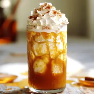To make a Creamy Cookie Butter Iced Chai Tea Latte, you need a few key ingredients. Here’s what you will need: - 2 cups brewed chai tea, cooled - 1/4 cup creamy cookie butter (like speculoos) - 1 cup milk (dairy or non-dairy) - 1 tablespoon honey or maple syrup - 1/2 teaspoon pure vanilla extract - Ice cubes - Whipped cream (optional) - Pinch of ground cinnamon (for garnish) Each ingredient plays a role in creating that perfect blend of flavors. The chai tea gives a warm spice, while the cookie butter adds a sweet and creamy touch. For cookie butter, I suggest a few trusted brands. These brands offer great taste and texture: - Biscoff (speculoos) - Trader Joe’s Cookie Butter - Nutella Cookie Butter These brands provide a rich flavor that pairs well with the chai. I find that Biscoff has the perfect balance of sweetness and spice. If you prefer different options, here are some substitutes for milk and sweeteners: - Milk: Use almond milk, oat milk, or coconut milk for a dairy-free version. These alternatives maintain creaminess. - Sweeteners: Instead of honey or maple syrup, try agave syrup or stevia. Adjust the amounts based on your taste. These substitutions can help tailor the drink to your dietary needs, while still keeping the flavor profile delicious. You can find the full recipe [Full Recipe]. Start by brewing your chai tea. Use tea bags or loose leaf, whichever you like best. You need two cups. Let the tea cool to room temperature or chill it in the fridge. This makes your drink refreshing. While you wait, gather all your ingredients. You’ll need cookie butter, milk, honey or maple syrup, vanilla extract, ice, and optional whipped cream and cinnamon. Once your tea is cool, it’s time to blend. Add the cooled chai tea, cookie butter, milk, honey or maple syrup, and vanilla extract into a blender. Blend on high speed. You want a smooth and creamy mixture. Taste it and adjust the sweetness if needed. Add more honey or syrup for more sweetness. Grab two tall glasses and fill them halfway with ice. Pour the blended chai mixture over the ice. If you want, leave some space at the top for whipped cream. If you like a bit of extra fun, add a swirl of whipped cream and sprinkle ground cinnamon on top. Serve your creamy cookie butter iced chai tea lattes right away. Enjoy the treat with a straw or spoon! To make your creamy cookie butter iced chai tea latte even better, focus on your spices. Think about adding nutmeg or cardamom. These spices can bring warmth and depth to your drink. You can also experiment with flavored milk, like oat or almond. They add a unique twist. For a fun touch, drizzle caramel sauce on top of your whipped cream. It adds sweetness and looks beautiful. One common mistake is using hot chai tea instead of cooled tea. Warm tea can melt your ice too fast, making it watery. Also, don’t skip blending the cookie butter fully. If it's not smooth, you’ll get clumps instead of a creamy drink. Finally, taste before you serve! Adjust the sweetness to your liking. This step is key for a great drink. When hosting a gathering, serve your iced chai tea lattes in clear glasses. This lets everyone see the layers of color and whipped cream. Set up a toppings bar with extra cookie butter, whipped cream, and spices. Guests can customize their drinks. You can also serve them with cookies that match the cookie butter flavor. This pairing will delight your friends and family. For a fun twist, use festive straws or drink stirrers. They add charm to your serving style. {{image_4}} You can easily change the taste of your creamy cookie butter iced chai tea latte. Just add different spices like nutmeg or cardamom. A pinch of nutmeg gives a warm, cozy feel. Cardamom adds a sweet, floral note that delights the senses. Try adding ginger for a spicy kick. Each spice can bring a new twist to your drink. If you want a dairy-free or vegan option, there are great substitutes. Use almond milk, coconut milk, or oat milk instead of dairy. These options work well in the recipe. For sweeteners, maple syrup is a great choice. It’s plant-based and adds a nice flavor. You can still enjoy this drink without dairy. Seasonal flavors can also make your latte fun. For fall, add pumpkin spice to your drink. Just mix in a little pumpkin puree and pumpkin spice blend. This will give it a festive taste. You can also try peppermint extract for a winter twist. Each season brings a chance to play with flavors, so get creative! To store leftover chai mix, pour it into an airtight container. Make sure to cool it first. Seal the container tightly to keep out air and moisture. Store it in the fridge for up to three days. When you're ready to enjoy it again, simply shake or stir well before serving. You can freeze cookie butter if you have leftovers. Place it in a freezer-safe container. Leave some space at the top since it may expand. It can last up to three months in the freezer. To use it, thaw in the fridge overnight. You can also warm it slightly in the microwave for easier mixing. To keep your chai mix fresh, cover it tightly in the fridge. Avoid leaving it out at room temperature. If you notice any changes in smell or color, it’s best to discard it. Cookie butter should stay in a cool, dry place. Check the label for best-by dates. Use it within a few months for the best taste. Cookie butter is a sweet spread made from ground cookies. It often has a smooth, creamy texture. The most popular type is speculoos, which is made from spiced cookies. It tastes like a mix of ginger and cinnamon, making it rich and delightful. You can use it on toast, in recipes, or straight from the jar! Yes, you can make this drink hot. Just skip the ice and blend the ingredients with hot chai tea. Heat the chai tea before mixing in the cookie butter, milk, and sweetener. Blend until smooth and serve hot in your favorite mug. It’s a cozy twist for chilly days! You can find cookie butter at many grocery stores. Look in the international aisle or the peanut butter section. If you want something special, check online stores. Popular brands like Lotus or Trader Joe's have great options. You can also try homemade versions for a personal touch. This blog post covered everything you need to know about cookie butter and its many uses. We explored the ingredients, detailed step-by-step instructions, and shared helpful tips and tricks. You can enhance flavors and avoid common mistakes for the best results. With the right storage methods, you can keep your cookie butter fresh. Remember, experimenting with variations can lead to delicious discoveries. Enjoying cookie butter is simple and fun!