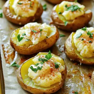 - 1.5 pounds baby potatoes - 1/2 cup unsalted butter, melted - 6 cloves garlic, minced - 2 tablespoons fresh parsley, finely chopped - 1 teaspoon smoked paprika - Salt and freshly ground black pepper, to taste - Zest of 1 lemon - 1/4 cup grated Parmesan cheese (optional) Smashed garlic butter potatoes are all about simple, tasty ingredients. You need baby potatoes for the best texture and flavor. The melted unsalted butter gives richness, while minced garlic adds a punch. Fresh parsley brightens up the dish, making it look and taste fresh. Smoked paprika adds a lovely warmth and depth. Salt and pepper enhance all the flavors. A touch of lemon zest brings a bit of brightness that cuts through the richness. If you want extra flavor, sprinkle some grated Parmesan cheese on top in the last few minutes of baking. This adds a nice cheesy crust. These ingredients work together to make your smashed potatoes crispy on the outside and soft on the inside. They are perfect for sharing at dinner or a picnic. You can easily adjust the recipe to suit your taste. - Preheat the oven to 425°F (220°C). - In a large pot, add 1.5 pounds of baby potatoes. Fill with water. - Place the pot on medium-high heat. Bring the water to a boil. - Cook the potatoes for 15-20 minutes until they are fork-tender. - Drain the cooked potatoes in a colander. - Let them cool for a few minutes until safe to touch. - Line a baking sheet with parchment paper. - Place the cooled potatoes on the baking sheet. - Smash each potato gently with a sturdy glass or masher. - Aim for about 1/2 inch thickness. - In a mixing bowl, whisk together 1/2 cup melted butter and 6 minced garlic cloves. - Add 1 teaspoon smoked paprika and the zest of 1 lemon. - Season with salt and pepper to taste. - Mix until everything is well combined. - Coat the smashed potatoes generously with the garlic butter mixture. - Place the baking sheet in the preheated oven. - Roast for 20-25 minutes, until the potatoes are golden brown. - In the last 5 minutes, sprinkle 1/4 cup grated Parmesan cheese on top. - This will give a deliciously melted topping. To get the best smashed garlic butter potatoes, start with baby potatoes. They have a nice size and creamy texture. Look for potatoes that are firm and smooth. Avoid any that feel soft or have blemishes. Boiling is key. Cook the potatoes for 15 to 20 minutes until they are fork-tender. This means a fork should easily pierce them. Once boiled, let them cool a bit. Then, smash them gently to about 1/2 inch thick. This helps them crisp up nicely in the oven. To boost the flavor, think about adding more herbs. Fresh thyme or rosemary works well with garlic butter. You can also try adding a pinch of chili flakes for heat. When seasoning, be careful with salt. Start with a little, then taste. You can always add more, but you cannot take it out. The balance of flavors makes all the difference in your dish. For a beautiful display, serve the potatoes on a large platter. Drizzle any leftover garlic butter over the top. This adds shine and flavor. Garnish with fresh parsley for a pop of color. You can also add lemon slices around the platter. This makes the dish look vibrant and inviting. {{image_4}} You can change the flavor of your smashed garlic butter potatoes easily. Use different spices or herbs to fit your taste. For a fresh twist, try adding rosemary or thyme. You can also use garlic herb butter for a more intense garlic flavor. If you like heat, mix in some chili flakes or a touch of cayenne pepper. Each option can change your dish from simple to exciting. These potatoes can fit many diets! If you want a vegetarian version, just skip the cheese. For a vegan option, use plant-based butter instead of regular butter. You can also leave off the cheese entirely to keep it vegan. If gluten is a concern, this recipe is already gluten-free since it does not use any wheat products. The type of potato you use can change the texture. Baby potatoes are great, but you can use Yukon Gold or red potatoes for a creamier feel. If you want to try something sweeter, use sweet potatoes. They give a nice twist to the dish while still being delicious. Each potato type adds its own special taste to your meal. To keep your smashed garlic butter potatoes fresh, start by letting them cool completely. Once cooled, place them in an airtight container. This helps prevent moisture loss. You can keep them in the fridge for up to 3 days. If you have more, consider freezing them. For freezing, allow the potatoes to cool fully. Then, spread them on a baking sheet in a single layer. Freeze them for about 2 hours until solid. After that, transfer the frozen potatoes to a freezer-safe bag. This way, they won’t stick together. They can last for about 2 months in the freezer. When it’s time to eat, reheating is key. You want to keep that crispy texture. Preheat your oven to 400°F (200°C). Place the potatoes on a baking sheet lined with parchment paper. Heat them for about 10-15 minutes. This will help restore their crispiness. To avoid sogginess, do not cover the potatoes while reheating. This allows steam to escape. You can also reheat them in an air fryer. Set it to 350°F (175°C) for about 5-7 minutes for a quick and tasty option. Enjoy those delicious smashed potatoes again! Smashed garlic butter potatoes can last for about 3 to 5 days in the fridge. Just store them in an airtight container. For longer storage, you can freeze them. They will keep well in the freezer for up to 3 months. Make sure to cool them completely before freezing. When you are ready to eat them, thaw them overnight in the fridge. Yes, you can make smashed potatoes ahead of time. Prepare them up to the roasting step. After boiling and smashing, coat them with the garlic butter mixture. Then, cover and store them in the fridge for up to 24 hours. When you are ready to serve, just pop them in the oven. This saves time and makes serving easy. These potatoes pair well with many dishes. You can serve them with grilled chicken or steak for a hearty meal. They also go well with roasted veggies for a lighter option. Try them with a fresh salad for a balanced plate. For a cozy dinner, serve with your favorite soup. The options are endless! This post guided you through making delicious smashed garlic butter potatoes. We covered essential ingredients, step-by-step instructions, and tips for perfect texture and flavor. You learned about variations to suit different diets and potato types. Now you can enjoy creating this dish and impress your guests. Keep experimenting with spices and presenting them beautifully. Smashed garlic butter potatoes are sure to be a hit at any meal!