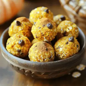 - 1 cup rolled oats - 1/2 cup almond butter - 1/3 cup honey or maple syrup - 1/2 cup canned pumpkin puree - 1 teaspoon pumpkin spice - 1/4 teaspoon vanilla extract - 1/4 teaspoon salt - 1/2 cup chocolate chips (optional for a sweet twist) - 1/4 cup chopped walnuts or pecans (optional for added crunch) I love using these simple ingredients. They blend well and create a tasty bite. The rolled oats give a nice texture. Almond butter adds creaminess and protein. Canned pumpkin puree is key for flavor and moistness. Pumpkin spice brings warmth and comfort, perfect for fall. Honey or maple syrup sweetens the mix, while vanilla extract adds depth. A pinch of salt enhances all these flavors. - 1/2 cup chocolate chips - 1/4 cup chopped walnuts or pecans For a fun twist, I often add chocolate chips. They bring a sweet richness that kids love. Chopped nuts add a nice crunch and healthy fats. You can mix and match these add-ins. The options let you create your own unique flavor. These bites are a great snack choice. Each bite is packed with nutrients, giving you energy. They contain protein from almond butter and healthy carbs from oats. Pumpkin provides vitamins and fiber, making you feel full. When you add nuts, you get even more protein and healthy fats. Overall, these bites are tasty and good for you. Start by gathering your ingredients. In a large mixing bowl, combine the rolled oats, almond butter, honey or maple syrup, canned pumpkin puree, pumpkin spice, vanilla extract, and salt. Use a wooden spoon or spatula to mix everything well. It should form a thick dough. If you want a sweet twist, fold in chocolate chips or nuts at this stage. Make sure they mix evenly throughout the dough. After mixing, cover the bowl with plastic wrap or a clean kitchen towel. Place it in the refrigerator for about 30 minutes. Chilling the dough firms it up, making it easier to roll. This step is key for achieving the right texture in your energy bites. Once the dough is chilled, take the bowl out of the fridge. With clean hands, scoop out a portion of the mixture. Roll it into small balls, about 1 inch in diameter. This size is perfect for snacking. Place the rolled bites on a baking sheet lined with parchment paper. Make sure to space them out slightly to avoid sticking. After rolling, put the baking sheet back in the refrigerator for another 30 minutes. This helps them set nicely. Store your bites in an airtight container in the fridge for up to a week. Enjoy your tasty pumpkin spice energy bites! You can make these energy bites your own. Start with the base recipe. Use different nut butters, like peanut or cashew. Swap honey for agave syrup if you prefer. Try adding dried fruits for extra flavor. Raisins, cranberries, or apricots work well. You can also vary the spices. Add cinnamon or nutmeg for a twist. If you love chocolate, mix in dark chocolate chips or chunks. Each change can create a new experience. These energy bites make a great snack anytime. Serve them at breakfast with coffee or tea. They are perfect for a quick afternoon pick-me-up. You can also pack them in lunchboxes for kids. Arrange them on a plate for parties. Add a festive touch by sprinkling some pumpkin spice on top. For a fun twist, pair them with yogurt or fruit. The options are endless! Rolling the bites can be tricky, but I have some tips. First, chill the mixture for about 30 minutes. This makes it easier to handle. Use clean hands to scoop the dough. Aim for about one inch in size. If the dough sticks, wet your hands slightly. It helps to keep things smooth. Place them on parchment paper to prevent sticking. After rolling, chill them again to set. This helps them hold their shape. {{image_4}} You can easily swap honey for other sweeteners. Try maple syrup or agave nectar. Each sweetener brings a different taste. If you want less sugar, use stevia or monk fruit. These options let you enjoy the bites without added sugar. While almond butter is great, other nut butters work well too. Peanut butter adds a classic taste. Cashew butter gives a creamy texture. Sunflower seed butter is perfect for nut-free diets. Each nut butter changes the flavor and feel of the bites. You can mix in fun flavors for a twist. Add cinnamon for warmth or a pinch of nutmeg for spice. Dried fruits like cranberries or raisins add sweetness. For a crunchy texture, try chia seeds or pumpkin seeds. These additions make each bite unique and exciting. To keep your pumpkin spice energy bites fresh, place them in an airtight container. A glass or plastic container works best. Make sure the lid is tight. Store them in the fridge for easy access. This helps keep them cool and tasty. When stored correctly, these energy bites last up to one week in the fridge. If you want to enjoy them longer, consider freezing some. They taste great even after freezing. Just be sure to check for any signs of spoilage before eating. To freeze your energy bites, first arrange them in a single layer on a baking sheet. Place the sheet in the freezer for about an hour. Once they are firm, transfer the bites to a freezer-safe bag. Label the bag with the date. These bites can stay in the freezer for up to three months. When you’re ready to enjoy, simply thaw them in the fridge overnight before eating. Yes, you can use fresh pumpkin. Just cook and puree it first. Fresh pumpkin gives a great flavor, but it may be a bit more watery. Drain off any excess liquid before mixing. This helps keep the energy bites from getting too soggy. Absolutely! Pumpkin spice energy bites are packed with nutrients. They contain rolled oats, which are full of fiber. Almond butter adds healthy fats and protein. The pumpkin puree offers vitamins like A and C. If you add nuts, that boosts the protein even more. These energy bites last up to a week in the fridge. Store them in an airtight container to keep them fresh. If you want them to last longer, consider freezing them. They can stay good for about three months in the freezer. Just thaw them in the fridge before enjoying. This blog post shared how to make energy bites, covering ingredients and preparation. You learned about optional add-ins and the key nutritional facts. I also provided tips for customizing your bites and different ways to serve them. You can store these bites easily and find answers to common questions. Enjoy making your energy bites! They are simple, tasty, and great for snacks.