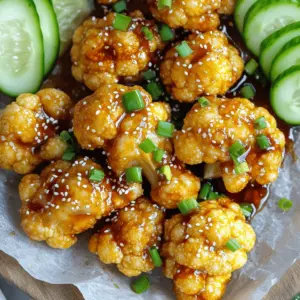 - 1 large head of cauliflower - ½ cup all-purpose flour (or gluten-free flour, if preferred) - ½ cup cornstarch - 1 teaspoon garlic powder - 1 teaspoon onion powder - ½ teaspoon smoked paprika - Salt and pepper to taste - 1 cup water (adjust to achieve batter consistency) - ½ cup teriyaki sauce (use store-bought or homemade for a personal touch) - 1 tablespoon sesame seeds (for garnish) - 2 green onions, finely sliced (for garnish) Gathering your ingredients is key for smooth cooking. Start with a large head of cauliflower. Cut it into bite-sized florets. This size helps them cook evenly and crisp up nicely. Next, grab your flour. You can use all-purpose flour or go gluten-free if that fits your needs. Cornstarch is next. It helps create that perfect crunch. For seasoning, you will need garlic powder, onion powder, and smoked paprika. These add rich flavors to your dish. Don't forget salt and pepper to taste. You will also need water to make the batter smooth. Adjust the amount as needed for the right consistency. Finally, teriyaki sauce is a must. You can use store-bought or make your own. It adds a sweet and savory touch. For garnish, have sesame seeds and finely sliced green onions ready. These add a nice finish to your dish. Now you have everything you need. Let’s move on to cooking those tasty wings! - In a large mixing bowl, combine: - ½ cup all-purpose flour (or gluten-free flour) - ½ cup cornstarch - 1 teaspoon garlic powder - 1 teaspoon onion powder - ½ teaspoon smoked paprika - Salt and pepper to taste - Use a whisk to blend the dry ingredients well. - Gradually pour in 1 cup of water while mixing. - Keep mixing until you have a smooth batter. - Adjust water until the batter coats the back of a spoon. - Take each cauliflower floret and dip it into the batter. - Make sure each piece is fully coated. - Gently shake off any extra batter. This helps keep them crispy. - Preheat your air fryer to 400°F (200°C) for about 5 minutes. - Place the coated florets in a single layer in the basket. - Avoid overcrowding for even cooking. - Air fry for 10-12 minutes. - Halfway through, shake the basket to promote crispiness. - Once cooked, move the cauliflower wings to a large bowl. - Drizzle ½ cup of teriyaki sauce over them. - Toss gently until they are well coated. - Return the wings to the air fryer for 3-5 minutes. - This helps caramelize the sauce and adds a sticky glaze. To get that great crunch, preheat your air fryer. I suggest setting it to 400°F (200°C) for five minutes. This helps the cauliflower wings cook evenly. Also, avoid overcrowding the basket. If you stack them too close, they won’t get crispy. Cook in batches if needed. Each floret should have space to breathe. To boost the teriyaki flavor, try adding a splash of soy sauce or a bit of ginger. You can also mix in garlic or a dash of sesame oil. Feel free to experiment! For a kick, add hot sauce or chili flakes. This gives your wings a spicy twist, perfect for heat lovers. Serve your teriyaki cauliflower wings on a nice platter. Use parchment paper for a clean look. Drizzle extra teriyaki sauce over the top for shine. Garnish with sesame seeds and green onions for color. Pair these wings with fresh veggie sides, like crunchy cucumber slices or bright carrot sticks. This adds freshness and makes the dish pop! {{image_4}} If you want gluten-free wings, you can swap all-purpose flour with gluten-free flour. This works well and keeps the taste great. For a vegan teriyaki sauce, look for brands that don’t use animal products. You can also make your own using soy sauce, brown sugar, and ginger. To spice things up, add Sriracha or chili flakes to the batter. This gives your wings a nice kick. If you prefer sweet flavors, mix in honey or maple syrup. Both options enhance the glaze and make every bite delicious. Don’t have an air fryer? You can bake the cauliflower wings in the oven. Just spread them on a baking sheet at 425°F (220°C) for 20-25 minutes. Turn them halfway to get that crisp texture. Another fun method is grilling the wings. This gives them a smoky flavor that pairs well with teriyaki. Just brush them with sauce while grilling for extra taste. To keep your teriyaki cauliflower wings fresh, place them in an airtight container. This helps seal in flavor and keeps them crispy. Store them in the fridge for up to 3 days. After that, the taste and texture may change. For the best results, I recommend air frying leftover wings. Set your air fryer to 350°F (175°C) and heat them for about 5-7 minutes. This method keeps them crispy. If you use a microwave, they may become soft. If you prefer the oven, preheat it to 375°F (190°C). Place the wings on a baking sheet and heat for about 10-12 minutes. Air fryer teriyaki cauliflower wings last about 3 to 5 days in the fridge. Store them in an airtight container to keep them fresh. The longer they sit, the softer they may become. If you want them crispy again, just reheat them in the air fryer or oven. Yes, you can use other sauces! Try barbecue sauce, buffalo sauce, or even a sweet chili sauce. Each sauce will give the wings a different taste. Feel free to experiment until you find your favorite flavor. To make the batter spicier, add some cayenne pepper or chili powder. You can also mix in a tablespoon of Sriracha for a bold kick. Adjust the spice level to match your taste preferences. Teriyaki cauliflower wings go well with crunchy cucumber slices or carrot sticks. You can also serve them with a light salad or rice for a complete meal. Pair them with a dipping sauce like ranch or extra teriyaki for added flavor. Cauliflower wings can be gluten-free! Use gluten-free flour instead of all-purpose flour. Make sure your teriyaki sauce is also gluten-free. This way, everyone can enjoy this tasty dish without worry. This recipe for Air Fryer Teriyaki Cauliflower Wings covers all you need. From ingredients to cooking steps, each part is simple and easy to follow. Remember to preheat your air fryer for the best crunch. Feel free to customize the sauce and flavor to your taste. Whether you’re serving it at a gathering or enjoying a meal alone, these wings are sure to impress. With the right tips, you can enjoy delicious, crispy wings that everyone will love. Try it out, and happy cooking!