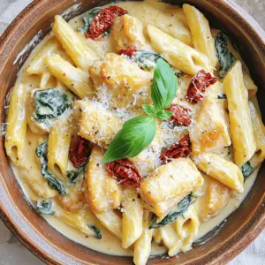 - 1 lb boneless, skinless chicken breasts, cut into bite-sized pieces - 12 oz penne pasta - 1 cup sun-dried tomatoes, chopped - 1 cup heavy cream or full-fat coconut milk - 2 cups fresh baby spinach - 2 tablespoons olive oil - 3 cloves garlic, minced - 1 teaspoon Italian seasoning - ½ teaspoon crushed red pepper flakes (optional) - 4 cups low-sodium chicken broth - ½ cup grated Parmesan cheese (plus more for serving) - Fresh basil leaves for garnish - Salt and freshly cracked black pepper to taste When I whip up this creamy Tuscan chicken pasta, these ingredients shine. Each one plays a role in making the dish rich and tasty. The boneless chicken adds protein and texture. The penne pasta absorbs all the creamy sauce, making each bite delightful. Sun-dried tomatoes burst with flavor, while heavy cream gives that velvety finish. Fresh spinach adds a pop of color and nutrients. In the pantry, olive oil gives a nice base for sautéing. Garlic brings warmth and aroma, making the kitchen smell amazing. Italian seasoning blends herbs that complement the dish. Red pepper flakes add a hint of heat, which you can adjust based on your taste. Chicken broth keeps everything moist and flavorful. For toppings, Parmesan cheese adds a salty kick and creaminess. Fresh basil leaves bring a fragrant touch, making the dish look and feel fresh. Salt and pepper help balance all the flavors, ensuring a perfect bite every time. Gather these ingredients, and you’re ready to create a comforting meal that’s both easy and impressive. Set your Instant Pot to sauté mode. Let it heat up for a minute. Pour in 2 tablespoons of olive oil. Add 1 pound of bite-sized chicken pieces. Season the chicken with salt, pepper, and 1 teaspoon of Italian seasoning. If you like spice, add ½ teaspoon of crushed red pepper flakes. Sauté the chicken for 5-7 minutes. Stir often until the chicken is golden brown. After the chicken is browned, stir in 3 minced garlic cloves. Cook for 1-2 minutes. Watch closely to avoid burnt garlic. Burnt garlic can ruin the dish’s flavor. Next, pour in 4 cups of low-sodium chicken broth. Make sure to scrape the bottom of the pot. This adds extra flavor. Toss in 12 ounces of penne pasta. Ensure the pasta is mostly submerged in the broth. Secure the Instant Pot lid and seal the vent. Set it to manual high pressure for 5 minutes. When the cooking time is up, carefully perform a quick release of the pressure. Once the lid is off, stir in 1 cup of heavy cream, 1 cup of chopped sun-dried tomatoes, and 2 cups of fresh baby spinach. Add ½ cup of grated Parmesan cheese. Stir until the spinach wilts and the sauce is creamy. Taste the dish. Adjust the flavor with salt and pepper if needed. Serve the pasta hot in bowls. Garnish with fresh basil leaves and extra Parmesan cheese. Enjoy your delicious meal! To get the best creaminess in your dish, you can choose between heavy cream and coconut milk. Heavy cream gives a rich, silky texture. Coconut milk adds a light, nutty flavor. Both options work well, depending on your taste. For cheese, I recommend using Parmesan for its sharpness. You could also try mozzarella for a stretchier texture or ricotta for a creamier finish. Each choice adds its own twist. When sautéing chicken, start with small, even pieces. This helps them cook through properly. Heat the Instant Pot on sauté mode and add olive oil before the chicken. Make sure to season well with salt, pepper, and Italian herbs. Stir often to get a nice brown color on each piece. This adds flavor and looks great in your dish. For safety, always ensure your Instant Pot lid seals properly. This prevents steam from escaping. When cooking is done, use a quick release method to avoid pressure buildup. To prevent burning, scrape the bottom of the pot after sautéing. This removes any brown bits, adding flavor while avoiding stuck food. Following these steps ensures a tasty and safe cooking experience. {{image_4}} You can easily turn this dish vegetarian. Just swap the chicken for tofu or mushrooms. Tofu works great. Press it first to remove excess water, then cut it into cubes. Sauté the tofu until it's golden brown. For mushrooms, use about 8 ounces of sliced mushrooms. Cook them until they're tender. Adjusting cooking times is simple. If using tofu, follow the same sauté time as chicken. If using mushrooms, cook them for about 5 minutes. They will need a bit less time than chicken. If you need a gluten-free dish, choose gluten-free pasta. Brands like brown rice or quinoa pasta work well. They cook similarly to regular pasta. Just make sure to check the package for cooking times. You'll need to adjust the cooking time slightly. Gluten-free pasta often cooks faster. Start with 3-4 minutes of high pressure. Always check the texture after cooking. It should be firm but not hard. Want more heat? Increase the red pepper flakes. Start with a half teaspoon and taste. Add more if you like it spicy! You can also play with other spices. Try adding Italian herbs like oregano or thyme. A pinch of smoked paprika can add depth. These spices enhance the dish's flavor, making it unique. Store any leftovers in an airtight container. This keeps the dish fresh. You can enjoy it for up to 3 days in the fridge. Make sure it cools down before sealing. To freeze, let the pasta cool completely. Then, place it in a freezer-safe container. Seal tightly to avoid freezer burn. You can freeze it for up to 3 months. When you're ready to eat, thaw it in the fridge overnight. This helps maintain the texture. For reheating, use the microwave or stovetop. If using the microwave, heat in 30-second intervals. Stir between each interval for even heating. On the stovetop, warm it over low heat. Add a splash of chicken broth or cream. This keeps the dish creamy and delicious. Enjoy your meal! Yes, you can make this dish ahead. Cook it fully, then let it cool. Store it in an airtight container in the fridge for up to three days. When you’re ready, just reheat it on the stove. Add a splash of cream to keep it creamy. To serve more people, simply double the recipe. Use 2 pounds of chicken and 24 ounces of pasta. Increase the broth and cream accordingly. Make sure your Instant Pot has enough space for everything to cook evenly. This dish pairs well with many sides. Try a crisp green salad or garlic bread. You can also serve it with steamed vegetables for extra nutrition. These sides balance the creamy pasta nicely. Cooking this dish takes about 30 minutes. Prep time is around 10 minutes. The actual cooking in the Instant Pot is just 5 minutes under high pressure. Quick and easy for a weeknight meal! This dish combines key ingredients like chicken, pasta, and cream for a rich flavor. You can tweak it based on your diet, whether vegetarian or gluten-free. Remember to follow cooking tips to ensure the chicken is done and the cream is perfect. Storing leftovers is simple; just follow the guidelines for refrigeration or freezing. I hope this recipe inspires your next meal and makes cooking enjoyable. With a few steps and the right ingredients, you can create a delicious dinner for everyone.
