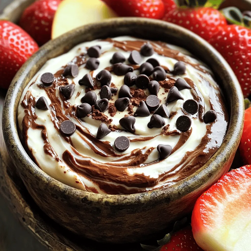When it comes to making Greek Yogurt Brownie Batter Dip, gathering the right ingredients is key. Here’s what you need: - 1 cup plain Greek yogurt - 1/2 cup almond butter (or any nut butter of your choice) - 1/3 cup unsweetened cocoa powder - 1/4 cup honey or maple syrup - 1 teaspoon pure vanilla extract - 1/4 teaspoon sea salt - 1/4 cup mini chocolate chips - Fresh fruits for dipping (such as strawberries, apple slices, or banana chunks) Each ingredient plays an important role in creating this dip. The Greek yogurt adds creaminess and protein. Almond butter brings a nutty flavor and healthy fats. Unsweetened cocoa powder gives that rich chocolate taste without extra sugar. Honey or maple syrup provides natural sweetness, while vanilla add depth. Sea salt balances the flavors, making everything pop. Mini chocolate chips add fun texture and extra chocolatey goodness. Fresh fruits make perfect dippers and add a burst of freshness. With these ingredients ready, you can whip up a high-protein delight in just 10 minutes. Enjoy the process and the delicious results! - Step 1: Blend Greek yogurt and almond butter Start with a medium bowl. Add 1 cup of plain Greek yogurt and 1/2 cup of almond butter. Use a spatula to mix them well. Keep mixing until the mix is nice and smooth. - Step 2: Mix in cocoa powder, sweetener, vanilla, and salt Next, add 1/3 cup of unsweetened cocoa powder to the bowl. Pour in 1/4 cup of honey or maple syrup. Add 1 teaspoon of pure vanilla extract and 1/4 teaspoon of sea salt. Stir everything together until it looks rich and chocolatey. - Step 3: Fold in chocolate chips and adjust sweetness Gently fold in 1/4 cup of mini chocolate chips. If you want, save some chips for the top. Taste the dip. If you want it sweeter, add more honey or maple syrup. Mix well after each addition. - Step 4: Serve and garnish for presentation Spoon your brownie batter dip into a nice serving bowl. Sprinkle the reserved chocolate chips on top to make it look great. Serve it with fresh fruits like strawberries, apple slices, or banana chunks for dipping. Enjoy every bite of this high-protein delight! This Greek yogurt brownie batter dip is packed with protein and flavor. Each serving contains about 10 grams of protein. Greek yogurt is the star here. It adds creaminess and healthy protein to your snack. Now, let’s look at calories. Each serving has roughly 180 calories. This is great for a tasty treat that won't ruin your diet. Next, we have healthy fats. The almond butter brings in good fats. These fats help keep you full longer. You also get a small amount of sugars from honey or maple syrup. These natural sweeteners add flavor without too much sugar. With each dip, you enjoy a blend of nutrition and taste. You can feel good about this high-protein delight! {{image_4}} To make the best Greek yogurt brownie batter dip, focus on smoothness first. Use a medium bowl to blend the Greek yogurt and almond butter. Stir well until there are no lumps left. A smooth texture is key to a great dip. Adjusting sweetness is simple. After mixing in the cocoa powder and sweetener, taste the dip. If it needs more sweetness, add a bit more honey or maple syrup. Mix well to combine. Everyone has different tastes, so make it just right for you! Toppings can elevate your dip. After spooning it into a bowl, sprinkle mini chocolate chips on top. You can also add fresh fruits or nuts for extra flair. Arrange colorful fruits like strawberries and apple slices around the bowl. This makes it look yummy and inviting. This dip is not just tasty; it’s also high in protein. Enjoy it with graham crackers or pretzels for a crunchy contrast. Remember to have fun while making it. Cooking should be enjoyable! You can switch things up with different nut butters. Almond butter works well, but you can try peanut butter or cashew butter for new flavors. Each nut butter adds its own taste and texture. You can also change the sweeteners in this dip. Honey gives a floral note, while maple syrup adds a warm, rich taste. You can use agave syrup or stevia for a lower-calorie option. Just remember to adjust the amount to fit your taste. Adding flavor variations can make this dip even more exciting. A drop of mint extract gives a fresh twist. Espresso powder adds depth and a coffee flavor. You can also mix in a bit of almond extract for a nutty touch. These small changes can create a new favorite dip each time! Yes, you can make this dip vegan. To do this, just swap the Greek yogurt with a plant-based yogurt. You can also use almond butter or any nut butter you like. Make sure to pick a sweetener that is vegan, such as maple syrup. You can store the dip in an airtight container. It will stay fresh in the fridge for about 3 to 5 days. Just keep in mind that it may thicken over time. If that happens, you can stir in a bit of almond milk to get the right texture again. Fresh fruits are perfect for dipping. I like using strawberries, apple slices, or banana chunks. You can also try pears or blueberries. The sweet, juicy flavors of these fruits mix well with the rich chocolate taste of the dip. This blog post explored a simple and tasty dip, highlighting key ingredients and steps. You learned about the rich blend of Greek yogurt, nut butter, and cocoa powder. I shared tips to perfect your dip and suggested fun variations. Remember, you can customize the recipe to fit your taste. This dip is not just fun to make; it's also healthy! Enjoy it with fresh fruit for a delightful treat. Try it today and impress your friends or family!