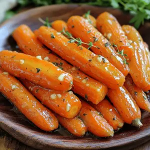 To make honey garlic butter roasted carrots, you will need the following ingredients: - 1 lb (450g) baby carrots, peeled - 3 tablespoons unsalted butter, melted - 3 tablespoons honey - 3 cloves garlic, minced - 1 teaspoon fresh thyme leaves (or ½ teaspoon dried thyme) - Salt and pepper to taste - Fresh parsley, chopped for garnish (optional) Each ingredient plays a key role in the dish. The baby carrots are sweet and tender, perfect for roasting. Unsalted butter adds richness, while honey brings natural sweetness. Garlic gives depth, and thyme adds a hint of earthiness. Salt and pepper enhance all the flavors, making every bite delightful. If you want a fresh touch, chopped parsley makes a nice garnish. This simple list allows anyone to create a dish that is both beautiful and tasty. Preheat your oven to 425°F (220°C). This high heat is perfect for roasting. Preheating ensures your carrots cook evenly. It helps them get that nice, caramelized look and taste. In a large bowl, mix together melted butter, honey, and minced garlic. Add fresh thyme and a pinch of salt and pepper. Whisk all the ingredients until smooth. Aim for a thick, creamy texture that easily coats the carrots. Take your peeled baby carrots and add them to the bowl. Gently toss the carrots to coat them well. Make sure each carrot gets a good amount of the honey garlic butter. This step is key for flavor. Line a baking sheet with parchment paper to prevent sticking. Spread the coated carrots in a single layer. Do not crowd them, as this can cause steaming instead of roasting. Bake for 20-25 minutes. Stir the carrots halfway through for even cooking and browning. After roasting, check if the carrots are tender. Taste one to see if it needs more salt or pepper. If needed, adjust the seasoning. Finally, transfer the carrots to a serving dish. For an extra touch, sprinkle with chopped parsley for color and flavor. To achieve the best flavor and texture in your honey garlic butter roasted carrots, follow these tips: - Caramelization: Caramelization happens when sugar in the carrots cooks. To get this, roast them at a high temperature. Make sure your oven is preheated to 425°F (220°C). This heat helps the outside of the carrots get that nice golden color. - Avoid Overcrowding: Spread the carrots out on the baking sheet. If you crowd them, they will steam instead of roast. This keeps them crisp and allows them to caramelize. Use two sheets if needed. You can easily modify this recipe based on your needs: - Alternative Ingredients: If you want a vegan option, replace the butter with coconut oil. You can also use maple syrup instead of honey for a vegan sweetener. - Herbs and Spices: Fresh herbs add great flavor. Try adding rosemary or dill for a different taste. A pinch of cumin or smoked paprika can give a unique twist, too. These roasted carrots pair wonderfully with many dishes: - Side Dish Pairings: Serve them alongside grilled chicken, beef, or fish. They also work well with a hearty grain dish like quinoa or rice. - Plating Tips: For a beautiful presentation, arrange the carrots in a circular pattern on the plate. Drizzle some of the honey garlic butter from the baking sheet over them for added shine and flavor. A sprinkle of fresh parsley on top will make the dish pop with color. {{image_4}} You can switch honey for other sweeteners. Maple syrup or agave work well. Each gives a unique taste. Maple syrup adds a deep, earthy flavor. Agave offers a milder sweetness. Both options keep the dish delicious and sticky. Try them out to find your favorite! You can also use an air fryer for this recipe. Set the air fryer to 375°F (190°C). Toss the carrots in the honey garlic mixture. Place them in the air fryer basket and cook for about 15-20 minutes. Shake the basket halfway through for even cooking. The air fryer gives a crispy outside and tender inside. You might prefer this method for quicker cooking! You can mix in other veggies for a fun twist. Parsnips add a sweet, nutty flavor. Bell peppers bring a pop of color and crunch. Adjust cooking time for different vegetables. For parsnips, cut them to the same size as carrots. They will cook well together. Bell peppers need less time, so add them halfway through roasting. Experiment and create your perfect blend! To keep your honey garlic butter roasted carrots fresh, follow these tips: - Refrigeration: Place the leftovers in the fridge right away. They stay safe for about 3 to 5 days. - Container Types: Use an airtight container to prevent moisture loss. Glass or plastic containers with tight lids work well. When it's time to enjoy your carrots again, use these methods: - Oven: Preheat your oven to 350°F (175°C). Spread the carrots on a baking sheet and heat for about 10-15 minutes. This keeps them crispy and tasty. - Microwave: If you're in a hurry, place the carrots in a microwave-safe dish. Heat in short bursts of 30 seconds until warm. This method is quick but may make them a bit soft. You can freeze leftover roasted carrots for later use: - Freezing Tips: Let the carrots cool completely before freezing. Place them in a single layer on a baking sheet first. Once frozen, transfer them to a freezer bag or container. This prevents clumping. - Thawing Methods: To enjoy the carrots again, thaw them in the fridge overnight. For quicker options, you can microwave them directly from frozen, but they may lose some texture. Yes, you can use regular carrots. Just cut them into smaller pieces. Keep in mind that regular carrots take longer to cook. You should roast them for about 30-35 minutes. Check their doneness by poking them with a fork. They should be soft but not mushy. To make this dish vegan, swap the butter for plant-based butter. You can also use maple syrup instead of honey. This keeps the sweet flavor while making it plant-based. The taste will still be great, and you can enjoy this dish without using animal products. These carrots pair well with many dishes. Try serving them with grilled chicken or fish. They also go nicely with quinoa or a fresh salad. For a complete meal, add some rice and a protein of your choice. This mix will make your dinner colorful and tasty. Leftovers last about 3-5 days in the fridge. Store them in an airtight container to keep them fresh. If you notice any strange smells or colors, it’s best to throw them out. Reheat them in the oven or microwave before serving again. You learned how to make honey garlic butter roasted carrots. We covered key ingredients, like fresh thyme and garlic. I guided you through roasting steps and offered tips for perfect results. Remember to check for doneness and adjust flavors as needed. Feel free to get creative with variations, like using different sweeteners or adding other veggies. Proper storage helps keep leftovers fresh, so you can enjoy them later. Roasted carrots can be a fantastic side dish for many meals. Enjoy your cooking adventure!