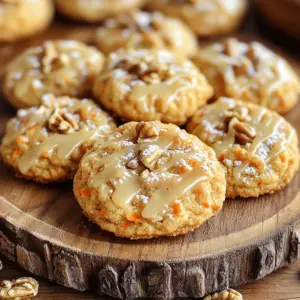 - 1 cup all-purpose flour - 1/2 cup unsalted butter - 1/2 cup brown sugar - 1/4 cup granulated sugar - 1 large egg - 1 cup grated carrots - Optional: 1/2 cup walnuts, 1/4 cup raisins I love the base ingredients for these cookies. The flour gives structure. The butter adds richness, while brown sugar brings moisture and a deeper flavor. Granulated sugar helps with sweetness. The egg binds everything together, creating a soft texture. Grated carrots add sweetness and moisture, making these cookies unique. You can add walnuts for crunch and raisins for extra sweetness if you like. - 1 cup powdered sugar - 2-3 tablespoons pure maple syrup - 1 tablespoon milk or water - Pinch of salt The glaze is a game changer. It adds a sweet finish to the cookies. Use powdered sugar as a base for smoothness. Pure maple syrup brings that lovely flavor we all adore. Milk or water helps adjust the glaze’s thickness. A pinch of salt balances the sweetness perfectly. This glaze makes each cookie shine! - Preheat your oven to 350°F (175°C). Line a baking sheet with parchment paper. - In a medium bowl, whisk together: - 1 cup all-purpose flour - 1/2 teaspoon baking powder - 1/2 teaspoon baking soda - 1/2 teaspoon ground cinnamon - 1/4 teaspoon ground nutmeg - 1/4 teaspoon salt - In a large bowl, beat together: - 1/2 cup unsalted butter, softened - 1/2 cup brown sugar, packed - 1/4 cup granulated sugar Mix until the mixture is light and fluffy. - Add 1 large egg and 1 teaspoon vanilla extract to the butter-sugar mix. - Stir until everything is well mixed. - Gradually add the dry ingredients to the wet mixture. - Mix gently until just combined. Be careful not to overmix. - Fold in: - 1 cup grated carrots - Optional: 1/2 cup chopped walnuts - Optional: 1/4 cup raisins - Use a cookie scoop or tablespoon to drop dough onto the prepared baking sheet. - Leave about 2 inches of space between each cookie. - Bake for 12-15 minutes until the edges are golden. - Let the cookies cool on the baking sheet for 5 minutes before moving them to a wire rack. - In a small bowl, combine: - 1 cup powdered sugar - 2-3 tablespoons pure maple syrup - 1 tablespoon milk or water - Pinch of salt - Whisk until the glaze is smooth. Adjust the thickness if needed. - Once the cookies are cool, use a spoon or piping bag to drizzle the glaze over each cookie. - Allow the glaze to set for a moment before serving. To get the best texture for your cookies, avoid overmixing the dough. Stir gently until just combined. This keeps the cookies soft and chewy. Also, use room temperature ingredients. Let your butter and egg sit out for about 30 minutes. This helps everything mix well. For extra flavor, try toasting walnuts before adding them. Toasting brings out a rich, nutty taste that adds depth. You can also experiment with spices like ginger or allspice. These spices can give your cookies a warm, cozy flavor that pairs well with the carrots. There are fun ways to drizzle the glaze. You can use a spoon for a rustic look or a piping bag for neat lines. For serving, arrange the cookies on a beautiful platter. They pair perfectly with warm tea or coffee. You could even sprinkle some extra walnuts on top for a nice touch! {{image_4}} You can make some easy swaps for different diets. To make these cookies gluten-free, use a gluten-free flour blend. This will keep the texture nice and soft. For a vegan version, swap the butter for coconut oil or a vegan butter. Use a flax egg instead of the large egg. Just mix one tablespoon of ground flaxseeds with three tablespoons of water. Let it sit for a few minutes to thicken. Want to shake things up? Add shredded coconut or crushed pineapple for a fun twist. This adds a tropical vibe to your cookies. You can also mix in nuts like pecans or almonds for a crunch. Dried fruits like cranberries or apricots can also work well. Feel free to be creative and adjust the flavors to your liking. While maple glaze is great, you can try cream cheese frosting instead. This adds a rich, tangy flavor that pairs well with carrot. If you love chocolate, drizzle some dark chocolate over the cookies. Melt chocolate chips and use a fork to create a fun drizzle. Both options will make your cookies even more tempting! To keep your maple glazed carrot cake cookies fresh, use airtight containers. This helps prevent them from drying out. Place a piece of bread in the container with the cookies. The bread adds moisture and keeps them soft. Store the cookies at room temperature. They will stay fresh for up to one week. You can freeze these cookies before or after baking. For freezing unbaked dough, scoop the dough onto a baking sheet. Freeze the dough balls until hard, then transfer them to a freezer bag. This way, you can bake fresh cookies anytime! To freeze baked cookies, let them cool completely. Then, stack them in an airtight container, placing parchment paper between layers. They will last up to three months in the freezer. When you're ready to eat, thaw them at room temperature. For a fresher taste, warm them in the oven for a few minutes. To make your cookies softer, use room temperature butter. Softened butter helps to add moisture. You can also add an extra egg yolk. This adds richness and keeps cookies chewy. Avoid baking them too long. Pull them out when the edges are golden, but the centers look soft. Yes, you can make the dough ahead! After mixing the dough, wrap it tightly in plastic wrap. Store it in the fridge for up to three days. If you want to keep it longer, freeze the dough. Just thaw it in the fridge before baking. If you don't have maple syrup, you can use honey or agave nectar. Both will give a sweet flavor. You can also mix brown sugar with a bit of water as a substitute. Just remember that this will change the flavor slightly. To adjust cookie size, use a larger or smaller scoop. If you want bigger cookies, use a 1/4 cup measure instead of a tablespoon. For smaller cookies, use a teaspoon. Just keep in mind that baking time will change with size. Larger cookies need more time, while smaller cookies need less. For decorating cookies, use a piping bag for precision. You can also use a spoon to drizzle the glaze. Start at the center and move outward. Allow the glaze to set for a few minutes before serving. This will create a beautiful, shiny finish! In this post, we covered the key ingredients for delicious cookies, from basic elements to optional additions. You learned how to prepare the dough, bake, and even add a tasty maple glaze. Don’t forget to try my tips for texture and flavor. Remember, you can switch ingredients for different diets or flavors. Making and storing your cookies right will keep them fresh. Enjoy your baking, and make it fun! Cookies bring joy, so share them with others!