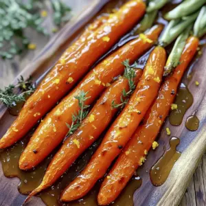 - 1 pound baby carrots or regular carrots (peeled and cut into sticks) - 3 tablespoons pure maple syrup - 2 tablespoons extra virgin olive oil - 1 teaspoon ground cinnamon - 1 teaspoon kosher salt - ½ teaspoon freshly ground black pepper - 1 tablespoon fresh thyme leaves or 1 teaspoon dried thyme - Zest of 1 orange - Additional fresh thyme sprigs - Extra maple syrup drizzle Gather these key ingredients for your maple glazed roasted carrots. The star is the maple syrup, which brings a lovely sweetness. The carrots, whether baby or regular, add color and crunch. The olive oil helps the glaze stick and ensures crisp edges. Cinnamon and thyme add warmth and earthiness. Don’t forget the orange zest! It brightens the dish and adds a fresh note. For garnishes, consider more thyme for a pop of color and flavor. A drizzle of extra maple syrup can make it even sweeter for those who love that taste. These ingredients work together to create a dish that is simple yet packed with flavor. First, preheat your oven to 425°F (220°C). This high heat helps caramelize the carrots. While the oven warms up, line a baking sheet with parchment paper. This makes cleanup easy. In a large bowl, whisk together the following ingredients: - 3 tablespoons pure maple syrup - 2 tablespoons extra virgin olive oil - 1 teaspoon ground cinnamon - 1 teaspoon kosher salt - ½ teaspoon freshly ground black pepper - Zest of 1 orange Whisk until smooth. This glaze adds a sweet and warm flavor to the carrots. Now, it’s time to add the carrots. Use 1 pound of baby carrots, or regular carrots cut into sticks. Toss them in the glaze until each carrot is well coated. This step is key to getting that sweet flavor all over. Spread the glazed carrots on the prepared baking sheet. Make sure they are in a single layer. This helps them roast evenly. Place them in the oven and roast for 20-25 minutes. Turn the carrots halfway through to ensure they cook evenly and turn golden. In the last 5 minutes of roasting, sprinkle fresh thyme over the carrots. This adds a lovely aroma and flavor. When the carrots are golden and tender, remove them from the oven. Let them cool for a few minutes before serving. Choose firm, vibrant baby carrots for a sweet taste. If you use regular carrots, pick ones that feel hard and look bright. Fresh carrots should not be limp or dull. The color matters because it shows freshness. You can peel and cut regular carrots into sticks for a similar look. To get even caramelization, spread the carrots in a single layer. This allows the heat to cook them all at once. Turn the carrots halfway through roasting. This step helps them brown nicely. Roast at 425°F (220°C) for 20-25 minutes until they are tender. Keep an eye on the time to avoid burning. For a tasty twist, try adding spices like paprika or cumin. You can also mix in honey for extra sweetness. Adding garlic will give a nice depth of flavor. If you want more zing, consider a splash of lemon juice or balsamic vinegar. These options can elevate the dish and make it even better. {{image_4}} You can use many veggies for this dish. Consider these options: - Sweet potatoes - Parsnips - Beets - Brussels sprouts - Butternut squash These veggies roast nicely and absorb the sweet maple glaze. Each offers unique flavors and colors. If you don’t have maple syrup, try these substitutes: - Honey - Agave nectar - Brown sugar mixed with water - Coconut sugar These options will change the taste a bit but still keep it sweet. Adjust the amount based on your preference. Want to add some heat? Here are ideas to spice up your carrots: - Add a pinch of cayenne pepper - Use smoked paprika for a smoky flavor - Mix in some chili flakes You can also try adding unexpected flavors: - Ginger for warmth - Garlic for a savory kick - Lemon juice for brightness Experiment with these suggestions to make your dish exciting! After you enjoy your maple glazed roasted carrots, store leftovers in the fridge. Place them in an airtight container. This helps keep them fresh and prevents odors from mixing with other foods. They will stay good for about 3 to 5 days. To reheat, I suggest using the oven or a skillet. Preheat your oven to 350°F (175°C) and spread the carrots on a baking sheet. Heat them for about 10 minutes. If using a skillet, add a splash of olive oil and heat over medium. This keeps the carrots tender and tasty. Yes, you can freeze these carrots! To freeze, let them cool completely first. Spread them on a baking sheet in a single layer and freeze for 1 to 2 hours. Once frozen, transfer them to a freezer-safe bag. They will last for about 2 to 3 months. When ready to eat, thaw them in the fridge and reheat. Enjoy the flavors anytime! Yes, you can use regular carrots. Just peel and cut them into sticks. This way, they will roast evenly like baby carrots. The taste and texture will be just as good. To get caramelized carrots, spread them out in a single layer on the baking sheet. Turn them halfway through cooking. This helps them cook evenly. Roasting at high heat, like 425°F (220°C), also promotes caramelization. These carrots pair well with many dishes. They go nicely with roasted chicken or grilled fish. You can also serve them with quinoa or a fresh salad. Their sweet flavor adds balance to savory meals. Yes, maple glazed roasted carrots are healthy. They are low in calories and high in vitamins. Carrots are rich in beta-carotene, which is good for your eyes. The maple syrup adds a touch of sweetness without unhealthy sugars. This blog post shared a simple recipe for maple glazed roasted carrots. You learned how to select carrots, prepare the glaze, and roast them to perfection. Remember, you can use different vegetables or spices to mix things up. Storing leftovers properly keeps them fresh. With this recipe, you can impress anyone with your cooking skills. Give it a try! Your meals will shine with these tasty carrots.