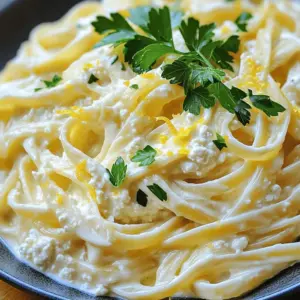 - 12 oz fettuccine pasta - 1 cup cottage cheese, preferably whole or low-fat - 1/2 cup grated Parmesan cheese, plus extra for serving - 1/2 cup unsweetened almond milk (or any milk of choice such as whole or oat milk) - 2 cloves garlic, minced - 2 tablespoons olive oil - 1 teaspoon dried oregano - Zest of 1 lemon to brighten the flavors - Fresh parsley, chopped, for garnish The main ingredients for this dish create a rich and creamy flavor. The fettuccine pasta serves as a perfect base. Its wide shape holds the sauce well. Next, cottage cheese adds creaminess without being too heavy. I love using whole or low-fat cottage cheese for a smooth texture. Grated Parmesan cheese brings a salty kick. It also enhances the creamy texture. For an even richer sauce, feel free to add more Parmesan when serving. Optional add-ins let you customize the dish. Unsweetened almond milk keeps it light. You can use any milk you like, such as oat or whole milk. Garlic adds a savory touch. I like to use minced garlic for a strong flavor. Olive oil gives the sauce a silky finish and helps sauté the garlic. For seasoning, dried oregano adds a warm herb taste. It pairs well with the lemon zest. The zest brightens the dish and adds freshness. Fresh parsley is a lovely garnish. It adds color and a hint of earthiness. Mixing these ingredients creates a delightful pasta dish. Each bite is creamy, tasty, and satisfying. First, grab a large pot and fill it with water. Add a pinch of salt. Bring the water to a rolling boil. Once it is boiling, toss in 12 ounces of fettuccine pasta. Cook the pasta for 8 to 10 minutes. You want it al dente, which means it should be firm but cooked through. After cooking, drain the pasta. Remember to save about 1 cup of the pasta water for later! Now it's time to whip up the sauce. In a high-speed blender, combine 1 cup of cottage cheese, 1/2 cup of grated Parmesan cheese, and 1/2 cup of almond milk. Add 2 minced garlic cloves, the zest of 1 lemon, and 1 teaspoon of dried oregano. Sprinkle in some salt and black pepper. Blend this mixture until it is smooth and creamy. If the sauce is too thick, add small amounts of the reserved pasta water. Blend again until you reach your desired creaminess. In a large skillet, heat 2 tablespoons of olive oil over medium heat. If you like, add more minced garlic for extra flavor. Sauté the garlic for about 30 seconds. You want it fragrant, but be careful not to burn it! Next, gently add the drained fettuccine to the skillet. Pour the whipped cottage cheese sauce over the pasta. Toss everything together gently until the pasta is well coated. Cook for an additional 2 to 3 minutes, stirring occasionally. If the sauce seems too thick, stir in more reserved pasta water. Taste and adjust the seasoning with more salt and pepper if needed. To get the sauce just right, focus on creaminess. Start by blending your cottage cheese with Parmesan cheese and almond milk. Blend until smooth. If it seems thick, add some reserved pasta water. A little at a time helps you reach the right texture. Next, balance your seasoning. After mixing the pasta and sauce, taste it. Add more salt and pepper as needed. For extra flavor, a squeeze of lemon juice brightens the dish. When sautéing garlic, keep your heat medium. Add the garlic to hot oil but watch carefully. Stir it often to avoid burning. Garlic cooks fast, so stay focused for about 30 seconds or until fragrant. For mixing pasta and sauce, gently toss them together. Use tongs or a spatula. This way, every piece of pasta gets coated well. If the sauce thickens too much, mix in a splash of reserved pasta water. For garnishing, fresh parsley is a must. It adds color and a fresh taste. You can also sprinkle extra Parmesan cheese on top for a cheesy finish. When choosing side dishes, think light. A simple salad pairs well. Roasted veggies also complement the creaminess of the pasta. Enjoy your meal! {{image_4}} You can switch up the pasta for this dish. Whole wheat pasta adds fiber. It also gives a nutty flavor. Gluten-free options work well too. Try brown rice or quinoa pasta for a different taste. You can also explore other shapes like penne or farfalle. Different shapes hold sauce differently. This can change your eating experience. You can replace the cottage cheese with Greek yogurt for a tangy twist. Ricotta cheese also adds a creamy texture. If you want a dairy-free option, use cashew cream or silken tofu. Both give a smooth base for the sauce. Each cheese brings its unique flavor. Experiment to find what you love best. Add vegetables to make the dish more colorful and healthy. Spinach or mushrooms blend well with the sauce. They also add nutrients and flavor. You can also include protein for a fuller meal. Grilled chicken or shrimp works great in this dish. This makes it hearty and satisfying. To keep your whipped cottage cheese Alfredo pasta fresh, place it in an airtight container. This helps seal in flavor and moisture. Store it in the fridge for up to three days. If you want to keep it longer, freezing is a great option. When reheating, avoid using high heat. A gentle heat keeps the sauce smooth. You can reheat in a skillet over low heat. Add a splash of almond milk or reserved pasta water to help keep the sauce creamy. Stir often until heated through. Yes, you can freeze this pasta! However, the sauce may change a bit. To freeze, let it cool completely. Then, place it in a freezer-safe container. Use it within three months for the best taste. To thaw, move it to the fridge overnight before reheating. To make the sauce creamier, add some reserved pasta water. Start with a small amount and blend it in. This helps adjust the texture without losing flavor. If you want a richer taste, try more Parmesan cheese in the blender. This will add depth to the sauce. Yes, you can use different cheeses. If you want a lighter option, try ricotta cheese. For a sharper flavor, use aged Gouda or cheddar. Just keep in mind that the taste will change slightly. Mix and match to find your favorite combination. This recipe works well for meal prep. Cook the pasta and sauce separately. Store them in airtight containers in the fridge. They will last about 3 to 4 days. When you're ready to eat, just reheat and combine them. This saves time and makes meals easy! This recipe brings together simple ingredients to create a tasty Alfredo dish. We used fettuccine, cottage cheese, and Parmesan for a creamy base. Optional add-ins like garlic and olive oil elevate the flavor. Remember to cook your pasta just right and blend your sauce well. This meal is versatile and can adapt to your tastes. You can swap pasta types and cheese or add veggies. Store leftovers properly for later use, and enjoy reheating for a quick meal. I hope you make this dish soon and enjoy every bite!