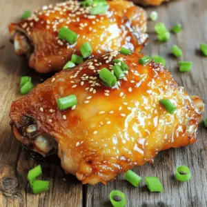 To make Spicy Honey Garlic Chicken Thighs, you will need: - 4 chicken thighs (bone-in, skin-on) - 1/4 cup honey - 3 tablespoons soy sauce - 3 cloves garlic, minced - 1 tablespoon fresh ginger, grated - 1 teaspoon red pepper flakes (adjust to your desired spice level) - 1 tablespoon vegetable oil - Salt and pepper, to taste Each ingredient plays a key role. The chicken thighs give a juicy base. Honey adds sweetness. Soy sauce gives a savory kick. Garlic and ginger bring a fresh taste. Red pepper flakes add the heat you love. Garnishes can elevate your dish. Consider adding: - Chopped green onions - Sesame seeds These add color and texture. Green onions give a fresh crunch. Sesame seeds add a nutty flavor. Feel free to get creative with your garnishes! Store your ingredients properly to keep them fresh. - Chicken thighs: Keep them in the fridge. Use within 2 days. - Honey: Store in a cool, dark place. It lasts a long time. - Soy sauce: Keep it in the pantry. It’s fine at room temp. - Garlic and ginger: Store in the fridge for a few days. Remember to check for freshness. This keeps your dish tasty and safe to eat. To start, you need to mix the marinade. In a medium bowl, combine honey, soy sauce, minced garlic, grated ginger, and red pepper flakes. Whisk it until smooth. Set aside 2 tablespoons of this mix for later. Place the chicken thighs in a shallow dish. Pour the rest of the marinade over the chicken. Make sure to coat them well. Cover the dish and let it sit. You can marinate for at least 30 minutes at room temperature or up to 2 hours in the fridge. This helps the flavors soak into the chicken. Next, preheat your oven to 400°F (200°C). Take the marinated chicken thighs out of the dish. Let any extra marinade drip off. Use paper towels to pat the skin dry gently. This step is key for crispy skin! Now, season both sides of the chicken thighs with salt and pepper. Don’t be shy with the seasoning; it adds great flavor. Now, let’s sear the chicken. Heat vegetable oil in an oven-safe skillet over medium-high heat. When the oil is hot and shimmering, carefully place the chicken thighs skin-side down in the skillet. Sear them for about 5-7 minutes until the skin is crispy and golden brown. Flip the thighs over and sear the other side for 2-3 minutes. This step locks in the juices and adds texture. Once seared, pour the reserved marinade over the chicken thighs. Carefully transfer the skillet to your preheated oven. Bake for 25-30 minutes. You want the chicken to reach an internal temperature of 165°F (74°C). This ensures it’s cooked through but still juicy. Halfway through baking, grab a brush. Use it to coat the chicken with the reserved marinade. This basting step helps develop a beautiful glaze. It also enhances the flavor of the chicken. After baking, take the skillet out of the oven. Let the chicken rest for about 5 minutes. This resting time allows the juices to redistribute. It makes the meat juicy and tender. Before serving, sprinkle chopped green onions and sesame seeds on top. This adds a nice crunch and fresh flavor. Enjoy your meal! To get crispy skin, start with bone-in, skin-on chicken thighs. Dry the skin well with paper towels. This helps the skin get crispy when cooked. When you sear the chicken, use medium-high heat and let it cook without moving it. This allows the skin to brown nicely. Sear for about 5-7 minutes until golden brown. Once you flip it, sear for just a few more minutes. The oven will finish cooking it and keep the skin crispy. You can easily change how spicy your chicken is. The red pepper flakes in the recipe add heat. If you like it mild, use less. If you want it hotter, add more flakes. Another option is to add hot sauce to the marinade. Taste the sauce before you add it to the chicken. This way, you can find the right balance for your taste. Spicy Honey Garlic Chicken pairs well with many sides. Here are a few ideas: - Steamed jasmine rice - Roasted vegetables like broccoli or carrots - A fresh green salad with a light dressing - Garlic mashed potatoes - Stir-fried bok choy These sides complement the flavors of the chicken. They also balance the spice and sweetness well. Enjoy your meal! {{image_4}} You can make spicy honey garlic chicken using other proteins. Try pork chops or shrimp. Both of these options cook quickly and soak up flavor well. Use the same marinade for a tasty twist. Just adjust cooking times. For shrimp, cook until they turn pink. For pork, ensure it reaches 145°F (63°C). If you want a vegetarian dish, use tofu instead of chicken. Choose firm tofu for the best texture. Press the tofu to remove excess water. Cut it into cubes and marinate just like the chicken. Bake or pan-fry until golden brown. This will give you a delicious and hearty meal. Add vegetables to your spicy honey garlic dish for extra nutrition. Broccoli, bell peppers, or green beans work well. Toss the veggies in the marinade. You can roast them in the oven alongside the chicken. This way, you create a colorful one-pan meal that looks great and tastes even better. To store your leftover spicy honey garlic chicken thighs, let them cool first. Once cooled, place the chicken in an airtight container. Be sure to cover it well to keep moisture in. Leftovers can stay fresh in the fridge for up to four days. If you want to freeze your chicken, it's simple. Wrap each piece in plastic wrap tightly. Then, place them in a freezer-safe bag or container. This way, they won’t get freezer burn. You can freeze the chicken for up to three months. When you’re ready to eat, thaw it in the fridge overnight. To reheat your chicken, you have a few options. You can use an oven, microwave, or stovetop. For the oven, preheat it to 350°F (175°C). Place the chicken in a baking dish and cover it with foil. Heat for about 15-20 minutes until warm. In the microwave, heat on medium power for about 2-3 minutes. Flip the chicken halfway through for even heating. If using the stovetop, warm the chicken in a skillet over low heat for about 5-7 minutes. Enjoy your meal! Yes, you can use chicken breasts. Chicken breasts will cook faster, so check them early. They may not be as juicy as thighs, but they will still taste great. Just ensure they reach an internal temperature of 165°F (74°C). You can store marinated chicken for up to 2 hours at room temperature. If you refrigerate it, you can keep it for up to 24 hours. Beyond that, the chicken may become too salty and lose its flavor. If you lack red pepper flakes, you can use hot sauce or cayenne pepper. Adjust the amount based on your spice preference. You can also skip the heat altogether if you prefer mild flavors. Yes, you can double the recipe. Just ensure you have a larger baking dish or skillet. Adjust cooking times slightly as needed, but keep an eye on the internal temperature of the chicken to ensure it is fully cooked. This blog post covered how to make a tasty honey garlic chicken dish. We explored key ingredients and storage tips. You learned step-by-step cooking instructions to get juicy and crispy chicken. We shared tips for adjusting spice levels and perfect side dishes. You can also try fun variations, like spicy honey garlic chicken or honey garlic tofu. For storage, we shared how to keep leftovers fresh. With these insights, you can cook delicious meals your family will love. Enjoy your cooking journey!