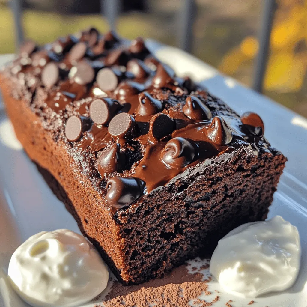 To make this tasty Flourless Double Chocolate Banana Bread, gather these ingredients: - 3 ripe bananas, well-mashed - 3 large eggs, at room temperature - 1/3 cup natural peanut butter or almond butter, smooth - 1/4 cup honey or maple syrup, for sweetness - 1 teaspoon pure vanilla extract - 1/2 cup unsweetened cocoa powder, sifted - 1 teaspoon baking soda, to help it rise - 1/4 teaspoon fine sea salt - 1/2 cup dark chocolate chips, plus more for topping You can add some fun flavors to your bread with these extras: - 1/4 cup chopped walnuts or pecans, for extra crunch If you don't have some ingredients, here are some great swaps: - Use sunbutter instead of peanut butter or almond butter. - Swap honey for agave syrup or maple syrup for a vegan option. - Dark chocolate chips can be replaced with milk chocolate chips for a sweeter taste. These choices keep your recipe flexible and fun! Start by preheating your oven to 350°F (175°C). Take a 9x5 inch loaf pan and grease it well. You can also line it with parchment paper. This makes it easy to remove the bread later. In a large mixing bowl, mash the three ripe bananas. Add three large eggs, peanut butter or almond butter, honey or maple syrup, and vanilla extract. Whisk these wet ingredients together until smooth and well mixed. This step is key for a rich flavor. In a different bowl, take your sifted cocoa powder. Add baking soda and fine sea salt. Whisk these dry ingredients together until they are well combined. This will help the bread rise and taste great. Now, slowly add the dry mix into the wet ingredients. Gently fold them together until they are just mixed. Be careful not to overmix. This will keep your bread light and fluffy. Then, fold in the dark chocolate chips and nuts if you chose to add them. Pour the batter into your prepared loaf pan. Use a spatula to smooth the top evenly. Place the loaf pan in the oven, and bake for 30 to 35 minutes. Keep an eye on it during baking. To check if it’s done, insert a toothpick into the center. If it comes out clean with a few moist crumbs, your bread is ready. Once baked, let the bread cool in the pan for about 10 minutes. Then, move it to a wire rack to cool completely. This step ensures you get nice, clean slices when you cut it. To get the best texture, mix the ingredients just right. Overmixing makes the bread dense. Gently fold the dry mix into the wet mix until just blended. This keeps the bread light and fluffy. You want a nice balance. If the batter is too thick, it may not rise well. Ripe bananas are key for great flavor and sweetness. Use bananas with lots of brown spots. They are sweeter and softer, which makes them easier to mash. The riper the banana, the better your bread will taste. This also helps keep the bread moist. You can control how sweet your bread is. Use honey or maple syrup for sweetness. If you want less sugar, reduce the amount used. You can also add dark chocolate chips for extra sweetness. Just remember, balance is key. Adjusting sweetness can change the bread's flavor. {{image_4}} You can switch up the nut butter in this recipe. While peanut butter adds a nice flavor, almond butter gives a milder taste. Cashew butter works well too, making the bread creamy. You can even try sunflower seed butter for a nut-free option. Each nut butter changes the flavor and texture of the bread. Feel free to experiment and see which one you like best! Mix-ins can take your banana bread to the next level. You can add chocolate chips, nuts, or dried fruits. Chopped walnuts or pecans give a nice crunch. If you love a rich chocolate flavor, add more dark chocolate chips on top before baking. You could also sprinkle sea salt for a sweet and salty twist. Each mix-in adds its own fun surprise! Want to make this bread vegan? Simply replace the eggs with flax eggs. To make a flax egg, mix one tablespoon of ground flaxseed with three tablespoons of water. Let it sit for a few minutes until it gets thick. For the honey, you can use maple syrup. This way, you keep the taste and texture while making it vegan-friendly. Enjoy your delicious treat without any animal products! To keep your flourless double chocolate banana bread fresh, wrap it well. Use plastic wrap or aluminum foil. You can also place it in an airtight container. This helps prevent it from drying out. Store it at room temperature for up to three days. If you want it to last longer, consider freezing it. Freezing banana bread is simple. First, let it cool completely. Then, slice it into pieces. Wrap each slice in plastic wrap. Place the wrapped slices in a freezer bag. Remove as much air as possible before sealing. This keeps the bread fresh for up to three months. When you’re ready to enjoy it, just take out a slice. To reheat your banana bread, use your oven or microwave. For the oven, preheat to 350°F (175°C). Place a slice on a baking sheet and warm for about 10 minutes. For the microwave, heat on medium power for about 15 seconds. This warms it up without making it dry. Enjoy it warm for the best taste! Yes, you can use maple syrup or agave syrup. These sweeteners work well in this recipe. They keep the bread moist and sweet. Just make sure to use the same amount as honey. This keeps the flavor and texture balanced. Yes, this recipe is gluten-free. It uses no flour at all. The bananas and cocoa powder create a soft texture. You can enjoy this treat even if you avoid gluten. This banana bread lasts about 3 to 5 days at room temperature. Keep it in an airtight container. It can last longer in the fridge, about 7 days. You can also freeze it for about 3 months for later enjoyment. Yes, you can add protein powder. Just use a small amount, about 1/4 cup. This will enhance the nutrition without changing the taste much. Mix it in with the dry ingredients. This addition makes your banana bread even more filling! In this blog post, I covered the essential ingredients for making delicious, flourless double chocolate banana bread. I shared clear steps for mixing and baking, along with tips for getting the best texture. You learned about variations and how to store your bread effectively. Remember, using ripe bananas and the right nut butter can elevate your bake. Don’t forget to experiment with mix-ins and substitutions. With these tips, your bread will be tasty and easy to enjoy anytime!