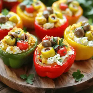 - 4 small sweet bell peppers (choose any vibrant color you like) - 200g feta cheese, crumbled - 100g cream cheese, softened to room temperature - 1 tsp dried oregano - 1 tsp garlic powder - 1 tbsp fresh lemon juice - 1/4 cup Kalamata olives, pitted and chopped - 1/2 cup cherry tomatoes, cut in half - Salt and freshly ground black pepper to taste - Olive oil spray for coating To make crispy feta stuffed peppers, I use sweet bell peppers. They offer a lovely taste and vibrant colors. Feta cheese brings a salty kick, while cream cheese makes the filling creamy. I add dried oregano and garlic powder for flavor. Fresh lemon juice brightens the dish. Kalamata olives add a briny touch, and cherry tomatoes give it sweetness. - Fresh herbs - Extra toppings For garnishes, I love to use fresh herbs. Parsley or basil not only adds color but also fresh flavor. You can also sprinkle some extra feta on top for more cheesy goodness. These simple additions make the dish look even more inviting and delicious. Start by preheating your air fryer to 375°F (190°C). This step is key. A hot air fryer cooks the peppers evenly and gives them that crispy outside. Next, grab your sweet bell peppers. Slice off the tops with a sharp knife. Make sure to remove the seeds and membranes inside. This creates a nice hollow space for the filling. In a mixing bowl, add the crumbled feta cheese and softened cream cheese. Blend them together well. Next, sprinkle in the dried oregano and garlic powder. These spices add great flavor. Pour in the fresh lemon juice for a tangy touch. Then, stir in the chopped Kalamata olives and halved cherry tomatoes. Season this mixture with salt and freshly ground black pepper. Mix everything until it’s creamy and well combined. Now, take each hollowed pepper and fill it with the cheese mixture. Use a spoon to pack it down gently. This ensures each pepper is full of flavor. After stuffing, lightly spray the outside of each pepper with olive oil. This helps them crisp up nicely. Place the stuffed peppers in the air fryer basket. Make sure to arrange them in a single layer. Avoid overcrowding; this helps them cook evenly. Air fry the peppers for about 12 to 15 minutes. Look for a tender texture and golden, crispy tops. Once done, use tongs to carefully remove the peppers from the air fryer. Let them cool for a couple of minutes before serving. Enjoy your crispy feta stuffed peppers! To get that nice, crunchy texture, you must use olive oil spray. This helps the stuffed peppers get golden brown and crispy. Just a light coat will do. You want them to sizzle, not swim in oil. Next, pay attention to cooking times and adjust the temperature if needed. Start with 375°F (190°C). Air fry for about 12-15 minutes. If they are not crispy enough, add a few more minutes. Each air fryer is different, so keep an eye on them. For a great presentation, serve the crispy feta stuffed peppers on a wooden platter or colorful plate. You can add fresh herbs like parsley or basil. This adds color and a nice touch. Pair these stuffed peppers with a simple salad or crusty bread. A glass of white wine or sparkling water works well too. Enjoy the feast! {{image_4}} You can switch up the cheese in the filling. Try goat cheese for a tangy twist. Cream cheese gives a creamy texture, but you can also use ricotta for a lighter flavor. If you're not a fan of peppers, other veggies work great too. Zucchini or eggplant can be hollowed out and stuffed just like peppers. Want some heat? Add chopped jalapeños or a splash of hot sauce to the filling. This gives a nice kick to the dish. If you prefer a vegetarian option, mix in cooked quinoa or black beans. They boost the protein and add extra texture. These simple changes make the dish fun and unique for every meal. To store leftover stuffed peppers, let them cool down first. Place them in an airtight container. This helps keep them fresh. You can store them in the fridge for up to three days. If they are not sealed well, they may dry out. For best results, keep each pepper separate. This prevents them from sticking together. You can also wrap each one in plastic wrap before placing them in the container. When reheating, you have two main options: the microwave or the oven. The microwave is quick but may make the peppers soft. To reheat in the microwave, place the stuffed pepper on a plate. Heat it for 1-2 minutes, checking frequently. The oven is better for keeping them crispy. Preheat your oven to 350°F (175°C). Place the stuffed peppers on a baking sheet. Heat them for about 10 minutes. This method warms them evenly and keeps the outside crispy. For the best taste, you might want to add a little olive oil spray before reheating. This helps maintain that delightful crunch you love. Enjoy your crispy feta stuffed peppers once more! Yes, you can use other cheeses. Cream cheese adds creaminess. Goat cheese gives a tangy taste. Mozzarella melts well for a gooey texture. Each choice adds a unique flavor. Experiment to find your favorite mix! To keep peppers crisp, start with fresh ones. Remove all seeds and membranes. Lightly spray with olive oil. Avoid overcrowding in the air fryer. Cook at the right temperature and time. This helps maintain a crunchy bite. Pair your stuffed peppers with a fresh salad. A side of rice or quinoa works great too. Serve with a light yogurt dip for extra flavor. For drinks, try lemonade or a crisp white wine. These choices enhance your meal perfectly! Stuffed peppers are a tasty and fun dish. We explored main ingredients like sweet bell peppers, feta, and cream cheese. I shared step-by-step instructions for preparing, filling, and cooking them in an air fryer. With tips for crispiness and variations for flavor, you can make these your own. Don’t forget to store leftovers properly for later! Enjoy experimenting with this dish and impressing your family and friends with your cooking skills.