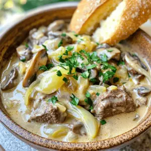 - 2 pounds of beef chuck roast - 1 medium onion - 3 cloves garlic - 8 ounces mushrooms - 2 cups beef broth The base of this dish is the beef chuck roast. It gives the stroganoff a tender and rich flavor. I chop the onion finely for even cooking. The garlic adds depth, while the mushrooms bring earthiness to the meal. Beef broth serves as the flavorful liquid that holds everything together. - 1 tablespoon Worcestershire sauce - 1 teaspoon smoked paprika - Salt and black pepper Worcestershire sauce adds a savory kick to the dish. Smoked paprika gives a slight warmth and a touch of smokiness. A good pinch of salt and black pepper enhances all the flavors. - 1 cup sour cream - 2 tablespoons all-purpose flour - 3 cups egg noodles - Fresh parsley for garnish Sour cream adds creaminess and tang to the sauce. Flour thickens the sauce, giving it a velvety texture. Egg noodles soak up the delicious sauce well. Fresh parsley on top brightens the dish and adds color. - First, I season the beef cubes. I use salt, black pepper, and smoked paprika. This gives the beef a great flavor. - Next, I heat a large skillet over medium-high heat. I add a splash of oil. I brown the beef cubes in batches. Each batch takes about 5-6 minutes. I want a nice golden sear. After browning, I transfer the beef to the slow cooker. - In the same skillet, I lower the heat. I add the finely chopped onion and minced garlic. I sauté them for about 3-4 minutes. They should be soft and fragrant. - Then, I add the sliced mushrooms to the skillet. I sauté them for about 5 minutes. They will release moisture and become tender. I transfer this mixture to the slow cooker with the beef. - Now, I pour in the beef broth. I also add the Worcestershire sauce. It adds depth to the dish. I stir everything well to combine. - I cover the slow cooker with its lid. I set it to cook on low for 8 hours or high for 4 hours. I check for tenderness. The beef should shred easily with a fork. - About 30 minutes before serving, I mix sour cream and flour in a small bowl. I whisk it until smooth. Then, I stir this mixture into the slow cooker. It thickens the sauce nicely. - While the stroganoff finishes cooking, I prepare the egg noodles. I follow the package instructions. Once cooked, I drain them and set them aside. - To serve, I spoon the rich beef stroganoff over the egg noodles. I like to garnish with freshly chopped parsley. It adds a nice touch! To get the best flavor, you should brown the beef cubes first. Here’s how to do it: - Use a large skillet over medium-high heat. - Add a splash of oil to the skillet. - Cook the beef in batches for about 5-6 minutes. - Ensure all sides get a rich, golden color. Browning the beef adds depth to the dish. It helps seal in the juices. Seasoning is also key. Generously coat the beef with salt, pepper, and smoked paprika. This brings out the full flavor of the meat. Make sure you season all sides well. For side dishes, egg noodles are perfect for this meal. They soak up the rich sauce. You can also serve crusty bread to dip into the stroganoff. Presentation matters too! Serve the stroganoff in shallow bowls. Add a sprinkle of fresh parsley on top. This not only looks nice but adds a fresh taste. If you prefer a lighter option, you can use turkey instead of beef. Ground turkey works well and still gives great flavor. For a dairy-free version, substitute the sour cream with coconut cream. This gives a creamy texture without dairy. You can also use a plant-based yogurt as a good alternative. {{image_4}} You can swap beef for pork or chicken. Pork tenderloin works well. It cooks fast and stays tender. Chicken thighs also shine in this dish. They add a nice flavor and stay juicy. Use the same method as the original recipe. Just adjust cooking time based on the meat you choose. If you want a meatless meal, mushrooms are your best friend. They give a rich, earthy taste. Use a mix of button and cremini mushrooms for depth. You can also add plant-based proteins like lentils or chickpeas. Combine them with the mushrooms to create a hearty base. This keeps the dish filling and tasty. To boost flavors, consider adding red wine. A splash of dry red wine gives depth. You can also try different spices. Adding a pinch of nutmeg or thyme can brighten the dish. Experiment with your favorite herbs to find the perfect mix. These tweaks make the stroganoff unique and delightful. After enjoying your slow cooker beef stroganoff, you may have some left. To store it properly, follow these steps: - Refrigeration guidelines: Place the stroganoff in an airtight container. It will stay fresh in the fridge for up to 3 days. Make sure to let it cool before sealing. - Freezing instructions: If you want to keep it longer, freeze the stroganoff. Use a freezer-safe container or bag. It can last up to 3 months. Be sure to label it with the date for easy tracking. When you're ready to enjoy your leftovers, reheating is key. Here are the best methods: - Stovetop: Heat a skillet over medium heat. Add the stroganoff, stirring often. This method warms it evenly. - Microwave: Place the stroganoff in a microwave-safe bowl. Cover it loosely and heat in short bursts, stirring in between. This keeps it moist and tasty. Knowing how long your dish lasts is important. - You can keep slow cooker beef stroganoff in the fridge for 3 days. - If frozen, it remains safe for 3 months. The flavors may fade after that time, but it will still be safe to eat. You can serve Slow Cooker Beef Stroganoff with several tasty sides. Here are my favorites: - Egg noodles: They soak up the rich sauce well. - Rice: A great option for a different base. - Crusty bread: Perfect for dipping and enjoying with the sauce. - Green beans: Adds a nice crunch and freshness. - Salad: A simple green salad brightens the meal. These sides add balance and make the meal feel complete. Yes, you can use frozen beef. It is best to thaw it first. Thaw the beef in the fridge overnight for even cooking. If you use frozen beef, you may need to cook it longer. This ensures it becomes tender and flavorful. There are several ways to thicken your sauce without using flour: - Cornstarch: Mix cornstarch with cold water and stir it in. - Mashed potatoes: Add a spoonful of mashed potatoes to the sauce for thickness. - Cream cheese: Blend in a bit of cream cheese for a creamy texture. These options keep the sauce rich and delicious without flour. Yes, you can prepare it in advance. Here are some tips: - Prep the beef and veggies: Chop and season them the night before. - Store in the fridge: Keep them in an airtight container until ready to cook. - Cook on the day: Just add everything to the slow cooker and follow the recipe. This makes it easy to enjoy a hearty meal with less effort. Egg noodles are the best choice for beef stroganoff. They have a soft texture and hold the sauce well. You can also use: - Pasta: Like fettuccine or tagliatelle for a different twist. - Gluten-free noodles: If you need a gluten-free option, try brown rice noodles. These options enhance the dish while keeping it cozy and comforting. Slow Cooker Beef Stroganoff combines rich flavors and tender meat for a hearty meal. We covered the main ingredients, from beef and mushrooms to toppings like sour cream. Followed by easy step-by-step instructions, you can create this tasty dish in a slow cooker. Remember, you can customize it with different meats or make it vegetarian. Store leftovers properly to enjoy later. With these tips, you’ll master stroganoff that impresses every time. Enjoy cooking and sharing this warm comfort food with friends and family!