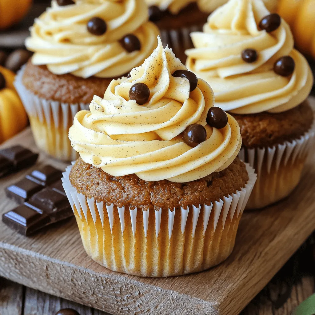 - 1 ½ cups all-purpose flour - 1 cup granulated sugar - ½ cup brown sugar, packed - 1 teaspoon baking powder - 1 teaspoon baking soda - ½ teaspoon salt - 2 teaspoons pumpkin pie spice - ¾ cup canned pumpkin puree - ½ cup brewed coffee, cooled - ½ cup vegetable oil - 2 large eggs - 1 teaspoon vanilla extract - 1 cup unsalted butter, softened - 4 cups powdered sugar, sifted - 2 tablespoons brewed coffee, cooled - 2 teaspoons vanilla extract - 1 teaspoon pumpkin pie spice - Mini chocolate or coffee beans These simple ingredients make your cupcakes rich and flavorful. The blend of spices brings fall right to your kitchen. The coffee adds a nice kick that pairs perfectly with pumpkin. You can easily find these ingredients in your local store. Cooking should be fun, and these cupcakes let you play with flavors while keeping it easy. Enjoy creating your own fall treat! First, preheat your oven to 350°F (175°C). This step warms the oven for baking. Next, take a standard muffin tin. Line it with cupcake liners. This will keep the cupcakes from sticking and make for easy serving. In a large mixing bowl, add the following dry ingredients: - 1 ½ cups all-purpose flour - 1 cup granulated sugar - ½ cup brown sugar, packed - 1 teaspoon baking powder - 1 teaspoon baking soda - ½ teaspoon salt - 2 teaspoons pumpkin pie spice Whisk these ingredients together until they mix well. You want to ensure there are no lumps. This helps the cupcakes rise evenly. In a separate bowl, combine these wet ingredients: - ¾ cup canned pumpkin puree - ½ cup brewed coffee, cooled - ½ cup vegetable oil - 2 large eggs - 1 teaspoon vanilla extract Whisk the wet ingredients until smooth. This makes sure the flavors blend well. Now, slowly add the wet mixture to the dry ingredients. Use a spatula or wooden spoon to stir gently. Mix until just combined. Be careful not to overmix; a few lumps are okay. This keeps the cupcakes soft. Using a scoop or measuring cup, fill each cupcake liner about two-thirds full with batter. Bake them in the preheated oven for 18-20 minutes. To check if they are done, insert a toothpick into the center of a cupcake. If it comes out clean, they are ready. For the frosting, take 1 cup of unsalted butter, softened. Place it in a large bowl. Beat it with an electric mixer on medium speed until creamy. Gradually add 4 cups of sifted powdered sugar. Then, mix in: - 2 tablespoons brewed coffee, cooled - 2 teaspoons vanilla extract - 1 teaspoon pumpkin pie spice Continue to beat until the frosting is light and fluffy, about 2-3 minutes. Once the cupcakes have cooled completely, it’s time to frost them. Use a piping bag with your favorite nozzle. Alternatively, you can use a spatula for a rustic look. Generously frost each cupcake with the pumpkin spice frosting. For a fun touch, you can garnish each cupcake. Use mini chocolate or coffee beans on top. This adds a fun crunch and looks great. To keep your pumpkin spice latte cupcakes moist, use these tips: - Use fresh pumpkin puree: It adds great flavor and moisture. - Don’t overmix the batter: Mix just until combined to avoid dense cupcakes. - Fill liners correctly: Fill each liner about two-thirds full. This helps them rise nicely. - Cool them right: Let them cool in the pan for just 5 minutes, then move them to a rack. This keeps them soft. Frosting can make or break your cupcakes. Here are my best practices: - Use softened butter: This helps create a smooth, fluffy frosting. - Sift the powdered sugar: This prevents lumps and helps the frosting stay light. - Mix at medium speed: Beat the frosting for 2-3 minutes until it's fluffy. - Frost when cool: Ensure cupcakes are completely cool before frosting to avoid melting. Here are some pitfalls to watch out for: - Using cold ingredients: Always use room temperature eggs and butter. - Skipping the cooling step: Frosting warm cupcakes can lead to a mess. - Not tasting the frosting: Adjust sweetness or spice levels to your liking. - Overbaking: Check for doneness around 18 minutes to keep cupcakes soft. {{image_4}} You can change the flavors in these cupcakes. Try adding chocolate chips for a sweet twist. Mix in some chopped nuts for a crunchy bite. You could also use chai spice instead of pumpkin pie spice. This gives a warm, cozy flavor. If you want a coffee boost, use espresso powder in the batter. Each choice adds a fun new taste. To make these cupcakes gluten-free, swap the all-purpose flour for a gluten-free blend. Many blends work well and keep the cupcakes soft. Check the package to see if it needs extra moisture. You might need to add a bit more pumpkin puree or oil. This keeps your cupcakes moist and tasty. For a vegan version, replace the eggs with flax eggs. Mix one tablespoon of ground flaxseed with three tablespoons of water. Let it sit until it thickens. Use a plant-based milk instead of brewed coffee, like almond or oat milk. Swap vegetable oil for coconut oil for a subtle flavor. These changes keep the cupcakes delicious and friendly for a vegan diet. To keep your pumpkin spice latte cupcakes fresh, store them in an airtight container. This helps keep moisture in and prevents them from drying out. Place a piece of wax paper between the cupcakes if they are stacked. This way, the frosting won’t stick to the next cupcake. Keep the container in a cool, dry place. Avoid direct sunlight to maintain their flavor and texture. Freezing is a great way to extend the life of your cupcakes. First, let them cool completely. Wrap each cupcake in plastic wrap tightly. Then, place them in a freezer-safe bag or container. Label the bag with the date. These cupcakes can stay fresh in the freezer for up to three months. When you're ready to enjoy them, simply thaw them in the fridge overnight. Pumpkin spice latte cupcakes last about 3 to 5 days at room temperature. If you keep them in the fridge, they can last a week. However, they may dry out a bit quicker in the fridge. If you freeze them, you can keep them for three months. Always check for any signs of spoilage before eating. Enjoy these tasty treats while they’re fresh! Yes, you can make these cupcakes a day or two in advance. Store them in an airtight container. This keeps them fresh. You can frost them just before serving for the best taste. You can use mashed sweet potatoes or butternut squash. Both options give a similar texture and flavor. Just ensure they are smooth and unsweetened. To cut the sweetness, add a pinch of salt. You can also mix in some cream cheese. This will balance the flavors nicely. Absolutely! Feel free to use cinnamon, nutmeg, or ginger. Just adjust the amounts based on your taste. Your cupcakes will still taste great. These cupcakes can be made gluten-free. Use a gluten-free flour blend instead of all-purpose flour. For vegan options, substitute eggs with flax eggs and use plant-based milk. To make more cupcakes, just double the recipe. Use a larger mixing bowl and a bigger muffin tin. Remember to bake them in batches if your oven is small. In this post, I covered how to make delicious cupcakes, from ingredients to storage. You learned about the key components, mixing methods, and frosting techniques. I shared tips to keep your cupcakes moist and avoid common mistakes. You also discovered fun variations, storage tips, and answers to common questions. With these insights, you can create tasty treats with ease. Baking should be fun and rewarding. Enjoy the process and share your delicious cupcakes with friends and family!