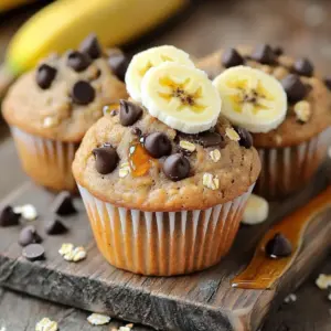 Here’s what you need for Chocolate Chip Banana Oat Blender Muffins: - 2 ripe bananas - 1 cup rolled oats - 2 large eggs - 1/4 cup honey or maple syrup - 1 teaspoon vanilla extract - 1 teaspoon baking powder - 1/2 teaspoon baking soda - 1/4 teaspoon salt - 1/2 cup dark chocolate chips - 1/4 cup chopped walnuts (optional) - Pinch of cinnamon (optional) I often choose very ripe bananas. They add natural sweetness and moisture. The rolled oats give the muffins a hearty texture. Eggs act as a binder, helping everything stick together. Honey or maple syrup serves as a sweetener, but you can choose either. Vanilla extract enhances flavor, making the muffins taste richer. Baking powder and baking soda help them rise well, while salt balances all the tastes. Dark chocolate chips bring a delightful sweetness. If you want extra crunch, add chopped walnuts. A pinch of cinnamon gives a warm spice note that enhances the flavor. These ingredients combine to create a muffin that is both delicious and nutritious. Set your oven temperature to 350°F (175°C). This is the perfect heat for our muffins. Grab your muffin tin and line it with paper liners. You can also use cooking spray. This helps prevent sticking and makes clean-up easy. Now, it’s time to blend! In a high-speed blender, add the ripe bananas, rolled oats, and eggs. Next, pour in the honey or maple syrup, and add the vanilla extract. Don’t forget the baking powder, baking soda, and salt. If you want a hint of spice, toss in a pinch of cinnamon. Blend everything until you have a smooth batter. Make sure no lumps remain! If needed, pause to scrape down the sides of the blender. Blend again for a few seconds to get that perfect smooth texture. After blending, it’s time for the fun part. Carefully fold in the dark chocolate chips and walnuts, if you’re using them. Use a spatula and mix gently. You want to keep the chocolate chips whole and spread them evenly in the batter. Pour the batter into your muffin tin. Fill each cup about three-quarters full. This allows the muffins to rise without spilling over. Place the muffin tin in the oven and bake for 18 to 20 minutes. To check if they’re done, use a toothpick. Insert it into the center of a muffin. If it comes out clean, they are ready! Once baked, let the muffins sit in the tin for about 5 minutes. Then, gently move them to a wire rack. This helps them cool completely. Enjoy the lovely aroma while they cool! Using ripe bananas is key for these muffins. They add natural sweetness and moisture. Look for bananas with brown spots; these are perfect. If your bananas are not ripe, they won’t mash well. The batter should be smooth and thick, not runny. If it feels too thick, add a splash of milk. Blend until there are no lumps. This will ensure even baking and great texture. For those at high altitudes, you might need to adjust the baking time. Muffins may bake faster at higher elevations. Check them five minutes earlier than the recipe states. Also, make sure your oven is calibrated. An oven thermometer can help. If your oven runs hot, lower the temperature by 25°F. This helps prevent burning and ensures a soft muffin. After cooling, display muffins on a rustic board. This adds charm and warmth to your table. For an attractive touch, sprinkle extra chocolate chips on top. Garnish with banana slices or a drizzle of honey. This adds flavor and makes them look special. These simple touches can elevate your muffin game! {{image_4}} You can change the flavor of these muffins easily. They are very flexible. For example, try adding dried fruits like raisins or cranberries. Chopped nuts, like pecans or almonds, add a nice crunch. You can also swap the dark chocolate chips for white chocolate or milk chocolate if you prefer. Spices can enhance your muffins too. A pinch of nutmeg gives warmth, while a dash of cloves adds depth. You can even mix and match spices. Each tweak can create a new flavor experience, making every batch unique. If you want gluten-free muffins, switch the rolled oats for certified gluten-free oats. This keeps the recipe safe for those with gluten issues. Just make sure to check the labels. For a vegan option, replace the eggs with flax eggs. To make flax eggs, mix one tablespoon of ground flaxseed with three tablespoons of water. Let it sit for about 5 minutes until it thickens. You can also use maple syrup instead of honey for a fully vegan muffin. These simple swaps keep the muffins tasty and suitable for various diets. To keep your Chocolate Chip Banana Oat Blender Muffins fresh, follow these tips: - Room Temperature: Store the muffins in an airtight container. They will stay fresh for up to 3 days. Place a paper towel inside to absorb moisture. This helps keep them soft. - Refrigerator: If you want them to last longer, place them in the fridge. They can last up to a week. Just remember to seal them well to avoid drying out. - Freezing Muffins: For longer storage, freeze the muffins. Wrap each muffin in plastic wrap, then place them in a freezer bag. They can stay good for about 3 months. Thaw them in the fridge overnight or at room temperature for a quick snack. How long do your muffins last? Here’s what to expect: - At Room Temperature: Enjoy them within 3 days for the best taste and texture. - In the Refrigerator: They can last about a week. Check for any signs of spoilage before eating. - Frozen: They will keep for up to 3 months. Just remember to seal them tightly to prevent freezer burn. These storage tips help you enjoy your muffins at their best! Yes, you can use quick oats. They cook faster and blend easier. However, they give a softer texture. Rolled oats are chewier and hold their shape better. If you want a heartier muffin, stick with rolled oats. You can use mashed dates or applesauce as sweeteners. For every cup of sugar, use about 1/2 to 3/4 cup of applesauce. For dates, blend 1 cup of pitted dates with a bit of water until smooth. This gives a natural sweetness without added sugar. Yes, you can prep the batter ahead. Blend and store it in the fridge for up to 24 hours. Just pour it into the muffin tin when you’re ready to bake. You can also bake the muffins and store them. Keep them in an airtight container for a few days. You can use applesauce or pureed pumpkin for moisture. Use 1/2 cup of applesauce or pumpkin for each banana. This change will affect the flavor, but it keeps the muffins moist and tasty. You now have a simple and tasty banana muffin recipe. We covered the key ingredients and step-by-step instructions to make them. You also learned tips for perfecting your batter and storage options. Remember, you can make different flavors or adjust for diets too. Try these muffins out and enjoy the sweet taste of success in your kitchen!