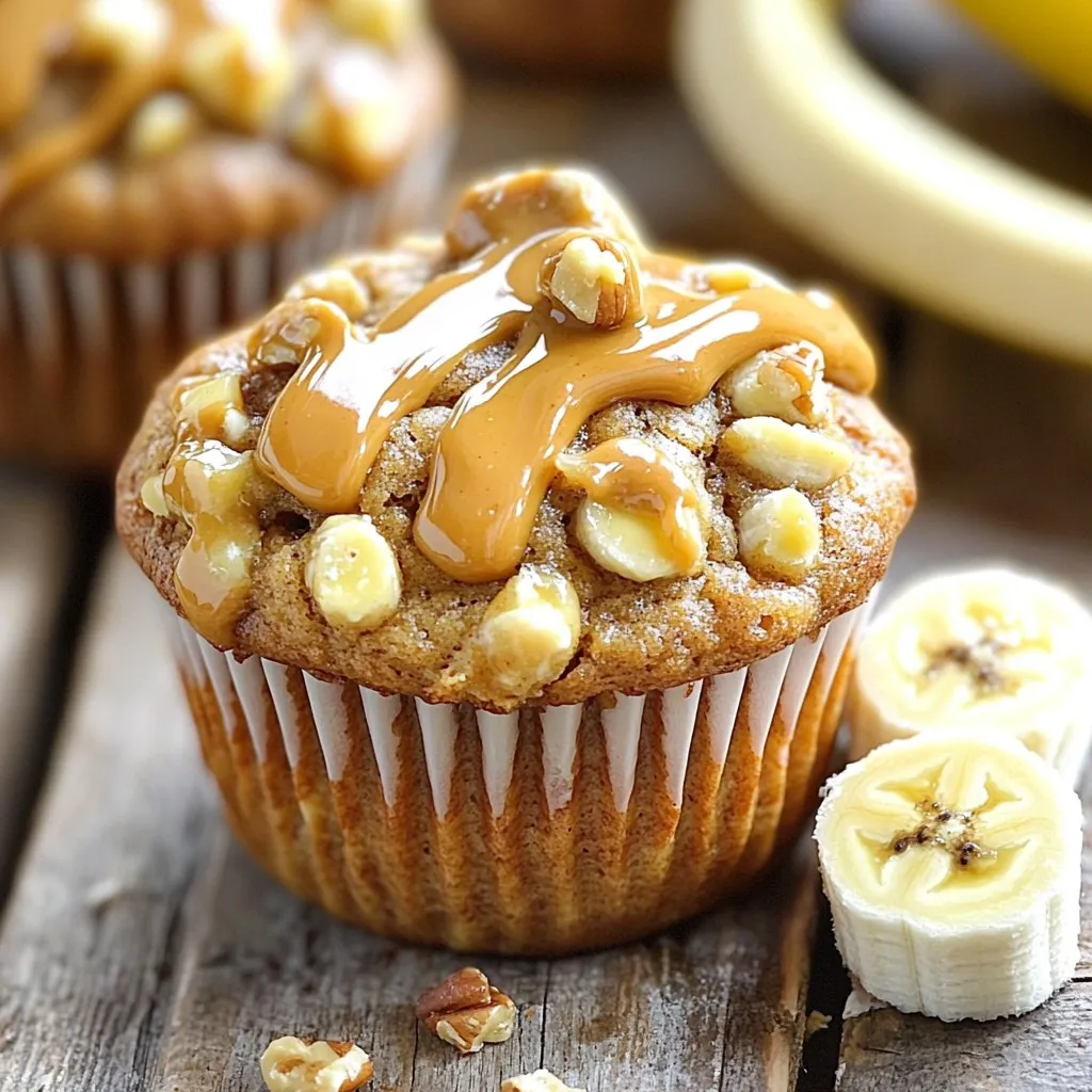 - 3 ripe bananas, thoroughly mashed - 1/2 cup smooth peanut butter - 1/2 cup honey or maple syrup (your choice) - 2 large eggs - 1 teaspoon pure vanilla extract - 1 teaspoon baking soda - 1 teaspoon baking powder - 1/4 teaspoon sea salt - 1 cup rolled oats - 1/2 cup almond flour (or substitute with whole wheat flour) - 1/2 cup chopped nuts (such as walnuts or pecans) or chocolate chips (optional) For these Peanut Butter Banana Blender Muffins, you need a few simple ingredients. Start with ripe bananas. They add natural sweetness and moisture. Smooth peanut butter brings a creamy texture and nutty flavor. You can choose honey or maple syrup as a sweetener. Both work well. Next, include two large eggs for binding and richness. Pure vanilla extract enhances the flavor. For the muffins to rise, we need baking soda and baking powder. A pinch of sea salt balances the sweetness. Oats and almond flour give the muffins a hearty base. If you want some crunch, add chopped nuts or chocolate chips. These optional mix-ins make the muffins even more delicious. Gather these ingredients, and you are ready to bake! Start by preheating your oven to 350°F (175°C). This step helps the muffins bake evenly. Next, grab a 12-cup muffin tin. You can line it with paper liners or spray it with non-stick spray. This prevents sticking and makes cleanup easier. In a large bowl, mash three ripe bananas until smooth. Add 1/2 cup of smooth peanut butter to the bananas. Mix them until creamy and well-blended. Next, pour in 1/2 cup of honey or maple syrup. Crack in two large eggs and add 1 teaspoon of pure vanilla extract. Whisk everything together until it’s smooth. This mixture is the heart of your muffins. In another bowl, whisk together 1 teaspoon baking soda, 1 teaspoon baking powder, and 1/4 teaspoon sea salt. Then, add 1 cup of rolled oats and 1/2 cup of almond flour to this mix. Whisk until all the dry ingredients are evenly distributed. Now, gently add the dry mix to the wet mixture. Stir carefully until just combined. If you want, fold in 1/2 cup of chopped nuts or chocolate chips at this point. Spoon the batter into the muffin cups, filling each about 3/4 full. This allows room for rising. Bake in the preheated oven for about 18-20 minutes. To check if they are done, insert a toothpick into the center of a muffin. If it comes out clean or with a few moist crumbs, they are ready. Let the muffins cool in the pan for about 5 minutes, then transfer them to a wire rack to cool completely. To get the best muffin texture, mix the wet and dry ingredients gently. Overmixing can make them tough. Just stir until you see no dry flour. For soft muffins, make sure your bananas are very ripe. The more spots on the bananas, the sweeter and moister your muffins will be. Serve these muffins warm. Drizzle some peanut butter on top for extra flavor. You can add a few banana slices as a garnish. They look great and taste even better! These muffins pair well with a glass of milk or a hot cup of coffee. The flavors blend perfectly. To keep your muffins fresh, store them in an airtight container. They can last for up to three days at room temperature. If you want to keep them longer, freeze them. Wrap each muffin in plastic wrap and place them in a freezer bag. They can stay fresh for up to three months. Just thaw them at room temperature or warm them in the oven before serving. {{image_4}} You can make these muffins even tastier with simple changes. Try adding spices like cinnamon or nutmeg. These spices add warmth and flavor. If you want a different taste, switch to almond or cashew butter. You can also use different sweeteners like agave syrup instead of honey. Each change brings a new twist to the recipe. If you need gluten-free muffins, you can easily swap out the flour. Use a gluten-free flour blend instead of almond flour. This keeps the muffins light and fluffy. For those who follow a vegan diet, replace the eggs with flax eggs. To make a flax egg, mix one tablespoon of ground flaxseed with three tablespoons of water. Let it sit for a few minutes until it thickens. These changes keep the muffins delicious and suitable for everyone. Using seasonal fruits can add fun flavors. In summer, add fresh blueberries or strawberries for a burst of sweetness. In fall, consider adding pumpkin puree or chopped apples. These fruits not only taste great but also keep your muffins moist. With seasonal variations, your muffins can change with the weather. This keeps your baking exciting and fresh all year round. To help your muffins rise, use fresh baking soda and baking powder. These ingredients give your muffins the lift they need. Mix dry and wet ingredients separately first, then combine them gently. Overmixing can make muffins dense. Also, avoid opening the oven door while baking. This keeps the heat steady, helping with rising. Yes, you can make these muffins ahead of time. Bake them, then let them cool. Store them in an airtight container at room temperature for up to three days. If you want to keep them longer, freeze them. Wrap each muffin in plastic wrap and place them in a freezer bag. They will stay fresh for up to three months. Your muffins are done when they are golden brown on top. A toothpick inserted in the center should come out clean or with a few moist crumbs. If the toothpick is wet with batter, bake them for a few more minutes. Let them cool in the pan for five minutes before moving them to a wire rack. This helps them set and stay fluffy. Each muffin has about 180 calories. This number can change based on your mix-ins. If you add nuts or chocolate chips, expect a few more calories. For a healthier option, choose nuts over chocolate. Bananas are packed with potassium. They help keep your heart strong. They also provide quick energy. Peanut butter is rich in protein and healthy fats. It helps you feel full longer. Oats offer fiber, which is great for your digestion. They can lower cholesterol too. Almond flour is lower in carbs than regular flour. It adds healthy fats and vitamin E. Together, these ingredients make a nutritious snack. Enjoy one muffin as a snack or part of breakfast. If you are sharing, you may want two muffins for each person. Be mindful of portion sizes, especially if you want to keep things healthy. Pair your muffin with a glass of milk or a piece of fruit for a balanced meal. We've covered everything you need to make delicious muffins. You need ripe bananas, peanut butter, and a few baking essentials. I shared step-by-step instructions, tips for the perfect texture, and fun variations. These muffins are not just tasty; they also offer health benefits. With easy storage tips and serving ideas, you can enjoy them anytime. So, get ready to bake. You’ll savor every bite of your homemade muffins. Happy baking!