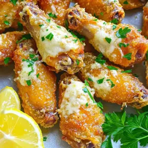 - 2 pounds chicken wings - 1 tablespoon olive oil - 1 teaspoon garlic powder - 1 teaspoon onion powder - 1 teaspoon smoked paprika - ½ teaspoon black pepper - 1 teaspoon salt - ½ cup grated Parmesan cheese - 2 tablespoons fresh parsley (for garnish) - Optional: lemon wedges for serving - Air fryer - Mixing bowl - Measuring spoons - Paper towels - Serving platter Gather these ingredients before you start. Fresh chicken wings are key to great taste. I always use high-quality olive oil for flavor. The garlic powder and onion powder give depth. Smoked paprika adds a nice touch. Don't forget the salt and pepper for balance. Grated Parmesan is a game-changer. It melts into a cheesy crust that everyone loves. Fresh parsley brightens the dish and adds color. Lemon wedges are optional but add zest. You will need an air fryer for cooking. A mixing bowl helps mix the spices and oil. Measuring spoons ensure you use the right amounts. Paper towels help dry the wings for crispiness. Finally, a serving platter makes for a beautiful presentation. Pat the chicken wings dry with paper towels. This step is very important. Removing moisture helps the wings get nice and crispy. If the wings are wet, they will steam, not fry. Crispy wings are what we want! In a large mixing bowl, mix the olive oil, garlic powder, onion powder, smoked paprika, black pepper, and salt. Use a whisk to combine everything well. Add the chicken wings to the bowl and toss them. Make sure each wing gets a good coat of seasoning. This blend gives great flavor! Set your air fryer to preheat at 400°F (200°C). This takes about 5 minutes. Preheating helps the wings cook evenly and turn out crispy. Place the wings in the air fryer basket in a single layer. Do not overcrowd them. Cook the wings for 25-30 minutes. Flip them halfway through for even cooking. In the last 5 minutes, sprinkle the grated Parmesan cheese over the wings. This makes a tasty, cheesy crust. Enjoy those wings! To get crispy wings, start by patting them dry with paper towels. This step is key. It removes moisture, helping the skin crisp up in the air fryer. If the wings are wet, they won’t get that nice crunch. Cook wings in batches for even results. If you crowd the basket, some wings may cook unevenly. Give each wing space to breathe. This way, all of them will be golden and crispy. You can add more flavor with extra seasonings. Try adding cayenne pepper for heat or herbs like thyme for a fresh twist. Adjust spice levels by adding or reducing seasonings to fit your taste. If you like it spicy, go for more pepper. If you prefer it mild, hold back. For a beautiful plate, garnish wings with fresh parsley. It adds color and freshness. Serve with lemon wedges to squeeze over the wings. This adds a nice zesty kick. Pair the wings with dips like ranch or blue cheese. They make great sides for extra flavor. {{image_4}} You can give your wings a new twist. Here are two tasty ideas: - Spicy garlic Parmesan wings: Add 1 teaspoon of cayenne pepper to the seasoning mix. This will give your wings a fiery kick while keeping that classic garlic and cheese flavor. - Asian-inspired garlic wings: Swap the garlic powder for 1 tablespoon of soy sauce and add 1 teaspoon of ginger powder. This will give your wings a savory, umami taste that pairs well with a hint of sweetness. You don't have to stick to the air fryer. Here are some other ways to cook your wings: - Oven-baking method: Preheat your oven to 425°F (220°C). Place seasoned wings on a baking sheet lined with parchment paper. Bake for 40-45 minutes, flipping halfway for even cooking. - Grilling method: Preheat your grill. Cook the wings over medium heat for about 20-25 minutes, turning often to avoid burning. This method adds a nice smoky flavor. Wings taste great with tasty sides. Here are some ideas: - Ideal sides for serving with wings: Serve with celery sticks, carrot sticks, or a fresh salad. These sides provide a nice crunch and balance the rich flavors of the wings. - Suggested drinks to pair: Pair your wings with a cold lager or a refreshing lemonade. Both options complement the savory garlic and cheese flavor nicely. To keep your wings fresh, let them cool down first. You want to avoid trapping steam, which makes the wings soggy. Use an airtight container to store them. Glass or plastic containers both work well. If you have a lot of wings, consider using freezer bags. Remove as much air as you can before sealing the bags. This helps prevent freezer burn if you plan to freeze them. The best way to reheat wings is in the air fryer. Set it to 350°F (175°C) and cook for about 5 to 7 minutes. This method keeps them crispy. If you don’t have an air fryer, you can use the oven. Preheat the oven to 350°F (175°C) and place the wings on a baking sheet. Heat for about 10 to 15 minutes. This method works, but they might not be as crispy as when you use the air fryer. You can also use the microwave, but this method can make them soft. If you choose this method, heat in short bursts of 30 seconds. Yes, you can use frozen chicken wings. First, thaw them in the fridge overnight. This helps them cook evenly. If you don’t have time, you can run them under cold water for about 30 minutes. When cooking, add about 5 more minutes to the cooking time. Keep an eye on them to make sure they are fully cooked. You can store leftover wings for up to three days in the fridge. Place them in an airtight container to keep them fresh. If you want to keep them longer, freeze the wings. They can last for up to four months in the freezer. Just make sure to wrap them well to avoid freezer burn. Several dipping sauces work great with garlic Parmesan wings. Popular choices include: - Ranch - Blue cheese - Hot sauce - Garlic aioli - Honey mustard These sauces add extra flavor and fun. You can mix and match to find your favorite! You now know how to make crispy garlic Parmesan chicken wings using an air fryer. We covered the key ingredients, tools needed, and step-by-step instructions. I shared tips for perfect texture and flavor, plus some fun variations to try. Remember to store leftovers properly and consider great dipping sauces for serving. Enjoy your delicious wings with friends and family. Cooking can be simple and rewarding!