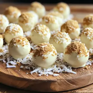 To make No-Bake Eggnog White Chocolate Truffles, gather the following items: - 8 oz white chocolate, finely chopped - 1/2 cup heavy cream - 1/4 cup eggnog (non-alcoholic) - 1/2 teaspoon ground nutmeg - 1/4 teaspoon ground cinnamon - 1/2 teaspoon pure vanilla extract - 1 cup crushed graham crackers - Additional crushed graham crackers or desiccated coconut for rolling If you can't find white chocolate, try a white chocolate baking bar. For a lighter option, use whipped cream instead of heavy cream. You can swap eggnog with a mix of milk and vanilla if needed. Ground ginger can replace cinnamon for a twist. If you want a dairy-free version, use coconut cream and a dairy-free white chocolate. Using high-quality white chocolate is key. It gives the truffles a rich taste. Fresh spices like nutmeg and cinnamon add depth. They make every bite more enjoyable. Quality heavy cream ensures a smooth texture. Good ingredients lead to better flavor and a more delightful treat. Choose wisely for the best no-bake truffles! Start by finely chopping 8 ounces of white chocolate. Place it in a heatproof bowl with 1/2 cup of heavy cream. Set this bowl over a pot of simmering water. This is called a double boiler. Stir the mixture gently. Keep stirring until it melts and becomes smooth. Remove it from heat once it's melted. Set it aside to cool slightly. Now, add 1/4 cup of eggnog to the melted chocolate. Sprinkle in 1/2 teaspoon of ground nutmeg, 1/4 teaspoon of ground cinnamon, and 1/2 teaspoon of pure vanilla extract. Mix everything together well. You want a smooth and creamy mixture. Make sure there are no lumps. This blend gives the truffles their festive flavor. Let the chocolate mixture cool down to room temperature. Then, cover it tightly with plastic wrap. Place it in the fridge for about 2 hours. You want it firm enough to scoop. Once it’s chilled, check the texture. If it holds shape, you're ready to form the truffles. Use a small scoop or your hands to create balls. Aim for about 1 inch in diameter. Prepare a surface with crushed graham crackers or desiccated coconut. Roll each truffle in the coating until fully covered. Gently place them on a parchment-lined baking sheet. This step adds a nice crunch to each bite. Put the baking sheet back in the fridge. Let the truffles chill for another 30 minutes. This helps them set completely. Once set, they are ready to enjoy. You can serve them straight from the fridge or at room temperature. To get a smooth truffle, melt the white chocolate and cream gently. Use a double boiler to avoid burning. Stir the mix until it is fully melted and creamy. After mixing in the eggnog and spices, let it cool to room temperature. Chill until firm but not hard. This will help you form perfect truffle balls. If the mix is too soft, chill it longer. Presentation can make your truffles shine. Use a nice platter to show off your truffles. You can sprinkle extra crushed graham crackers around them for a festive look. If you want a touch of elegance, add whole nutmeg seeds as a garnish. You can also use colored paper cups for each truffle. This adds color and charm to your display. One common mistake is overheating the chocolate. Always melt it slowly to keep it smooth. Another mistake is not chilling the mixture long enough. This can make shaping hard. If you forget to chill, your truffles may turn out messy. Lastly, don’t rush the rolling step. Take your time to coat each truffle well. This ensures every bite is tasty. {{image_4}} You can change the flavor of these truffles by adding new spices. Try using ground ginger for a warm kick. Or, add a pinch of cardamom for a unique twist. You could even mix in some orange zest for a fresh touch. Each of these flavors can complement the eggnog nicely. Experiment and find your favorite blend! If you want a vegan version, swap the heavy cream with coconut cream. Use dairy-free white chocolate for a rich taste. Make sure your eggnog is dairy-free as well. These changes let everyone enjoy the truffles without missing out on flavor. Coating can also change the look and taste of your truffles. Instead of crushed graham crackers, try using crushed nuts like almonds or hazelnuts. You can also roll the truffles in cocoa powder for a chocolatey finish. For a sweet twist, use desiccated coconut. Each option adds a new layer of flavor and texture to your truffles. Store your no-bake eggnog truffles in an airtight container. Line the container with parchment paper to avoid sticking. This helps keep the truffles fresh and tasty. Place a layer of truffles, then add another layer of parchment, and continue stacking. This keeps them safe during storage. These truffles will stay fresh in the fridge for up to two weeks. If you want to enjoy them later, consider freezing them. They can last for up to three months in the freezer. Just remember to let them thaw in the fridge before serving. To freeze truffles, place them on a baking sheet first. Make sure they do not touch each other. Freeze them for about an hour until firm. Once solid, transfer them to a freezer-safe bag or container. Label the bag with the date so you know when you made them. Yes, you can use dark chocolate, but it changes the flavor. Dark chocolate has a stronger taste than white chocolate. If you like rich flavors, this swap works well. Just remember, the truffles will not taste like eggnog as much. These truffles last up to two weeks in the fridge. Store them in an airtight container to keep them fresh. I recommend enjoying them within a week for the best taste. Absolutely! These truffles are perfect for making ahead. You can prepare them a few days in advance. Just chill them well and store them in the fridge until your party. Transport the truffles in a sturdy container. Use a flat container with a lid to prevent them from rolling around. If it’s warm outside, keep them in a cooler to stop them from melting. Making no-bake eggnog truffles is fun and easy. First, choose good ingredients—you want the best flavor. Next, follow the step-by-step guide for a smooth process. Use tips to avoid mistakes and achieve the perfect texture. Feel free to explore various flavors and dietary options. Store your truffles right, and they will stay fresh longer. With these steps, your truffles will surely impress anyone. Enjoy your delicious creation and share it with friends and family!