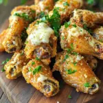 - 2 pounds chicken wings For the best results, choose fresh chicken wings. Look for ones that are plump and firm. If you want a crispier texture, dry the wings well before cooking. - 2 tablespoons olive oil - 1 teaspoon garlic powder - 1 teaspoon onion powder - 1 teaspoon smoked paprika - 1 teaspoon salt - 1/2 teaspoon black pepper - 1/4 cup grated Parmesan cheese These seasonings pack a punch. Olive oil helps the spices stick to the wings. Garlic powder and onion powder add great flavor. Smoked paprika gives a nice smokiness, while salt and pepper enhance it all. Don’t forget the Parmesan! It adds a creamy, savory touch. - 2 tablespoons fresh parsley, chopped (for garnish) - Cooking spray Chopped parsley adds a fresh look and taste. Use cooking spray to prevent sticking in the air fryer. It keeps the wings crispy and helps with cleanup. Remember, good ingredients make great wings! To start, take 2 pounds of chicken wings. Use paper towels to dry them well. This step is key. Removing the moisture helps the wings crisp up nicely in the air fryer. In a big bowl, add the dried wings. Drizzle 2 tablespoons of olive oil over them. Next, add 1 teaspoon each of garlic powder, onion powder, and smoked paprika. Now, sprinkle in 1 teaspoon of salt and 1/2 teaspoon of black pepper. Mix well using your hands or tongs. Make sure every wing gets coated in that tasty seasoning. This creates a bold flavor that you will love. Now, it’s time to preheat the air fryer. Set it to 380°F (193°C) and wait about 5 minutes. This helps the wings cook evenly. Once preheated, spray the air fryer basket with cooking spray to prevent sticking. Place the seasoned wings in a single layer in the basket. Cook them for 25-30 minutes. Don’t forget to shake the basket gently halfway through. This will help them brown and crisp up all over. Once they look golden brown, take them out and get ready to add that delicious Parmesan! To get your wings crispy, start with dry wings. Use paper towels to remove moisture. Moisture makes wings soggy and limits crisping. Preheat your air fryer to 380°F for even cooking. This helps the wings cook right and get that nice crunch. Arrange the wings in a single layer in the basket. Avoid overcrowding; this ensures hot air flows around each wing. Shake the basket halfway through cooking. This helps them brown evenly on all sides. For extra flavor, don't skip the seasoning. Olive oil helps spices stick to the wings. Garlic powder and onion powder add depth. Smoked paprika gives a hint of sweetness and smokiness. Try adding other spices like cayenne for heat or dried herbs for freshness. Tossing the wings with Parmesan cheese right after cooking adds a rich and savory layer. Fresh parsley not only looks good but also adds freshness. One big mistake is not drying the wings well. Always pat them dry before seasoning. Another mistake is using too much seasoning. Stick to the recipe for balance. Avoid cooking wings straight from the freezer; they won't crisp well. Be patient and air fry in batches if needed. This will make sure every wing turns out golden and delicious. {{image_4}} If you like heat, try adding cayenne pepper. Mix in about a teaspoon with your other seasonings. You can also toss the wings in hot sauce after cooking. This gives a spicy kick that pairs well with the garlic and Parmesan. Use your favorite hot sauce for a personal touch. Get creative with your flavors! Try adding lemon zest for brightness. You can also mix in herbs like oregano or thyme. For a smoky twist, swap smoked paprika with chipotle powder. Each change gives a different taste. You can even experiment with ranch seasoning for a creamy flavor. Adjust cooking time if you use more wings. For 3 pounds, extend cooking to around 35-40 minutes. Always check for crispiness. If you overcrowd the basket, the wings won’t cook evenly. You might need to work in batches. This ensures every wing gets that perfect crunch. After making the wings, let them cool down. Place them in an airtight container. They can stay fresh in the fridge for up to three days. Make sure to keep them sealed. If left open, they might get soggy. To reheat, preheat your air fryer to 350°F (175°C). Place the wings in a single layer in the basket. Heat for about 5-7 minutes. This method helps them regain their crispiness. You can also use an oven. Bake them at 375°F (190°C) for about 10-15 minutes. If you want to store wings for later, freezing is a great option. Place cooled wings in a freezer-safe bag. Remove as much air as possible before sealing. They can last up to three months in the freezer. When ready to eat, thaw them in the fridge overnight. Then, reheat as mentioned above for the best results. Yes, you can use frozen wings. Just increase the cooking time by about 5-10 minutes. Make sure to check that they are fully cooked. The internal temperature should reach 165°F (74°C). Pat them dry after thawing for the best crisp. Garlic parmesan wings pair well with many sides. Here are some great options: - Celery sticks - Carrot sticks - Ranch dressing - Blue cheese dressing - Fresh salads These sides add a nice crunch and balance the rich flavors of the wings. To make these wings gluten-free, check all your seasonings. Use gluten-free garlic powder and onion powder. Also, ensure the cooking spray is gluten-free. Following these steps keeps your dish safe for gluten-sensitive eaters. Enjoy the same great taste! You now have all the tools to make great chicken wings. We covered ingredients, step-by-step cooking, and tips for crispiness. You learned about fun flavor twists and how to store wings for later. Keep these tips in mind to avoid common mistakes. Whether it’s a game night or a family meal, your wings can impress everyone. Remember, practice makes perfect. Enjoy your cooking journey!